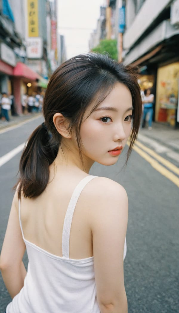 Tags: 21872187, SDXL
{"3": {"inputs": {"seed": 899423156642401, "steps": 32, "cfg": 5.57, "sampler_name": "dpmpp_2m", "scheduler": "karras", "denoise": 1.0, "model": ["27", 0], "positive": ["6", 0], "negative": ["7", 0], "latent_image": ["5", 0]}, "class_type": "KSampler"}, "4": {"inputs": {"ckpt_name": "leosamsHelloworldSDXL_helloworldSDXL32DPO.safetensors"}, "class_type": "CheckpointLoaderSimple"}, "5": {"inputs": {"width": 768, "height": 1344, "batch_size": 1}, "class_type": "EmptyLatentImage"}, "6": {"inputs": {"text": "20 year old girl, (korean:1.10), (irish:1.14), (japanese:1.11), (sexy lips:1.05), (pale skin:1.09), (slim:1.06), (cute:1.01), (temptress:1.12), (seductive facial expression:1.13), (beautiful eyes:0.99), (detailed face:1.00), (blush:1.01), (eyelashes:1.06), (seductive pose:1.10), (idol:1.01), (double eyelids:1.09), (on all fours:1.01), (spreading ass cheeks:1.04), (from behind:1.10), (backboob:1.03), (white tanktop:1.13), busy street, (portra:1.05), (candid cinema:1.01), (soft lighting:1.07), (film:1.03), (textured skin:1.04), (natural looking skin:1.06), (detailed skin:1.03), (skin fuzz:1.08), (RAW:1.07)", "clip": ["27", 1]}, "class_type": "CLIPTextEncode"}, "7": {"inputs": {"text": "(worst quality:1.08), (bad hands:1.14), (open mouth:1.05), (twisted:1.11), (low resolution:1.10), (watermark:1.08), (distorted:1.08)", "clip": ["27", 1]}, "class_type": "CLIPTextEncode"}, "8": {"inputs": {"samples": ["3", 0], "vae": ["4", 2]}, "class_type": "VAEDecode"}, "25": {"inputs": {"lora_name": "nudify_xl.safetensors", "strength_model": 0.07, "strength_clip": 0.08, "model": ["4", 0], "clip": ["4", 1]}, "class_type": "LoraLoader"}, "26": {"inputs": {"lora_name": "shirtlift_SDXL_v2.safetensors", "strength_model": 0.02, "strength_clip": 0.01, "model": ["25", 0], "clip": ["25", 1]}, "class_type": "LoraLoader"}, "27": {"inputs": {"lora_name": "PerfectEyesXL.safetensors", "strength_model": 0.08, "strength_clip": 0.02, "model": ["26", 0], "clip": ["26", 1]}, "class_type": "LoraLoader"}, "30": {"inputs": {"model_name": "4x_NMKD-Superscale-SP_178000_G.pth"}, "class_type": "UpscaleModelLoader"}, "31": {"inputs": {"upscale_model": ["30", 0], "image": ["8", 0]}, "class_type": "ImageUpscaleWithModel"}, "32": {"inputs": {"upscale_method": "lanczos", "scale_by": 0.5, "image": ["31", 0]}, "class_type": "ImageScaleBy"}, "33": {"inputs": {"pixels": ["32", 0], "vae": ["4", 2]}, "class_type": "VAEEncode"}, "34": {"inputs": {"seed": 899423156642401, "steps": 32, "cfg": 5.57, "sampler_name": "dpmpp_2m", "scheduler": "karras", "denoise": 0.3, "model": ["27", 0], "positive": ["6", 0], "negative": ["7", 0], "latent_image": ["33", 0]}, "class_type": "KSampler"}, "36": {"inputs": {"samples": ["34", 0], "vae": ["4", 2]}, "class_type": "VAEDecode"}, "39": {"inputs": {"filename_prefix": "comfyapi-1707843083753", "images": ["36", 0]}, "class_type": "SaveImage"}}