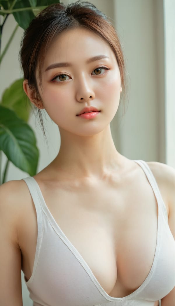 Tags: 21872187, SDXL
{"3": {"inputs": {"seed": 403173290294767, "steps": 32, "cfg": 7.51, "sampler_name": "dpmpp_2m", "scheduler": "karras", "denoise": 1.0, "model": ["27", 0], "positive": ["6", 0], "negative": ["7", 0], "latent_image": ["5", 0]}, "class_type": "KSampler"}, "4": {"inputs": {"ckpt_name": "juggernautxl.safetensors"}, "class_type": "CheckpointLoaderSimple"}, "5": {"inputs": {"width": 768, "height": 1344, "batch_size": 1}, "class_type": "EmptyLatentImage"}, "6": {"inputs": {"text": "27 year old girl, (russian:1.06), (taiwanese:1.14), (temptress:1.06), (slim:1.06), (seductive pose:0.96), (detailed face:1.14), (double eyelids:1.10), (beautiful eyes:1.13), (seductive facial expression:1.08), (pale skin:1.11), (cute:1.08), (sexy lips:0.99), (blush:1.00), (eyelashes:0.97), (idol:1.11), (in a seductive pose:1.13), (large perky breasts:0.96), (cleavage:1.03), (thigh gap:1.06), (white tanktop:1.11), busy street, (natural looking skin:1.07), (soft lighting:1.08), (textured skin:1.08), (portra:1.02), (RAW:1.08), (film:1.02), (candid cinema:1.03), (skin fuzz:1.02), (detailed skin:1.03)", "clip": ["27", 1]}, "class_type": "CLIPTextEncode"}, "7": {"inputs": {"text": "(watermark:1.11), (open mouth:1.13), (low resolution:1.06), (twisted:1.14), (bad hands:1.10), (distorted:1.12), (worst quality:1.08)", "clip": ["27", 1]}, "class_type": "CLIPTextEncode"}, "8": {"inputs": {"samples": ["3", 0], "vae": ["4", 2]}, "class_type": "VAEDecode"}, "25": {"inputs": {"lora_name": "nudify_xl.safetensors", "strength_model": 0.1, "strength_clip": 0.23, "model": ["4", 0], "clip": ["4", 1]}, "class_type": "LoraLoader"}, "26": {"inputs": {"lora_name": "shirtlift_SDXL_v2.safetensors", "strength_model": 0.08, "strength_clip": 0.08, "model": ["25", 0], "clip": ["25", 1]}, "class_type": "LoraLoader"}, "27": {"inputs": {"lora_name": "PerfectEyesXL.safetensors", "strength_model": 0.15, "strength_clip": 0.1, "model": ["26", 0], "clip": ["26", 1]}, "class_type": "LoraLoader"}, "30": {"inputs": {"model_name": "4x_NMKD-Superscale-SP_178000_G.pth"}, "class_type": "UpscaleModelLoader"}, "31": {"inputs": {"upscale_model": ["30", 0], "image": ["8", 0]}, "class_type": "ImageUpscaleWithModel"}, "32": {"inputs": {"upscale_method": "lanczos", "scale_by": 0.5, "image": ["31", 0]}, "class_type": "ImageScaleBy"}, "33": {"inputs": {"pixels": ["32", 0], "vae": ["4", 2]}, "class_type": "VAEEncode"}, "34": {"inputs": {"seed": 403173290294767, "steps": 32, "cfg": 7.51, "sampler_name": "dpmpp_2m", "scheduler": "karras", "denoise": 0.3, "model": ["27", 0], "positive": ["6", 0], "negative": ["7", 0], "latent_image": ["33", 0]}, "class_type": "KSampler"}, "36": {"inputs": {"samples": ["34", 0], "vae": ["4", 2]}, "class_type": "VAEDecode"}, "39": {"inputs": {"filename_prefix": "comfyapi-1714944035310", "images": ["36", 0]}, "class_type": "SaveImage"}}