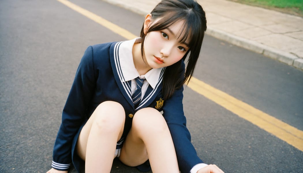 Tags: 21872187, SDXL
{"3": {"inputs": {"seed": 986529287463094, "steps": 64, "cfg": 7.28, "sampler_name": "dpmpp_2m", "scheduler": "karras", "denoise": 1.0, "model": ["27", 0], "positive": ["6", 0], "negative": ["7", 0], "latent_image": ["5", 0]}, "class_type": "KSampler"}, "4": {"inputs": {"ckpt_name": "helloworldxl.safetensors"}, "class_type": "CheckpointLoaderSimple"}, "5": {"inputs": {"width": 1344, "height": 768, "batch_size": 1}, "class_type": "EmptyLatentImage"}, "6": {"inputs": {"text": "20 year old girl, (double eyelids:0.97), (blush:1.06), (detailed face:1.09), (slim:1.11), (eyelashes:1.01), (pale skin:1.12), (idol:1.01), (sexy lips:0.97), (seductive facial expression:1.11), (temptress:1.00), (cute:1.11), (beautiful eyes:1.12), (in a seductive pose:1.08), (large perky breasts:0.95), (cleavage:1.01), (thigh gap:1.13), (school uniform:1.13), choker, busy street, (film:1.01), (candid cinema:1.04), (skin fuzz:1.01), (portra:1.07), (textured skin:1.05), (soft lighting:1.09), (natural looking skin:1.08), (RAW:1.04), (detailed skin:1.05)", "clip": ["27", 1]}, "class_type": "CLIPTextEncode"}, "7": {"inputs": {"text": "(twisted:1.05), (low resolution:1.05), (distorted:1.07), (open mouth:1.12), (watermark:1.08), (bad hands:1.11), (worst quality:1.14)", "clip": ["27", 1]}, "class_type": "CLIPTextEncode"}, "8": {"inputs": {"samples": ["3", 0], "vae": ["4", 2]}, "class_type": "VAEDecode"}, "25": {"inputs": {"lora_name": "nudify_xl.safetensors", "strength_model": 0.22, "strength_clip": 0.25, "model": ["4", 0], "clip": ["4", 1]}, "class_type": "LoraLoader"}, "26": {"inputs": {"lora_name": "shirtlift_SDXL_v2.safetensors", "strength_model": 0.05, "strength_clip": 0.06, "model": ["25", 0], "clip": ["25", 1]}, "class_type": "LoraLoader"}, "27": {"inputs": {"lora_name": "PerfectEyesXL.safetensors", "strength_model": 0.17, "strength_clip": 0.19, "model": ["26", 0], "clip": ["26", 1]}, "class_type": "LoraLoader"}, "30": {"inputs": {"model_name": "4x_NMKD-Superscale-SP_178000_G.pth"}, "class_type": "UpscaleModelLoader"}, "31": {"inputs": {"upscale_model": ["30", 0], "image": ["8", 0]}, "class_type": "ImageUpscaleWithModel"}, "32": {"inputs": {"upscale_method": "lanczos", "scale_by": 0.5, "image": ["31", 0]}, "class_type": "ImageScaleBy"}, "33": {"inputs": {"pixels": ["32", 0], "vae": ["4", 2]}, "class_type": "VAEEncode"}, "34": {"inputs": {"seed": 986529287463094, "steps": 64, "cfg": 7.28, "sampler_name": "dpmpp_2m", "scheduler": "karras", "denoise": 0.3, "model": ["27", 0], "positive": ["6", 0], "negative": ["7", 0], "latent_image": ["33", 0]}, "class_type": "KSampler"}, "36": {"inputs": {"samples": ["34", 0], "vae": ["4", 2]}, "class_type": "VAEDecode"}, "39": {"inputs": {"filename_prefix": "comfyapi-1716446193808", "images": ["36", 0]}, "class_type": "SaveImage"}}