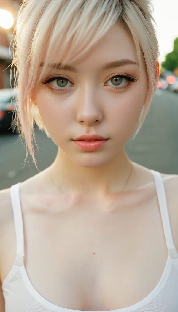 Tags: 21872187, SDXL
{"3": {"inputs": {"seed": 660118011692166, "steps": 32, "cfg": 6.96, "sampler_name": "dpmpp_2m", "scheduler": "karras", "denoise": 1.0, "model": ["27", 0], "positive": ["6", 0], "negative": ["7", 0], "latent_image": ["5", 0]}, "class_type": "KSampler"}, "4": {"inputs": {"ckpt_name": "juggernautxl.safetensors"}, "class_type": "CheckpointLoaderSimple"}, "5": {"inputs": {"width": 768, "height": 1344, "batch_size": 1}, "class_type": "EmptyLatentImage"}, "6": {"inputs": {"text": "22 year old girl, (pale skin:0.99), (blush:1.08), (slim:0.97), (seductive pose:1.03), (beautiful eyes:1.02), (sexy lips:1.13), (cute:1.01), (double eyelids:1.10), (detailed face:0.97), (idol:0.97), (eyelashes:1.01), (seductive facial expression:0.99), (perky ass:1.08), (exposed ass:0.95), (looking back:1.10), (sexy ass:1.06), (thigh gap:0.95), (white tanktop:1.04), busy street, (candid cinema:1.02), (skin fuzz:1.02), (film:1.08), (natural looking skin:1.06), (RAW:1.00), (detailed skin:1.07), (portra:1.08), (soft lighting:1.04), (textured skin:1.04)", "clip": ["27", 1]}, "class_type": "CLIPTextEncode"}, "7": {"inputs": {"text": "(watermark:1.13), (open mouth:1.07), (distorted:1.08), (low resolution:1.05), (twisted:1.14), (bad hands:1.10), (worst quality:1.08)", "clip": ["27", 1]}, "class_type": "CLIPTextEncode"}, "8": {"inputs": {"samples": ["3", 0], "vae": ["4", 2]}, "class_type": "VAEDecode"}, "25": {"inputs": {"lora_name": "nudify_xl.safetensors", "strength_model": 0.05, "strength_clip": 0.21, "model": ["4", 0], "clip": ["4", 1]}, "class_type": "LoraLoader"}, "26": {"inputs": {"lora_name": "shirtlift_SDXL_v2.safetensors", "strength_model": 0.13, "strength_clip": 0.15, "model": ["25", 0], "clip": ["25", 1]}, "class_type": "LoraLoader"}, "27": {"inputs": {"lora_name": "PerfectEyesXL.safetensors", "strength_model": 0.15, "strength_clip": 0.1, "model": ["26", 0], "clip": ["26", 1]}, "class_type": "LoraLoader"}, "30": {"inputs": {"model_name": "4x_NMKD-Superscale-SP_178000_G.pth"}, "class_type": "UpscaleModelLoader"}, "31": {"inputs": {"upscale_model": ["30", 0], "image": ["8", 0]}, "class_type": "ImageUpscaleWithModel"}, "32": {"inputs": {"upscale_method": "lanczos", "scale_by": 0.5, "image": ["31", 0]}, "class_type": "ImageScaleBy"}, "33": {"inputs": {"pixels": ["32", 0], "vae": ["4", 2]}, "class_type": "VAEEncode"}, "34": {"inputs": {"seed": 660118011692166, "steps": 32, "cfg": 6.96, "sampler_name": "dpmpp_2m", "scheduler": "karras", "denoise": 0.3, "model": ["27", 0], "positive": ["6", 0], "negative": ["7", 0], "latent_image": ["33", 0]}, "class_type": "KSampler"}, "36": {"inputs": {"samples": ["34", 0], "vae": ["4", 2]}, "class_type": "VAEDecode"}, "39": {"inputs": {"filename_prefix": "comfyapi-1726787637699", "images": ["36", 0]}, "class_type": "SaveImage"}}