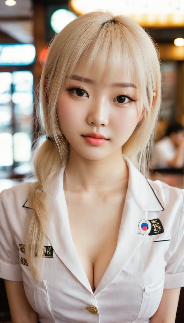 Tags: 21872187, SDXL
{"3": {"inputs": {"seed": 528806826039369, "steps": 32, "cfg": 5.71, "sampler_name": "dpmpp_2m", "scheduler": "karras", "denoise": 1.0, "model": ["27", 0], "positive": ["6", 0], "negative": ["7", 0], "latent_image": ["5", 0]}, "class_type": "KSampler"}, "4": {"inputs": {"ckpt_name": "juggernautxl.safetensors"}, "class_type": "CheckpointLoaderSimple"}, "5": {"inputs": {"width": 768, "height": 1344, "batch_size": 1}, "class_type": "EmptyLatentImage"}, "6": {"inputs": {"text": "18 year old girl, (taiwanese:0.98), (korean:1.12), (sexy lips:1.02), (slim:0.95), (detailed face:1.11), (eyelashes:1.06), (pale skin:1.10), (seductive pose:1.12), (idol:1.02), (double eyelids:1.03), (temptress:1.03), (cute:0.97), (blush:1.07), (seductive facial expression:0.98), (on all fours:1.07), (spreading ass cheeks:0.97), (from behind:0.95), (backboob:0.95), (a waitress in uniform:0.98) working at a restaurant, (portra:1.04), (natural looking skin:1.07), (soft lighting:1.04), (film:1.03), (skin fuzz:1.01), (textured skin:1.00), (RAW:1.00), (candid cinema:1.07), (detailed skin:1.01)", "clip": ["27", 1]}, "class_type": "CLIPTextEncode"}, "7": {"inputs": {"text": "(bad hands:1.14), (low resolution:1.06), (watermark:1.10), (worst quality:1.12), (distorted:1.12), (open mouth:1.07), (twisted:1.12)", "clip": ["27", 1]}, "class_type": "CLIPTextEncode"}, "8": {"inputs": {"samples": ["3", 0], "vae": ["4", 2]}, "class_type": "VAEDecode"}, "25": {"inputs": {"lora_name": "nudify_xl.safetensors", "strength_model": 0.06, "strength_clip": 0.33, "model": ["4", 0], "clip": ["4", 1]}, "class_type": "LoraLoader"}, "26": {"inputs": {"lora_name": "shirtlift_SDXL_v2.safetensors", "strength_model": 0.0, "strength_clip": 0.08, "model": ["25", 0], "clip": ["25", 1]}, "class_type": "LoraLoader"}, "27": {"inputs": {"lora_name": "PerfectEyesXL.safetensors", "strength_model": 0.14, "strength_clip": 0.01, "model": ["26", 0], "clip": ["26", 1]}, "class_type": "LoraLoader"}, "30": {"inputs": {"model_name": "4x_NMKD-Superscale-SP_178000_G.pth"}, "class_type": "UpscaleModelLoader"}, "31": {"inputs": {"upscale_model": ["30", 0], "image": ["8", 0]}, "class_type": "ImageUpscaleWithModel"}, "32": {"inputs": {"upscale_method": "lanczos", "scale_by": 0.5, "image": ["31", 0]}, "class_type": "ImageScaleBy"}, "33": {"inputs": {"pixels": ["32", 0], "vae": ["4", 2]}, "class_type": "VAEEncode"}, "34": {"inputs": {"seed": 528806826039369, "steps": 32, "cfg": 5.71, "sampler_name": "dpmpp_2m", "scheduler": "karras", "denoise": 0.3, "model": ["27", 0], "positive": ["6", 0], "negative": ["7", 0], "latent_image": ["33", 0]}, "class_type": "KSampler"}, "36": {"inputs": {"samples": ["34", 0], "vae": ["4", 2]}, "class_type": "VAEDecode"}, "39": {"inputs": {"filename_prefix": "comfyapi-1735063292735", "images": ["36", 0]}, "class_type": "SaveImage"}}