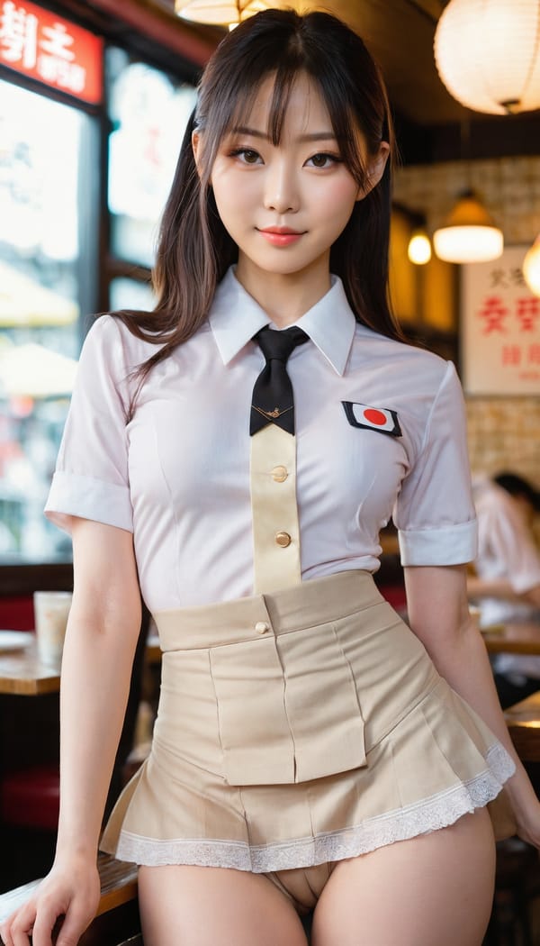 Tags: 21872187, SDXL
{"3": {"inputs": {"seed": 494729221304632, "steps": 32, "cfg": 7.81, "sampler_name": "dpmpp_2m", "scheduler": "karras", "denoise": 1.0, "model": ["27", 0], "positive": ["6", 0], "negative": ["7", 0], "latent_image": ["5", 0]}, "class_type": "KSampler"}, "4": {"inputs": {"ckpt_name": "juggernautxl.safetensors"}, "class_type": "CheckpointLoaderSimple"}, "5": {"inputs": {"width": 768, "height": 1344, "batch_size": 1}, "class_type": "EmptyLatentImage"}, "6": {"inputs": {"text": "28 year old girl, (japanese:1.06), (temptress:1.02), (double eyelids:0.95), (sexy lips:1.04), (blush:1.11), (seductive facial expression:0.96), (seductive pose:1.00), (idol:1.10), (pale skin:0.98), (beautiful eyes:1.07), (detailed face:1.04), (cute:1.09), (perky ass:1.02), (exposed ass:1.04), (looking back:1.07), (sexy ass:0.96), (thigh gap:1.02), (a waitress in uniform:1.00) working at a restaurant, (soft lighting:1.08), (RAW:1.04), (skin fuzz:1.04), (natural looking skin:1.08), (candid cinema:1.02), (detailed skin:1.08), (portra:1.00), (textured skin:1.07), (film:1.07)", "clip": ["27", 1]}, "class_type": "CLIPTextEncode"}, "7": {"inputs": {"text": "(twisted:1.08), (distorted:1.11), (open mouth:1.11), (low resolution:1.14), (worst quality:1.08), (bad hands:1.11), (watermark:1.07)", "clip": ["27", 1]}, "class_type": "CLIPTextEncode"}, "8": {"inputs": {"samples": ["3", 0], "vae": ["4", 2]}, "class_type": "VAEDecode"}, "25": {"inputs": {"lora_name": "nudify_xl.safetensors", "strength_model": 0.02, "strength_clip": 0.19, "model": ["4", 0], "clip": ["4", 1]}, "class_type": "LoraLoader"}, "26": {"inputs": {"lora_name": "shirtlift_SDXL_v2.safetensors", "strength_model": 0.04, "strength_clip": 0.07, "model": ["25", 0], "clip": ["25", 1]}, "class_type": "LoraLoader"}, "27": {"inputs": {"lora_name": "PerfectEyesXL.safetensors", "strength_model": 0.14, "strength_clip": 0.13, "model": ["26", 0], "clip": ["26", 1]}, "class_type": "LoraLoader"}, "30": {"inputs": {"model_name": "4x_NMKD-Superscale-SP_178000_G.pth"}, "class_type": "UpscaleModelLoader"}, "31": {"inputs": {"upscale_model": ["30", 0], "image": ["8", 0]}, "class_type": "ImageUpscaleWithModel"}, "32": {"inputs": {"upscale_method": "lanczos", "scale_by": 0.5, "image": ["31", 0]}, "class_type": "ImageScaleBy"}, "33": {"inputs": {"pixels": ["32", 0], "vae": ["4", 2]}, "class_type": "VAEEncode"}, "34": {"inputs": {"seed": 494729221304632, "steps": 32, "cfg": 7.81, "sampler_name": "dpmpp_2m", "scheduler": "karras", "denoise": 0.3, "model": ["27", 0], "positive": ["6", 0], "negative": ["7", 0], "latent_image": ["33", 0]}, "class_type": "KSampler"}, "36": {"inputs": {"samples": ["34", 0], "vae": ["4", 2]}, "class_type": "VAEDecode"}, "39": {"inputs": {"filename_prefix": "comfyapi-1735061126206", "images": ["36", 0]}, "class_type": "SaveImage"}}