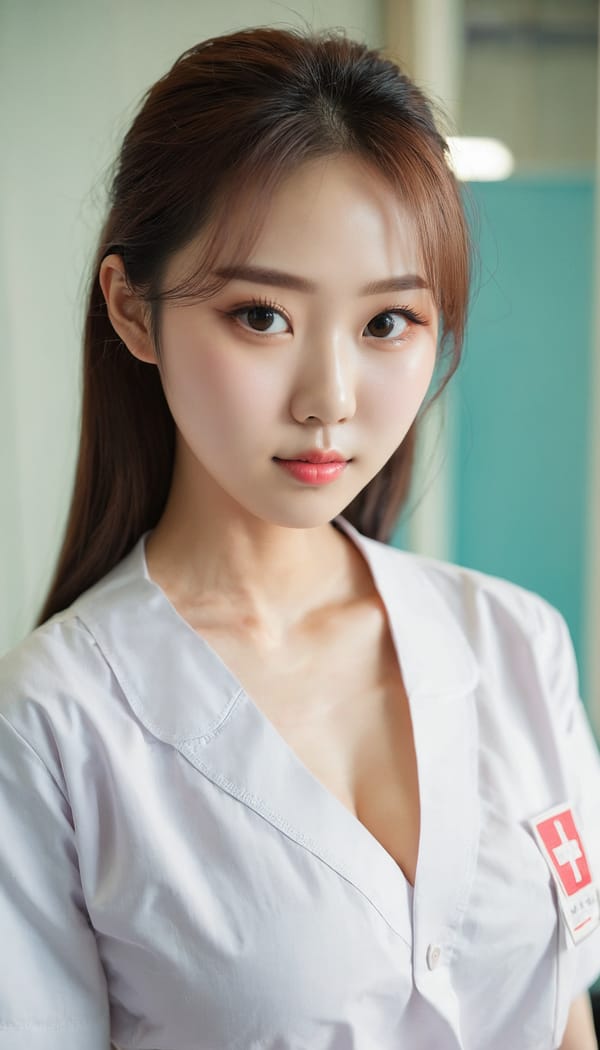 Tags: 21872187, SDXL
{"3": {"inputs": {"seed": 287434972459849, "steps": 32, "cfg": 7.74, "sampler_name": "dpmpp_2m", "scheduler": "karras", "denoise": 1.0, "model": ["27", 0], "positive": ["6", 0], "negative": ["7", 0], "latent_image": ["5", 0]}, "class_type": "KSampler"}, "4": {"inputs": {"ckpt_name": "juggernautxl.safetensors"}, "class_type": "CheckpointLoaderSimple"}, "5": {"inputs": {"width": 768, "height": 1344, "batch_size": 1}, "class_type": "EmptyLatentImage"}, "6": {"inputs": {"text": "20 year old girl, (korean:1.04), (temptress:1.01), (double eyelids:1.11), (cute:1.10), (seductive pose:0.95), (eyelashes:0.99), (blush:0.96), (pale skin:1.14), (seductive facial expression:1.06), (sexy lips:1.08), (idol:1.06), (detailed face:0.97), (slim:1.03), (beautiful eyes:1.00), (in a seductive pose:0.97), (large perky breasts:0.97), (cleavage:1.14), (thigh gap:0.96), (nurse in uniform:1.14) working in a hospital ward, (textured skin:1.01), (detailed skin:1.09), (candid cinema:1.09), (RAW:1.07), (soft lighting:1.08), (portra:1.05), (natural looking skin:1.00), (skin fuzz:1.04), (film:1.03)", "clip": ["27", 1]}, "class_type": "CLIPTextEncode"}, "7": {"inputs": {"text": "(distorted:1.11), (twisted:1.06), (low resolution:1.11), (watermark:1.12), (worst quality:1.06), (bad hands:1.09), (open mouth:1.13)", "clip": ["27", 1]}, "class_type": "CLIPTextEncode"}, "8": {"inputs": {"samples": ["3", 0], "vae": ["4", 2]}, "class_type": "VAEDecode"}, "25": {"inputs": {"lora_name": "nudify_xl.safetensors", "strength_model": 0.06, "strength_clip": 0.07, "model": ["4", 0], "clip": ["4", 1]}, "class_type": "LoraLoader"}, "26": {"inputs": {"lora_name": "shirtlift_SDXL_v2.safetensors", "strength_model": 0.18, "strength_clip": 0.09, "model": ["25", 0], "clip": ["25", 1]}, "class_type": "LoraLoader"}, "27": {"inputs": {"lora_name": "PerfectEyesXL.safetensors", "strength_model": 0.02, "strength_clip": 0.01, "model": ["26", 0], "clip": ["26", 1]}, "class_type": "LoraLoader"}, "30": {"inputs": {"model_name": "4x_NMKD-Superscale-SP_178000_G.pth"}, "class_type": "UpscaleModelLoader"}, "31": {"inputs": {"upscale_model": ["30", 0], "image": ["8", 0]}, "class_type": "ImageUpscaleWithModel"}, "32": {"inputs": {"upscale_method": "lanczos", "scale_by": 0.5, "image": ["31", 0]}, "class_type": "ImageScaleBy"}, "33": {"inputs": {"pixels": ["32", 0], "vae": ["4", 2]}, "class_type": "VAEEncode"}, "34": {"inputs": {"seed": 287434972459849, "steps": 32, "cfg": 7.74, "sampler_name": "dpmpp_2m", "scheduler": "karras", "denoise": 0.3, "model": ["27", 0], "positive": ["6", 0], "negative": ["7", 0], "latent_image": ["33", 0]}, "class_type": "KSampler"}, "36": {"inputs": {"samples": ["34", 0], "vae": ["4", 2]}, "class_type": "VAEDecode"}, "39": {"inputs": {"filename_prefix": "comfyapi-1731151043523", "images": ["36", 0]}, "class_type": "SaveImage"}}