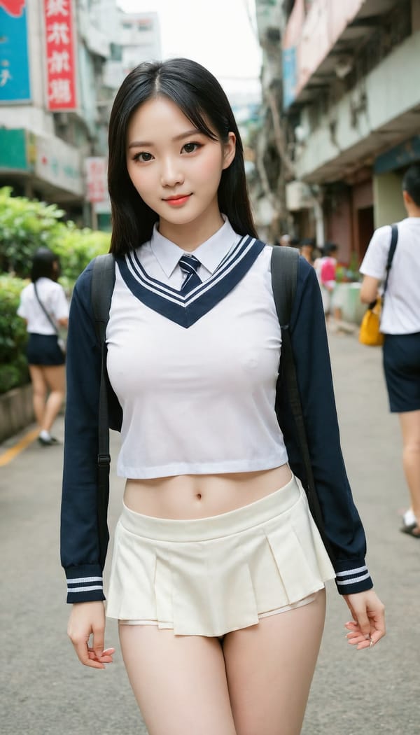 Tags: 21872187, SDXL
{"3": {"inputs": {"seed": 806546321987945, "steps": 32, "cfg": 5.8, "sampler_name": "dpmpp_2m", "scheduler": "karras", "denoise": 1.0, "model": ["27", 0], "positive": ["6", 0], "negative": ["7", 0], "latent_image": ["5", 0]}, "class_type": "KSampler"}, "4": {"inputs": {"ckpt_name": "juggernautXL_v8Rundiffusion.safetensors"}, "class_type": "CheckpointLoaderSimple"}, "5": {"inputs": {"width": 768, "height": 1344, "batch_size": 1}, "class_type": "EmptyLatentImage"}, "6": {"inputs": {"text": "27 year old girl, (taiwanese:1.00), (beautiful eyes:1.04), (blush:1.10), (pale skin:1.13), (cute:1.05), (idol:0.97), (eyelashes:1.10), (double eyelids:1.02), (detailed face:1.11), (seductive pose:1.01), (sexy lips:1.14), (seductive facial expression:1.09), (perky ass:1.07), (exposed ass:1.09), (looking back:1.03), (sexy ass:1.00), (thigh gap:1.03), (school uniform:0.98), choker, busy street, (natural looking skin:1.05), (skin fuzz:1.00), (textured skin:1.03), (RAW:1.09), (soft lighting:1.05), (portra:1.03), (film:1.01), (detailed skin:1.03), (candid cinema:1.01)", "clip": ["27", 1]}, "class_type": "CLIPTextEncode"}, "7": {"inputs": {"text": "(open mouth:1.14), (bad hands:1.07), (low resolution:1.14), (distorted:1.11), (worst quality:1.14), (watermark:1.09), (twisted:1.10)", "clip": ["27", 1]}, "class_type": "CLIPTextEncode"}, "8": {"inputs": {"samples": ["3", 0], "vae": ["4", 2]}, "class_type": "VAEDecode"}, "25": {"inputs": {"lora_name": "nudify_xl.safetensors", "strength_model": 0.01, "strength_clip": 0.05, "model": ["4", 0], "clip": ["4", 1]}, "class_type": "LoraLoader"}, "26": {"inputs": {"lora_name": "shirtlift_SDXL_v2.safetensors", "strength_model": 0.15, "strength_clip": 0.08, "model": ["25", 0], "clip": ["25", 1]}, "class_type": "LoraLoader"}, "27": {"inputs": {"lora_name": "PerfectEyesXL.safetensors", "strength_model": 0.18, "strength_clip": 0.17, "model": ["26", 0], "clip": ["26", 1]}, "class_type": "LoraLoader"}, "30": {"inputs": {"model_name": "4x_NMKD-Superscale-SP_178000_G.pth"}, "class_type": "UpscaleModelLoader"}, "31": {"inputs": {"upscale_model": ["30", 0], "image": ["8", 0]}, "class_type": "ImageUpscaleWithModel"}, "32": {"inputs": {"upscale_method": "lanczos", "scale_by": 0.5, "image": ["31", 0]}, "class_type": "ImageScaleBy"}, "33": {"inputs": {"pixels": ["32", 0], "vae": ["4", 2]}, "class_type": "VAEEncode"}, "34": {"inputs": {"seed": 806546321987945, "steps": 32, "cfg": 5.8, "sampler_name": "dpmpp_2m", "scheduler": "karras", "denoise": 0.3, "model": ["27", 0], "positive": ["6", 0], "negative": ["7", 0], "latent_image": ["33", 0]}, "class_type": "KSampler"}, "36": {"inputs": {"samples": ["34", 0], "vae": ["4", 2]}, "class_type": "VAEDecode"}, "39": {"inputs": {"filename_prefix": "comfyapi-1707977437097", "images": ["36", 0]}, "class_type": "SaveImage"}}