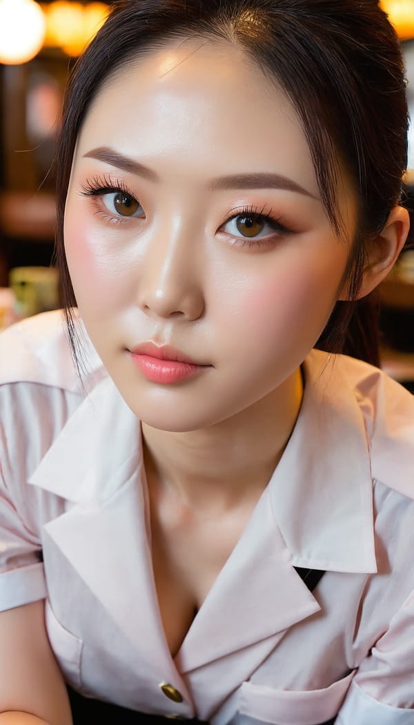 Tags: 21872187, SDXL
{"3": {"inputs": {"seed": 817836483411736, "steps": 64, "cfg": 7.0, "sampler_name": "dpmpp_2m", "scheduler": "karras", "denoise": 1.0, "model": ["27", 0], "positive": ["6", 0], "negative": ["7", 0], "latent_image": ["5", 0]}, "class_type": "KSampler"}, "4": {"inputs": {"ckpt_name": "juggernautxl.safetensors"}, "class_type": "CheckpointLoaderSimple"}, "5": {"inputs": {"width": 768, "height": 1344, "batch_size": 1}, "class_type": "EmptyLatentImage"}, "6": {"inputs": {"text": "25 year old girl, (japanese:1.07), (temptress:0.99), (blush:1.01), (eyelashes:0.95), (cute:0.95), (seductive facial expression:0.97), (seductive pose:0.99), (slim:1.11), (beautiful eyes:1.09), (double eyelids:1.10), (pale skin:1.12), (sexy lips:1.00), (detailed face:1.06), (on all fours:1.13), (spreading ass cheeks:0.95), (from behind:1.03), (backboob:0.97), (a waitress in uniform:1.02) working at a restaurant, (candid cinema:1.05), (film:1.00), (soft lighting:1.08), (natural looking skin:1.04), (RAW:1.00), (skin fuzz:1.08), (detailed skin:1.07), (textured skin:1.08), (portra:1.03)", "clip": ["27", 1]}, "class_type": "CLIPTextEncode"}, "7": {"inputs": {"text": "(distorted:1.13), (open mouth:1.06), (watermark:1.10), (worst quality:1.12), (low resolution:1.14), (bad hands:1.13), (twisted:1.07)", "clip": ["27", 1]}, "class_type": "CLIPTextEncode"}, "8": {"inputs": {"samples": ["3", 0], "vae": ["4", 2]}, "class_type": "VAEDecode"}, "25": {"inputs": {"lora_name": "nudify_xl.safetensors", "strength_model": 0.03, "strength_clip": 0.39, "model": ["4", 0], "clip": ["4", 1]}, "class_type": "LoraLoader"}, "26": {"inputs": {"lora_name": "shirtlift_SDXL_v2.safetensors", "strength_model": 0.01, "strength_clip": 0.13, "model": ["25", 0], "clip": ["25", 1]}, "class_type": "LoraLoader"}, "27": {"inputs": {"lora_name": "PerfectEyesXL.safetensors", "strength_model": 0.18, "strength_clip": 0.13, "model": ["26", 0], "clip": ["26", 1]}, "class_type": "LoraLoader"}, "30": {"inputs": {"model_name": "4x_NMKD-Superscale-SP_178000_G.pth"}, "class_type": "UpscaleModelLoader"}, "31": {"inputs": {"upscale_model": ["30", 0], "image": ["8", 0]}, "class_type": "ImageUpscaleWithModel"}, "32": {"inputs": {"upscale_method": "lanczos", "scale_by": 0.5, "image": ["31", 0]}, "class_type": "ImageScaleBy"}, "33": {"inputs": {"pixels": ["32", 0], "vae": ["4", 2]}, "class_type": "VAEEncode"}, "34": {"inputs": {"seed": 817836483411736, "steps": 64, "cfg": 7.0, "sampler_name": "dpmpp_2m", "scheduler": "karras", "denoise": 0.3, "model": ["27", 0], "positive": ["6", 0], "negative": ["7", 0], "latent_image": ["33", 0]}, "class_type": "KSampler"}, "36": {"inputs": {"samples": ["34", 0], "vae": ["4", 2]}, "class_type": "VAEDecode"}, "39": {"inputs": {"filename_prefix": "comfyapi-1726388808524", "images": ["36", 0]}, "class_type": "SaveImage"}}