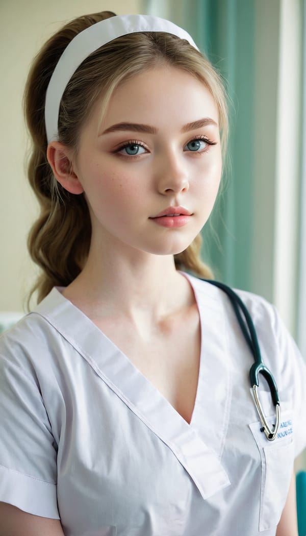 Tags: 21872187, SDXL
{"3": {"inputs": {"seed": 139832188749258, "steps": 64, "cfg": 7.27, "sampler_name": "dpmpp_2m", "scheduler": "karras", "denoise": 1.0, "model": ["27", 0], "positive": ["6", 0], "negative": ["7", 0], "latent_image": ["5", 0]}, "class_type": "KSampler"}, "4": {"inputs": {"ckpt_name": "juggernautxl.safetensors"}, "class_type": "CheckpointLoaderSimple"}, "5": {"inputs": {"width": 768, "height": 1344, "batch_size": 1}, "class_type": "EmptyLatentImage"}, "6": {"inputs": {"text": "18 year old girl, (irish:0.95), (slim:1.02), (seductive pose:1.06), (sexy lips:1.06), (detailed face:1.08), (blush:1.05), (seductive facial expression:1.03), (temptress:0.98), (beautiful eyes:1.11), (double eyelids:1.12), (pale skin:0.96), (idol:1.02), (cute:1.11), (in a seductive pose:1.13), (large perky breasts:0.95), (cleavage:1.01), (thigh gap:0.96), (nurse in uniform:1.13) working in a hospital ward, (soft lighting:1.04), (skin fuzz:1.08), (textured skin:1.05), (portra:1.08), (RAW:1.07), (film:1.07), (natural looking skin:1.09), (detailed skin:1.08), (candid cinema:1.09)", "clip": ["27", 1]}, "class_type": "CLIPTextEncode"}, "7": {"inputs": {"text": "(distorted:1.11), (twisted:1.05), (bad hands:1.09), (worst quality:1.14), (low resolution:1.12), (watermark:1.12), (open mouth:1.14)", "clip": ["27", 1]}, "class_type": "CLIPTextEncode"}, "8": {"inputs": {"samples": ["3", 0], "vae": ["4", 2]}, "class_type": "VAEDecode"}, "25": {"inputs": {"lora_name": "nudify_xl.safetensors", "strength_model": 0.0, "strength_clip": 0.0, "model": ["4", 0], "clip": ["4", 1]}, "class_type": "LoraLoader"}, "26": {"inputs": {"lora_name": "shirtlift_SDXL_v2.safetensors", "strength_model": 0.06, "strength_clip": 0.04, "model": ["25", 0], "clip": ["25", 1]}, "class_type": "LoraLoader"}, "27": {"inputs": {"lora_name": "PerfectEyesXL.safetensors", "strength_model": 0.0, "strength_clip": 0.11, "model": ["26", 0], "clip": ["26", 1]}, "class_type": "LoraLoader"}, "30": {"inputs": {"model_name": "4x_NMKD-Superscale-SP_178000_G.pth"}, "class_type": "UpscaleModelLoader"}, "31": {"inputs": {"upscale_model": ["30", 0], "image": ["8", 0]}, "class_type": "ImageUpscaleWithModel"}, "32": {"inputs": {"upscale_method": "lanczos", "scale_by": 0.5, "image": ["31", 0]}, "class_type": "ImageScaleBy"}, "33": {"inputs": {"pixels": ["32", 0], "vae": ["4", 2]}, "class_type": "VAEEncode"}, "34": {"inputs": {"seed": 139832188749258, "steps": 64, "cfg": 7.27, "sampler_name": "dpmpp_2m", "scheduler": "karras", "denoise": 0.3, "model": ["27", 0], "positive": ["6", 0], "negative": ["7", 0], "latent_image": ["33", 0]}, "class_type": "KSampler"}, "36": {"inputs": {"samples": ["34", 0], "vae": ["4", 2]}, "class_type": "VAEDecode"}, "39": {"inputs": {"filename_prefix": "comfyapi-1718352101776", "images": ["36", 0]}, "class_type": "SaveImage"}}