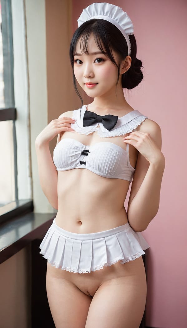 Tags: 21872187, SDXL
{"3": {"inputs": {"seed": 191354839072010, "steps": 32, "cfg": 7.04, "sampler_name": "dpmpp_2m", "scheduler": "karras", "denoise": 1.0, "model": ["27", 0], "positive": ["6", 0], "negative": ["7", 0], "latent_image": ["5", 0]}, "class_type": "KSampler"}, "4": {"inputs": {"ckpt_name": "juggernautXL_v8Rundiffusion.safetensors"}, "class_type": "CheckpointLoaderSimple"}, "5": {"inputs": {"width": 768, "height": 1344, "batch_size": 1}, "class_type": "EmptyLatentImage"}, "6": {"inputs": {"text": "21 year old girl, (korean:1.04), (chinese:1.05), (detailed face:1.06), (temptress:1.05), (pale skin:0.96), (eyelashes:1.03), (seductive facial expression:1.01), (sexy lips:0.95), (idol:1.06), (slim:1.13), (seductive pose:1.09), (beautiful eyes:1.09), (blush:1.05), (double eyelids:1.04), (perky ass:1.14), (exposed ass:1.06), (looking back:1.07), (sexy ass:1.11), (thigh gap:1.08), in a (skimpy maid costume:1.07) working at a maid cafe, choker, bowtie, headband, pleated skirt, (detailed skin:1.05), (RAW:1.03), (skin fuzz:1.01), (portra:1.00), (textured skin:1.01), (natural looking skin:1.04), (candid cinema:1.03), (soft lighting:1.05), (film:1.03)", "clip": ["27", 1]}, "class_type": "CLIPTextEncode"}, "7": {"inputs": {"text": "(watermark:1.13), (worst quality:1.07), (open mouth:1.11), (distorted:1.09), (low resolution:1.05), (twisted:1.13), (bad hands:1.14)", "clip": ["27", 1]}, "class_type": "CLIPTextEncode"}, "8": {"inputs": {"samples": ["3", 0], "vae": ["4", 2]}, "class_type": "VAEDecode"}, "25": {"inputs": {"lora_name": "nudify_xl.safetensors", "strength_model": 0.14, "strength_clip": 0.13, "model": ["4", 0], "clip": ["4", 1]}, "class_type": "LoraLoader"}, "26": {"inputs": {"lora_name": "shirtlift_SDXL_v2.safetensors", "strength_model": 0.18, "strength_clip": 0.18, "model": ["25", 0], "clip": ["25", 1]}, "class_type": "LoraLoader"}, "27": {"inputs": {"lora_name": "PerfectEyesXL.safetensors", "strength_model": 0.12, "strength_clip": 0.11, "model": ["26", 0], "clip": ["26", 1]}, "class_type": "LoraLoader"}, "30": {"inputs": {"model_name": "4x_NMKD-Superscale-SP_178000_G.pth"}, "class_type": "UpscaleModelLoader"}, "31": {"inputs": {"upscale_model": ["30", 0], "image": ["8", 0]}, "class_type": "ImageUpscaleWithModel"}, "32": {"inputs": {"upscale_method": "lanczos", "scale_by": 0.5, "image": ["31", 0]}, "class_type": "ImageScaleBy"}, "33": {"inputs": {"pixels": ["32", 0], "vae": ["4", 2]}, "class_type": "VAEEncode"}, "34": {"inputs": {"seed": 191354839072010, "steps": 32, "cfg": 7.04, "sampler_name": "dpmpp_2m", "scheduler": "karras", "denoise": 0.3, "model": ["27", 0], "positive": ["6", 0], "negative": ["7", 0], "latent_image": ["33", 0]}, "class_type": "KSampler"}, "36": {"inputs": {"samples": ["34", 0], "vae": ["4", 2]}, "class_type": "VAEDecode"}, "39": {"inputs": {"filename_prefix": "comfyapi-1708153312905", "images": ["36", 0]}, "class_type": "SaveImage"}}