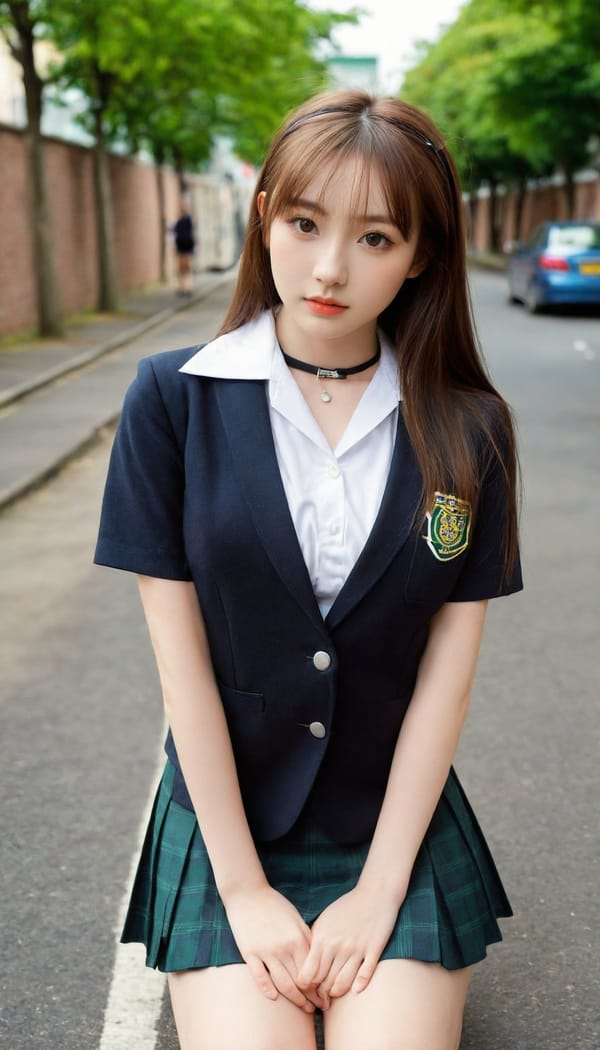 Tags: 21872187, SDXL
{"3": {"inputs": {"seed": 102402943138458, "steps": 64, "cfg": 5.13, "sampler_name": "dpmpp_2m", "scheduler": "karras", "denoise": 1.0, "model": ["27", 0], "positive": ["6", 0], "negative": ["7", 0], "latent_image": ["5", 0]}, "class_type": "KSampler"}, "4": {"inputs": {"ckpt_name": "leosamsHelloworldSDXL_helloworldSDXL32DPO.safetensors"}, "class_type": "CheckpointLoaderSimple"}, "5": {"inputs": {"width": 768, "height": 1344, "batch_size": 1}, "class_type": "EmptyLatentImage"}, "6": {"inputs": {"text": "21 year old girl, (irish:1.11), (japanese:0.98), (beautiful eyes:1.09), (seductive facial expression:1.03), (seductive pose:1.14), (double eyelids:1.08), (temptress:1.12), (eyelashes:1.06), (idol:1.08), (slim:1.01), (blush:1.00), (sexy lips:1.04), (pale skin:1.07), (cute:1.03), (in a seductive pose:1.01), (large perky breasts:1.03), (cleavage:1.12), (thigh gap:1.11), (school uniform:1.14), choker, busy street, (film:1.00), (candid cinema:1.04), (skin fuzz:1.06), (portra:1.07), (natural looking skin:1.06), (soft lighting:1.07), (textured skin:1.04), (RAW:1.02), (detailed skin:1.05)", "clip": ["27", 1]}, "class_type": "CLIPTextEncode"}, "7": {"inputs": {"text": "(open mouth:1.05), (distorted:1.06), (watermark:1.11), (twisted:1.09), (worst quality:1.05), (bad hands:1.06), (low resolution:1.14)", "clip": ["27", 1]}, "class_type": "CLIPTextEncode"}, "8": {"inputs": {"samples": ["3", 0], "vae": ["4", 2]}, "class_type": "VAEDecode"}, "25": {"inputs": {"lora_name": "nudify_xl.safetensors", "strength_model": 0.38, "strength_clip": 0.31, "model": ["4", 0], "clip": ["4", 1]}, "class_type": "LoraLoader"}, "26": {"inputs": {"lora_name": "shirtlift_SDXL_v2.safetensors", "strength_model": 0.19, "strength_clip": 0.05, "model": ["25", 0], "clip": ["25", 1]}, "class_type": "LoraLoader"}, "27": {"inputs": {"lora_name": "PerfectEyesXL.safetensors", "strength_model": 0.03, "strength_clip": 0.05, "model": ["26", 0], "clip": ["26", 1]}, "class_type": "LoraLoader"}, "30": {"inputs": {"model_name": "4x_NMKD-Superscale-SP_178000_G.pth"}, "class_type": "UpscaleModelLoader"}, "31": {"inputs": {"upscale_model": ["30", 0], "image": ["8", 0]}, "class_type": "ImageUpscaleWithModel"}, "32": {"inputs": {"upscale_method": "lanczos", "scale_by": 0.5, "image": ["31", 0]}, "class_type": "ImageScaleBy"}, "33": {"inputs": {"pixels": ["32", 0], "vae": ["4", 2]}, "class_type": "VAEEncode"}, "34": {"inputs": {"seed": 102402943138458, "steps": 64, "cfg": 5.13, "sampler_name": "dpmpp_2m", "scheduler": "karras", "denoise": 0.3, "model": ["27", 0], "positive": ["6", 0], "negative": ["7", 0], "latent_image": ["33", 0]}, "class_type": "KSampler"}, "36": {"inputs": {"samples": ["34", 0], "vae": ["4", 2]}, "class_type": "VAEDecode"}, "39": {"inputs": {"filename_prefix": "comfyapi-1707623272239", "images": ["36", 0]}, "class_type": "SaveImage"}}