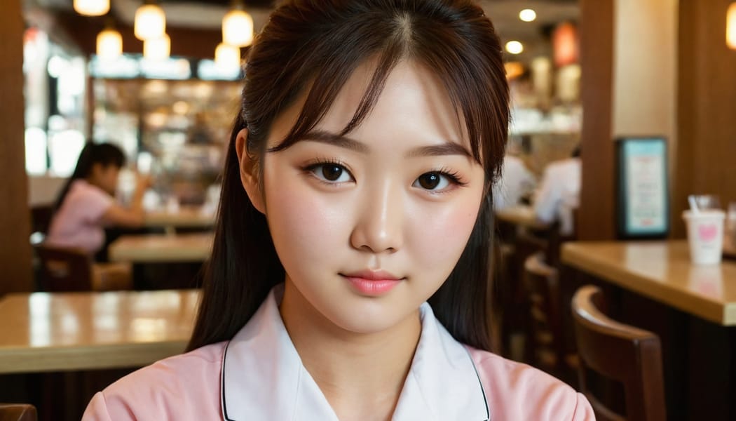 Tags: 21872187, SDXL
{"3": {"inputs": {"seed": 144770362488258, "steps": 64, "cfg": 7.82, "sampler_name": "dpmpp_2m", "scheduler": "karras", "denoise": 1.0, "model": ["27", 0], "positive": ["6", 0], "negative": ["7", 0], "latent_image": ["5", 0]}, "class_type": "KSampler"}, "4": {"inputs": {"ckpt_name": "juggernautXL_v8Rundiffusion.safetensors"}, "class_type": "CheckpointLoaderSimple"}, "5": {"inputs": {"width": 1344, "height": 768, "batch_size": 1}, "class_type": "EmptyLatentImage"}, "6": {"inputs": {"text": "18 year old girl, (korean:1.03), (japanese:1.12), (eyelashes:0.96), (seductive facial expression:1.07), (double eyelids:1.01), (cute:1.01), (sexy lips:1.08), (beautiful eyes:1.00), (detailed face:1.06), (temptress:1.00), (blush:1.02), (slim:1.11), (idol:1.05), (in a seductive pose:1.02), (large perky breasts:0.95), (cleavage:1.14), (thigh gap:1.08), (a waitress in uniform:1.06) working at a restaurant, (skin fuzz:1.05), (film:1.00), (portra:1.07), (candid cinema:1.05), (natural looking skin:1.08), (RAW:1.04), (detailed skin:1.09), (textured skin:1.08), (soft lighting:1.04)", "clip": ["27", 1]}, "class_type": "CLIPTextEncode"}, "7": {"inputs": {"text": "(twisted:1.06), (bad hands:1.05), (distorted:1.14), (low resolution:1.05), (watermark:1.10), (worst quality:1.14), (open mouth:1.14)", "clip": ["27", 1]}, "class_type": "CLIPTextEncode"}, "8": {"inputs": {"samples": ["3", 0], "vae": ["4", 2]}, "class_type": "VAEDecode"}, "25": {"inputs": {"lora_name": "nudify_xl.safetensors", "strength_model": 0.21, "strength_clip": 0.29, "model": ["4", 0], "clip": ["4", 1]}, "class_type": "LoraLoader"}, "26": {"inputs": {"lora_name": "shirtlift_SDXL_v2.safetensors", "strength_model": 0.0, "strength_clip": 0.04, "model": ["25", 0], "clip": ["25", 1]}, "class_type": "LoraLoader"}, "27": {"inputs": {"lora_name": "PerfectEyesXL.safetensors", "strength_model": 0.04, "strength_clip": 0.17, "model": ["26", 0], "clip": ["26", 1]}, "class_type": "LoraLoader"}, "30": {"inputs": {"model_name": "4x_NMKD-Superscale-SP_178000_G.pth"}, "class_type": "UpscaleModelLoader"}, "31": {"inputs": {"upscale_model": ["30", 0], "image": ["8", 0]}, "class_type": "ImageUpscaleWithModel"}, "32": {"inputs": {"upscale_method": "lanczos", "scale_by": 0.5, "image": ["31", 0]}, "class_type": "ImageScaleBy"}, "33": {"inputs": {"pixels": ["32", 0], "vae": ["4", 2]}, "class_type": "VAEEncode"}, "34": {"inputs": {"seed": 144770362488258, "steps": 64, "cfg": 7.82, "sampler_name": "dpmpp_2m", "scheduler": "karras", "denoise": 0.3, "model": ["27", 0], "positive": ["6", 0], "negative": ["7", 0], "latent_image": ["33", 0]}, "class_type": "KSampler"}, "36": {"inputs": {"samples": ["34", 0], "vae": ["4", 2]}, "class_type": "VAEDecode"}, "39": {"inputs": {"filename_prefix": "comfyapi-1707974473615", "images": ["36", 0]}, "class_type": "SaveImage"}}