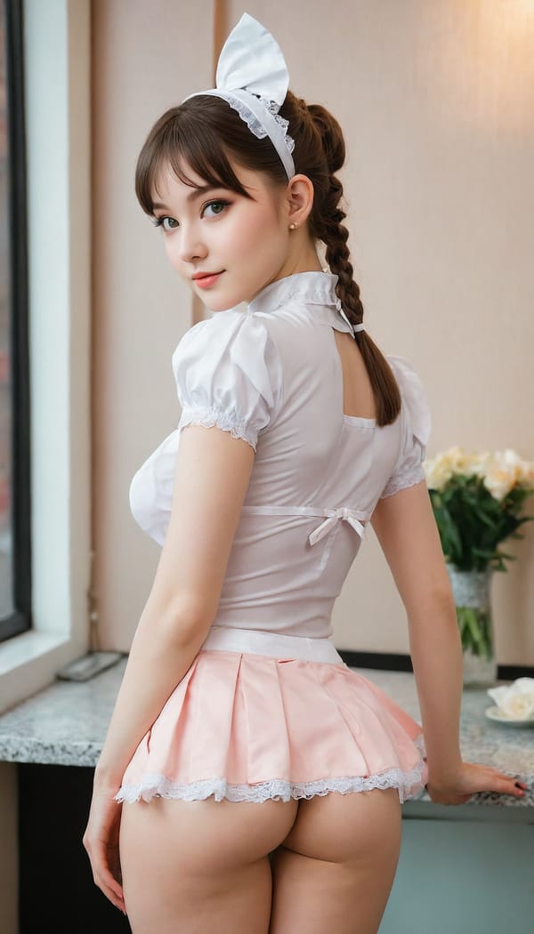 Tags: 21872187, SDXL
{"3": {"inputs": {"seed": 358439416641383, "steps": 32, "cfg": 5.75, "sampler_name": "dpmpp_2m", "scheduler": "karras", "denoise": 1.0, "model": ["27", 0], "positive": ["6", 0], "negative": ["7", 0], "latent_image": ["5", 0]}, "class_type": "KSampler"}, "4": {"inputs": {"ckpt_name": "juggernautXL_v8Rundiffusion.safetensors"}, "class_type": "CheckpointLoaderSimple"}, "5": {"inputs": {"width": 768, "height": 1344, "batch_size": 1}, "class_type": "EmptyLatentImage"}, "6": {"inputs": {"text": "23 year old girl, (russian:1.02), (ukrainian:1.09), (eyelashes:0.98), (seductive facial expression:1.12), (blush:1.05), (cute:1.01), (idol:1.03), (detailed face:1.08), (sexy lips:1.08), (double eyelids:1.04), (beautiful eyes:0.96), (temptress:1.10), (pale skin:1.11), (slim:1.02), (seductive pose:0.96), (perky ass:1.01), (exposed ass:1.13), (looking back:1.00), (sexy ass:0.99), (thigh gap:1.00), in a (skimpy maid costume:1.08) working at a maid cafe, choker, bowtie, headband, pleated skirt, (skin fuzz:1.08), (film:1.06), (textured skin:1.02), (soft lighting:1.09), (portra:1.02), (detailed skin:1.09), (candid cinema:1.03), (natural looking skin:1.07), (RAW:1.08)", "clip": ["27", 1]}, "class_type": "CLIPTextEncode"}, "7": {"inputs": {"text": "(watermark:1.06), (open mouth:1.11), (low resolution:1.11), (twisted:1.07), (worst quality:1.11), (distorted:1.09), (bad hands:1.06)", "clip": ["27", 1]}, "class_type": "CLIPTextEncode"}, "8": {"inputs": {"samples": ["3", 0], "vae": ["4", 2]}, "class_type": "VAEDecode"}, "25": {"inputs": {"lora_name": "nudify_xl.safetensors", "strength_model": 0.06, "strength_clip": 0.0, "model": ["4", 0], "clip": ["4", 1]}, "class_type": "LoraLoader"}, "26": {"inputs": {"lora_name": "shirtlift_SDXL_v2.safetensors", "strength_model": 0.16, "strength_clip": 0.12, "model": ["25", 0], "clip": ["25", 1]}, "class_type": "LoraLoader"}, "27": {"inputs": {"lora_name": "PerfectEyesXL.safetensors", "strength_model": 0.19, "strength_clip": 0.03, "model": ["26", 0], "clip": ["26", 1]}, "class_type": "LoraLoader"}, "30": {"inputs": {"model_name": "4x_NMKD-Superscale-SP_178000_G.pth"}, "class_type": "UpscaleModelLoader"}, "31": {"inputs": {"upscale_model": ["30", 0], "image": ["8", 0]}, "class_type": "ImageUpscaleWithModel"}, "32": {"inputs": {"upscale_method": "lanczos", "scale_by": 0.5, "image": ["31", 0]}, "class_type": "ImageScaleBy"}, "33": {"inputs": {"pixels": ["32", 0], "vae": ["4", 2]}, "class_type": "VAEEncode"}, "34": {"inputs": {"seed": 358439416641383, "steps": 32, "cfg": 5.75, "sampler_name": "dpmpp_2m", "scheduler": "karras", "denoise": 0.3, "model": ["27", 0], "positive": ["6", 0], "negative": ["7", 0], "latent_image": ["33", 0]}, "class_type": "KSampler"}, "36": {"inputs": {"samples": ["34", 0], "vae": ["4", 2]}, "class_type": "VAEDecode"}, "39": {"inputs": {"filename_prefix": "comfyapi-1707643435676", "images": ["36", 0]}, "class_type": "SaveImage"}}