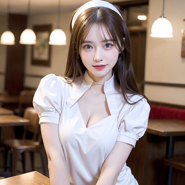 Tags: 21872187
<lora:mix4:0.67>, <lora:JapaneseDollLikeness_v15:0.65>, (ukrainian:1.06), (waitress wearing uniform:1.04), restaurant, (seductive pose:0.93), extremely detailed eyes, extremely detailed face, cute, (photorealistic:1.14), sexy lips, seductive smile, double eyelids, eyelashes, pale skin, perky breasts, textured skin, 4K, RAW, best quality, hyper realistic, tall, (thigh gap:1.10), blush, delicate and beautiful girl, 1girl, solo
Negative prompt: drawings, black and white, disfigured, (worst quality:2.06)
Steps: 64, Sampler: DPM++ 2M Karras, CFG scale: 5.82, Seed: 3281678165, Size: 512x512, Model hash: fc2511737a, Model: chilloutmix_NiPrunedFp32Fix, Seed resize from: -1x-1, Denoising strength: 0.3, Version: v1.2.1, Hires upscale: 2.0, Hires steps: 16, Hires upscaler: ESRGAN_4x
