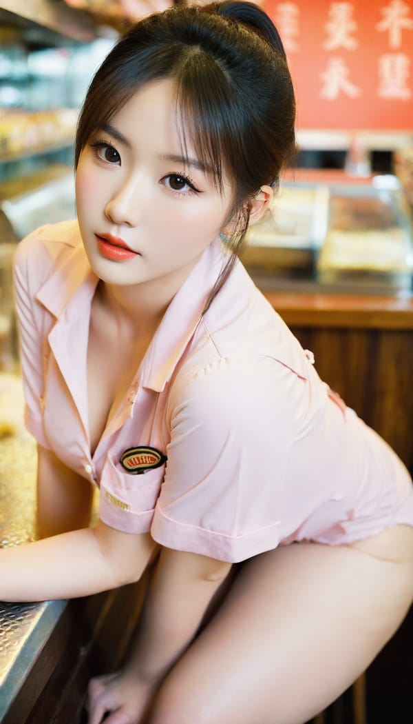 Tags: 21872187, SDXL
{"3": {"inputs": {"seed": 601339751436882, "steps": 64, "cfg": 7.2, "sampler_name": "dpmpp_2m", "scheduler": "karras", "denoise": 1.0, "model": ["27", 0], "positive": ["6", 0], "negative": ["7", 0], "latent_image": ["5", 0]}, "class_type": "KSampler"}, "4": {"inputs": {"ckpt_name": "leosamsHelloworldSDXL_helloworldSDXL32DPO.safetensors"}, "class_type": "CheckpointLoaderSimple"}, "5": {"inputs": {"width": 768, "height": 1344, "batch_size": 1}, "class_type": "EmptyLatentImage"}, "6": {"inputs": {"text": "27 year old girl, (chinese:1.03), (blush:1.10), (idol:1.09), (double eyelids:1.13), (eyelashes:1.13), (beautiful eyes:1.03), (detailed face:1.07), (temptress:1.05), (seductive pose:1.01), (sexy lips:1.11), (cute:1.07), (pale skin:1.01), (on all fours:0.96), (spreading ass cheeks:1.12), (from behind:0.98), (backboob:0.99), (a waitress in uniform:1.06) working at a restaurant, (natural looking skin:1.00), (candid cinema:1.00), (soft lighting:1.07), (portra:1.05), (textured skin:1.09), (skin fuzz:1.02), (film:1.02), (detailed skin:1.03), (RAW:1.00)", "clip": ["27", 1]}, "class_type": "CLIPTextEncode"}, "7": {"inputs": {"text": "(worst quality:1.12), (distorted:1.08), (bad hands:1.05), (watermark:1.13), (low resolution:1.12), (twisted:1.14), (open mouth:1.10)", "clip": ["27", 1]}, "class_type": "CLIPTextEncode"}, "8": {"inputs": {"samples": ["3", 0], "vae": ["4", 2]}, "class_type": "VAEDecode"}, "25": {"inputs": {"lora_name": "nudify_xl.safetensors", "strength_model": 0.08, "strength_clip": 0.15, "model": ["4", 0], "clip": ["4", 1]}, "class_type": "LoraLoader"}, "26": {"inputs": {"lora_name": "shirtlift_SDXL_v2.safetensors", "strength_model": 0.1, "strength_clip": 0.15, "model": ["25", 0], "clip": ["25", 1]}, "class_type": "LoraLoader"}, "27": {"inputs": {"lora_name": "PerfectEyesXL.safetensors", "strength_model": 0.1, "strength_clip": 0.01, "model": ["26", 0], "clip": ["26", 1]}, "class_type": "LoraLoader"}, "30": {"inputs": {"model_name": "4x_NMKD-Superscale-SP_178000_G.pth"}, "class_type": "UpscaleModelLoader"}, "31": {"inputs": {"upscale_model": ["30", 0], "image": ["8", 0]}, "class_type": "ImageUpscaleWithModel"}, "32": {"inputs": {"upscale_method": "lanczos", "scale_by": 0.5, "image": ["31", 0]}, "class_type": "ImageScaleBy"}, "33": {"inputs": {"pixels": ["32", 0], "vae": ["4", 2]}, "class_type": "VAEEncode"}, "34": {"inputs": {"seed": 601339751436882, "steps": 64, "cfg": 7.2, "sampler_name": "dpmpp_2m", "scheduler": "karras", "denoise": 0.3, "model": ["27", 0], "positive": ["6", 0], "negative": ["7", 0], "latent_image": ["33", 0]}, "class_type": "KSampler"}, "36": {"inputs": {"samples": ["34", 0], "vae": ["4", 2]}, "class_type": "VAEDecode"}, "39": {"inputs": {"filename_prefix": "comfyapi-1707789512816", "images": ["36", 0]}, "class_type": "SaveImage"}}