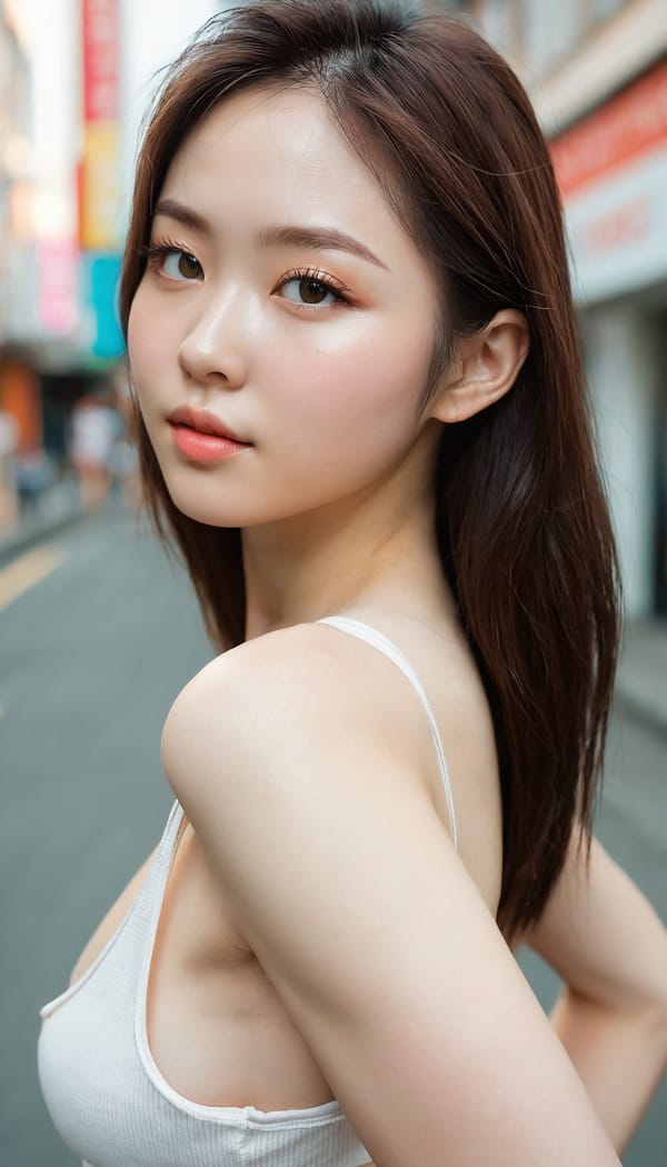 Tags: 21872187, SDXL
{"3": {"inputs": {"seed": 187684160842649, "steps": 64, "cfg": 6.77, "sampler_name": "dpmpp_2m", "scheduler": "karras", "denoise": 1.0, "model": ["27", 0], "positive": ["6", 0], "negative": ["7", 0], "latent_image": ["5", 0]}, "class_type": "KSampler"}, "4": {"inputs": {"ckpt_name": "juggernautxl.safetensors"}, "class_type": "CheckpointLoaderSimple"}, "5": {"inputs": {"width": 768, "height": 1344, "batch_size": 1}, "class_type": "EmptyLatentImage"}, "6": {"inputs": {"text": "25 year old girl, (russian:1.11), (irish:1.08), (korean:1.11), (slim:1.11), (double eyelids:1.04), (pale skin:0.96), (cute:1.06), (detailed face:0.95), (temptress:1.12), (beautiful eyes:1.04), (seductive facial expression:0.95), (idol:1.01), (sexy lips:1.09), (blush:1.07), (seductive pose:1.11), (eyelashes:0.99), (perky ass:1.09), (exposed ass:1.11), (looking back:1.01), (sexy ass:1.11), (thigh gap:0.96), (white tanktop:1.06), busy street, (RAW:1.08), (natural looking skin:1.07), (portra:1.09), (textured skin:1.08), (skin fuzz:1.09), (detailed skin:1.07), (soft lighting:1.04), (candid cinema:1.01), (film:1.05)", "clip": ["27", 1]}, "class_type": "CLIPTextEncode"}, "7": {"inputs": {"text": "(twisted:1.07), (worst quality:1.05), (bad hands:1.09), (distorted:1.11), (watermark:1.12), (low resolution:1.08), (open mouth:1.07)", "clip": ["27", 1]}, "class_type": "CLIPTextEncode"}, "8": {"inputs": {"samples": ["3", 0], "vae": ["4", 2]}, "class_type": "VAEDecode"}, "25": {"inputs": {"lora_name": "nudify_xl.safetensors", "strength_model": 0.06, "strength_clip": 0.12, "model": ["4", 0], "clip": ["4", 1]}, "class_type": "LoraLoader"}, "26": {"inputs": {"lora_name": "shirtlift_SDXL_v2.safetensors", "strength_model": 0.06, "strength_clip": 0.01, "model": ["25", 0], "clip": ["25", 1]}, "class_type": "LoraLoader"}, "27": {"inputs": {"lora_name": "PerfectEyesXL.safetensors", "strength_model": 0.15, "strength_clip": 0.07, "model": ["26", 0], "clip": ["26", 1]}, "class_type": "LoraLoader"}, "30": {"inputs": {"model_name": "4x_NMKD-Superscale-SP_178000_G.pth"}, "class_type": "UpscaleModelLoader"}, "31": {"inputs": {"upscale_model": ["30", 0], "image": ["8", 0]}, "class_type": "ImageUpscaleWithModel"}, "32": {"inputs": {"upscale_method": "lanczos", "scale_by": 0.5, "image": ["31", 0]}, "class_type": "ImageScaleBy"}, "33": {"inputs": {"pixels": ["32", 0], "vae": ["4", 2]}, "class_type": "VAEEncode"}, "34": {"inputs": {"seed": 187684160842649, "steps": 64, "cfg": 6.77, "sampler_name": "dpmpp_2m", "scheduler": "karras", "denoise": 0.3, "model": ["27", 0], "positive": ["6", 0], "negative": ["7", 0], "latent_image": ["33", 0]}, "class_type": "KSampler"}, "36": {"inputs": {"samples": ["34", 0], "vae": ["4", 2]}, "class_type": "VAEDecode"}, "39": {"inputs": {"filename_prefix": "comfyapi-1731283325124", "images": ["36", 0]}, "class_type": "SaveImage"}}