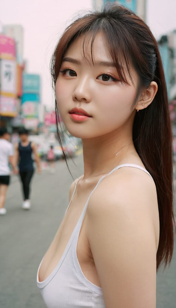 Tags: 21872187, SDXL
{"3": {"inputs": {"seed": 880731616243415, "steps": 64, "cfg": 6.27, "sampler_name": "dpmpp_2m", "scheduler": "karras", "denoise": 1.0, "model": ["27", 0], "positive": ["6", 0], "negative": ["7", 0], "latent_image": ["5", 0]}, "class_type": "KSampler"}, "4": {"inputs": {"ckpt_name": "juggernautxl.safetensors"}, "class_type": "CheckpointLoaderSimple"}, "5": {"inputs": {"width": 768, "height": 1344, "batch_size": 1}, "class_type": "EmptyLatentImage"}, "6": {"inputs": {"text": "23 year old girl, (korean:0.98), (double eyelids:1.00), (temptress:1.08), (sexy lips:1.10), (beautiful eyes:1.10), (idol:1.07), (slim:1.09), (eyelashes:0.95), (detailed face:1.11), (cute:1.03), (seductive facial expression:1.01), (seductive pose:1.04), (pale skin:0.99), (blush:1.00), (perky ass:0.96), (exposed ass:1.08), (looking back:1.06), (sexy ass:1.03), (thigh gap:0.99), (white tanktop:0.99), busy street, (textured skin:1.00), (RAW:1.05), (candid cinema:1.09), (natural looking skin:1.07), (skin fuzz:1.01), (portra:1.03), (soft lighting:1.08), (detailed skin:1.01), (film:1.01)", "clip": ["27", 1]}, "class_type": "CLIPTextEncode"}, "7": {"inputs": {"text": "(watermark:1.05), (low resolution:1.06), (bad hands:1.09), (distorted:1.08), (open mouth:1.12), (twisted:1.11), (worst quality:1.10)", "clip": ["27", 1]}, "class_type": "CLIPTextEncode"}, "8": {"inputs": {"samples": ["3", 0], "vae": ["4", 2]}, "class_type": "VAEDecode"}, "25": {"inputs": {"lora_name": "nudify_xl.safetensors", "strength_model": 0.23, "strength_clip": 0.16, "model": ["4", 0], "clip": ["4", 1]}, "class_type": "LoraLoader"}, "26": {"inputs": {"lora_name": "shirtlift_SDXL_v2.safetensors", "strength_model": 0.14, "strength_clip": 0.02, "model": ["25", 0], "clip": ["25", 1]}, "class_type": "LoraLoader"}, "27": {"inputs": {"lora_name": "PerfectEyesXL.safetensors", "strength_model": 0.07, "strength_clip": 0.07, "model": ["26", 0], "clip": ["26", 1]}, "class_type": "LoraLoader"}, "30": {"inputs": {"model_name": "4x_NMKD-Superscale-SP_178000_G.pth"}, "class_type": "UpscaleModelLoader"}, "31": {"inputs": {"upscale_model": ["30", 0], "image": ["8", 0]}, "class_type": "ImageUpscaleWithModel"}, "32": {"inputs": {"upscale_method": "lanczos", "scale_by": 0.5, "image": ["31", 0]}, "class_type": "ImageScaleBy"}, "33": {"inputs": {"pixels": ["32", 0], "vae": ["4", 2]}, "class_type": "VAEEncode"}, "34": {"inputs": {"seed": 880731616243415, "steps": 64, "cfg": 6.27, "sampler_name": "dpmpp_2m", "scheduler": "karras", "denoise": 0.3, "model": ["27", 0], "positive": ["6", 0], "negative": ["7", 0], "latent_image": ["33", 0]}, "class_type": "KSampler"}, "36": {"inputs": {"samples": ["34", 0], "vae": ["4", 2]}, "class_type": "VAEDecode"}, "39": {"inputs": {"filename_prefix": "comfyapi-1731882023678", "images": ["36", 0]}, "class_type": "SaveImage"}}