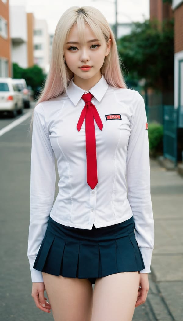 Tags: 21872187, SDXL
{"3": {"inputs": {"seed": 679924657146904, "steps": 32, "cfg": 7.59, "sampler_name": "dpmpp_2m", "scheduler": "karras", "denoise": 1.0, "model": ["27", 0], "positive": ["6", 0], "negative": ["7", 0], "latent_image": ["5", 0]}, "class_type": "KSampler"}, "4": {"inputs": {"ckpt_name": "juggernautxl.safetensors"}, "class_type": "CheckpointLoaderSimple"}, "5": {"inputs": {"width": 768, "height": 1344, "batch_size": 1}, "class_type": "EmptyLatentImage"}, "6": {"inputs": {"text": "21 year old girl, (seductive pose:1.09), (slim:1.08), (temptress:1.04), (sexy lips:1.14), (pale skin:0.99), (detailed face:1.14), (idol:1.08), (blush:1.08), (double eyelids:1.05), (seductive facial expression:1.02), (beautiful eyes:1.10), (cute:1.08), (eyelashes:1.07), (perky ass:1.03), (exposed ass:1.09), (looking back:0.95), (sexy ass:0.95), (thigh gap:1.09), (school uniform:1.08), choker, busy street, (RAW:1.02), (detailed skin:1.00), (film:1.09), (skin fuzz:1.07), (textured skin:1.06), (candid cinema:1.09), (natural looking skin:1.09), (soft lighting:1.05), (portra:1.06)", "clip": ["27", 1]}, "class_type": "CLIPTextEncode"}, "7": {"inputs": {"text": "(distorted:1.06), (bad hands:1.13), (open mouth:1.13), (worst quality:1.12), (low resolution:1.14), (watermark:1.06), (twisted:1.13)", "clip": ["27", 1]}, "class_type": "CLIPTextEncode"}, "8": {"inputs": {"samples": ["3", 0], "vae": ["4", 2]}, "class_type": "VAEDecode"}, "25": {"inputs": {"lora_name": "nudify_xl.safetensors", "strength_model": 0.37, "strength_clip": 0.33, "model": ["4", 0], "clip": ["4", 1]}, "class_type": "LoraLoader"}, "26": {"inputs": {"lora_name": "shirtlift_SDXL_v2.safetensors", "strength_model": 0.1, "strength_clip": 0.17, "model": ["25", 0], "clip": ["25", 1]}, "class_type": "LoraLoader"}, "27": {"inputs": {"lora_name": "PerfectEyesXL.safetensors", "strength_model": 0.16, "strength_clip": 0.08, "model": ["26", 0], "clip": ["26", 1]}, "class_type": "LoraLoader"}, "30": {"inputs": {"model_name": "4x_NMKD-Superscale-SP_178000_G.pth"}, "class_type": "UpscaleModelLoader"}, "31": {"inputs": {"upscale_model": ["30", 0], "image": ["8", 0]}, "class_type": "ImageUpscaleWithModel"}, "32": {"inputs": {"upscale_method": "lanczos", "scale_by": 0.5, "image": ["31", 0]}, "class_type": "ImageScaleBy"}, "33": {"inputs": {"pixels": ["32", 0], "vae": ["4", 2]}, "class_type": "VAEEncode"}, "34": {"inputs": {"seed": 679924657146904, "steps": 32, "cfg": 7.59, "sampler_name": "dpmpp_2m", "scheduler": "karras", "denoise": 0.3, "model": ["27", 0], "positive": ["6", 0], "negative": ["7", 0], "latent_image": ["33", 0]}, "class_type": "KSampler"}, "36": {"inputs": {"samples": ["34", 0], "vae": ["4", 2]}, "class_type": "VAEDecode"}, "39": {"inputs": {"filename_prefix": "comfyapi-1713974929157", "images": ["36", 0]}, "class_type": "SaveImage"}}