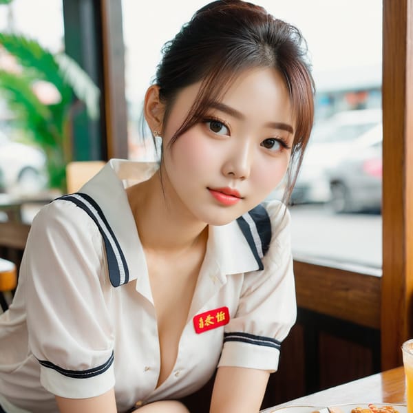 Tags: 21872187, SDXL
{"3": {"inputs": {"seed": 674224632409977, "steps": 32, "cfg": 7.0, "sampler_name": "dpmpp_2m", "scheduler": "karras", "denoise": 1.0, "model": ["27", 0], "positive": ["6", 0], "negative": ["7", 0], "latent_image": ["5", 0]}, "class_type": "KSampler"}, "4": {"inputs": {"ckpt_name": "juggernautxl.safetensors"}, "class_type": "CheckpointLoaderSimple"}, "5": {"inputs": {"width": 1024, "height": 1024, "batch_size": 1}, "class_type": "EmptyLatentImage"}, "6": {"inputs": {"text": "20 year old girl, (chinese:1.02), (korean:0.98), (seductive pose:1.10), (cute:1.07), (double eyelids:1.09), (blush:1.06), (pale skin:1.07), (sexy lips:1.09), (eyelashes:1.00), (seductive facial expression:1.11), (detailed face:0.99), (idol:0.96), (slim:1.14), (temptress:1.12), (beautiful eyes:1.10), (perky ass:0.97), (exposed ass:1.03), (looking back:1.10), (sexy ass:1.01), (thigh gap:1.06), (a waitress in uniform:1.05) working at a restaurant, (RAW:1.08), (portra:1.09), (natural looking skin:1.05), (film:1.01), (skin fuzz:1.06), (candid cinema:1.02), (detailed skin:1.01), (textured skin:1.04), (soft lighting:1.05)", "clip": ["27", 1]}, "class_type": "CLIPTextEncode"}, "7": {"inputs": {"text": "(open mouth:1.08), (distorted:1.05), (low resolution:1.09), (twisted:1.11), (bad hands:1.10), (watermark:1.06), (worst quality:1.10)", "clip": ["27", 1]}, "class_type": "CLIPTextEncode"}, "8": {"inputs": {"samples": ["3", 0], "vae": ["4", 2]}, "class_type": "VAEDecode"}, "25": {"inputs": {"lora_name": "nudify_xl.safetensors", "strength_model": 0.35, "strength_clip": 0.01, "model": ["4", 0], "clip": ["4", 1]}, "class_type": "LoraLoader"}, "26": {"inputs": {"lora_name": "shirtlift_SDXL_v2.safetensors", "strength_model": 0.19, "strength_clip": 0.0, "model": ["25", 0], "clip": ["25", 1]}, "class_type": "LoraLoader"}, "27": {"inputs": {"lora_name": "PerfectEyesXL.safetensors", "strength_model": 0.04, "strength_clip": 0.12, "model": ["26", 0], "clip": ["26", 1]}, "class_type": "LoraLoader"}, "30": {"inputs": {"model_name": "4x_NMKD-Superscale-SP_178000_G.pth"}, "class_type": "UpscaleModelLoader"}, "31": {"inputs": {"upscale_model": ["30", 0], "image": ["8", 0]}, "class_type": "ImageUpscaleWithModel"}, "32": {"inputs": {"upscale_method": "lanczos", "scale_by": 0.5, "image": ["31", 0]}, "class_type": "ImageScaleBy"}, "33": {"inputs": {"pixels": ["32", 0], "vae": ["4", 2]}, "class_type": "VAEEncode"}, "34": {"inputs": {"seed": 674224632409977, "steps": 32, "cfg": 7.0, "sampler_name": "dpmpp_2m", "scheduler": "karras", "denoise": 0.3, "model": ["27", 0], "positive": ["6", 0], "negative": ["7", 0], "latent_image": ["33", 0]}, "class_type": "KSampler"}, "36": {"inputs": {"samples": ["34", 0], "vae": ["4", 2]}, "class_type": "VAEDecode"}, "39": {"inputs": {"filename_prefix": "comfyapi-1734632871433", "images": ["36", 0]}, "class_type": "SaveImage"}}