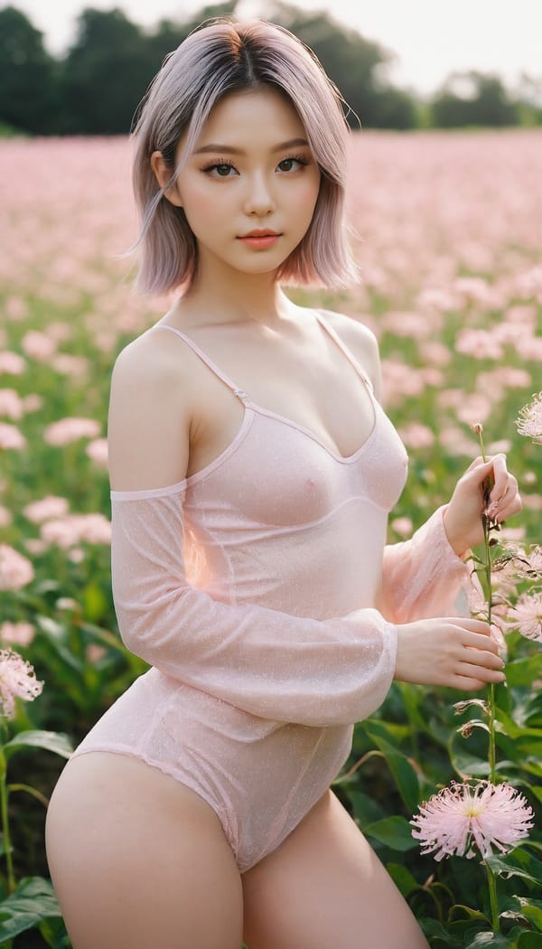 Tags: 21872187, SDXL
{"3": {"inputs": {"seed": 841984758378359, "steps": 64, "cfg": 7.1, "sampler_name": "dpmpp_2m", "scheduler": "karras", "denoise": 1.0, "model": ["27", 0], "positive": ["6", 0], "negative": ["7", 0], "latent_image": ["5", 0]}, "class_type": "KSampler"}, "4": {"inputs": {"ckpt_name": "juggernautxl.safetensors"}, "class_type": "CheckpointLoaderSimple"}, "5": {"inputs": {"width": 768, "height": 1344, "batch_size": 1}, "class_type": "EmptyLatentImage"}, "6": {"inputs": {"text": "20 year old girl, (cute:0.97), (sexy lips:0.98), (double eyelids:0.95), (eyelashes:1.10), (blush:1.02), (seductive pose:0.97), (idol:1.07), (slim:1.08), (detailed face:0.95), (temptress:1.14), (beautiful eyes:0.97), (seductive facial expression:1.14), (pale skin:1.10), (perky ass:1.02), (exposed ass:0.95), (looking back:0.98), (sexy ass:1.03), (thigh gap:1.10), wearing (translucent clothes:1.05) on a flower field, (natural looking skin:1.02), (candid cinema:1.07), (portra:1.03), (RAW:1.05), (film:1.04), (textured skin:1.02), (soft lighting:1.07), (detailed skin:1.00), (skin fuzz:1.00)", "clip": ["27", 1]}, "class_type": "CLIPTextEncode"}, "7": {"inputs": {"text": "(worst quality:1.13), (open mouth:1.11), (low resolution:1.08), (distorted:1.11), (bad hands:1.12), (watermark:1.13), (twisted:1.06)", "clip": ["27", 1]}, "class_type": "CLIPTextEncode"}, "8": {"inputs": {"samples": ["3", 0], "vae": ["4", 2]}, "class_type": "VAEDecode"}, "25": {"inputs": {"lora_name": "nudify_xl.safetensors", "strength_model": 0.23, "strength_clip": 0.14, "model": ["4", 0], "clip": ["4", 1]}, "class_type": "LoraLoader"}, "26": {"inputs": {"lora_name": "shirtlift_SDXL_v2.safetensors", "strength_model": 0.04, "strength_clip": 0.17, "model": ["25", 0], "clip": ["25", 1]}, "class_type": "LoraLoader"}, "27": {"inputs": {"lora_name": "PerfectEyesXL.safetensors", "strength_model": 0.02, "strength_clip": 0.04, "model": ["26", 0], "clip": ["26", 1]}, "class_type": "LoraLoader"}, "30": {"inputs": {"model_name": "4x_NMKD-Superscale-SP_178000_G.pth"}, "class_type": "UpscaleModelLoader"}, "31": {"inputs": {"upscale_model": ["30", 0], "image": ["8", 0]}, "class_type": "ImageUpscaleWithModel"}, "32": {"inputs": {"upscale_method": "lanczos", "scale_by": 0.5, "image": ["31", 0]}, "class_type": "ImageScaleBy"}, "33": {"inputs": {"pixels": ["32", 0], "vae": ["4", 2]}, "class_type": "VAEEncode"}, "34": {"inputs": {"seed": 841984758378359, "steps": 64, "cfg": 7.1, "sampler_name": "dpmpp_2m", "scheduler": "karras", "denoise": 0.3, "model": ["27", 0], "positive": ["6", 0], "negative": ["7", 0], "latent_image": ["33", 0]}, "class_type": "KSampler"}, "36": {"inputs": {"samples": ["34", 0], "vae": ["4", 2]}, "class_type": "VAEDecode"}, "39": {"inputs": {"filename_prefix": "comfyapi-1732219759722", "images": ["36", 0]}, "class_type": "SaveImage"}}