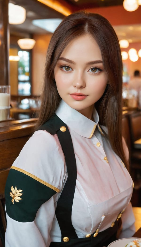 Tags: 21872187, SDXL
{"3": {"inputs": {"seed": 682618948698182, "steps": 32, "cfg": 6.18, "sampler_name": "dpmpp_2m", "scheduler": "karras", "denoise": 1.0, "model": ["27", 0], "positive": ["6", 0], "negative": ["7", 0], "latent_image": ["5", 0]}, "class_type": "KSampler"}, "4": {"inputs": {"ckpt_name": "juggernautxl.safetensors"}, "class_type": "CheckpointLoaderSimple"}, "5": {"inputs": {"width": 768, "height": 1344, "batch_size": 1}, "class_type": "EmptyLatentImage"}, "6": {"inputs": {"text": "23 year old girl, (russian:1.12), (ukrainian:1.03), (irish:0.99), (double eyelids:1.07), (cute:1.01), (seductive pose:1.07), (sexy lips:1.13), (seductive facial expression:0.99), (temptress:1.10), (idol:1.08), (detailed face:1.14), (blush:1.05), (slim:0.98), (beautiful eyes:1.05), (eyelashes:1.04), (in a seductive pose:1.04), (large perky breasts:1.12), (cleavage:0.98), (thigh gap:1.11), (a waitress in uniform:1.12) working at a restaurant, (film:1.09), (RAW:1.06), (detailed skin:1.07), (natural looking skin:1.08), (portra:1.09), (textured skin:1.03), (skin fuzz:1.07), (candid cinema:1.08), (soft lighting:1.00)", "clip": ["27", 1]}, "class_type": "CLIPTextEncode"}, "7": {"inputs": {"text": "(bad hands:1.13), (twisted:1.07), (open mouth:1.14), (watermark:1.08), (low resolution:1.14), (worst quality:1.06), (distorted:1.14)", "clip": ["27", 1]}, "class_type": "CLIPTextEncode"}, "8": {"inputs": {"samples": ["3", 0], "vae": ["4", 2]}, "class_type": "VAEDecode"}, "25": {"inputs": {"lora_name": "nudify_xl.safetensors", "strength_model": 0.08, "strength_clip": 0.19, "model": ["4", 0], "clip": ["4", 1]}, "class_type": "LoraLoader"}, "26": {"inputs": {"lora_name": "shirtlift_SDXL_v2.safetensors", "strength_model": 0.05, "strength_clip": 0.01, "model": ["25", 0], "clip": ["25", 1]}, "class_type": "LoraLoader"}, "27": {"inputs": {"lora_name": "PerfectEyesXL.safetensors", "strength_model": 0.04, "strength_clip": 0.15, "model": ["26", 0], "clip": ["26", 1]}, "class_type": "LoraLoader"}, "30": {"inputs": {"model_name": "4x_NMKD-Superscale-SP_178000_G.pth"}, "class_type": "UpscaleModelLoader"}, "31": {"inputs": {"upscale_model": ["30", 0], "image": ["8", 0]}, "class_type": "ImageUpscaleWithModel"}, "32": {"inputs": {"upscale_method": "lanczos", "scale_by": 0.5, "image": ["31", 0]}, "class_type": "ImageScaleBy"}, "33": {"inputs": {"pixels": ["32", 0], "vae": ["4", 2]}, "class_type": "VAEEncode"}, "34": {"inputs": {"seed": 682618948698182, "steps": 32, "cfg": 6.18, "sampler_name": "dpmpp_2m", "scheduler": "karras", "denoise": 0.3, "model": ["27", 0], "positive": ["6", 0], "negative": ["7", 0], "latent_image": ["33", 0]}, "class_type": "KSampler"}, "36": {"inputs": {"samples": ["34", 0], "vae": ["4", 2]}, "class_type": "VAEDecode"}, "39": {"inputs": {"filename_prefix": "comfyapi-1714202067842", "images": ["36", 0]}, "class_type": "SaveImage"}}