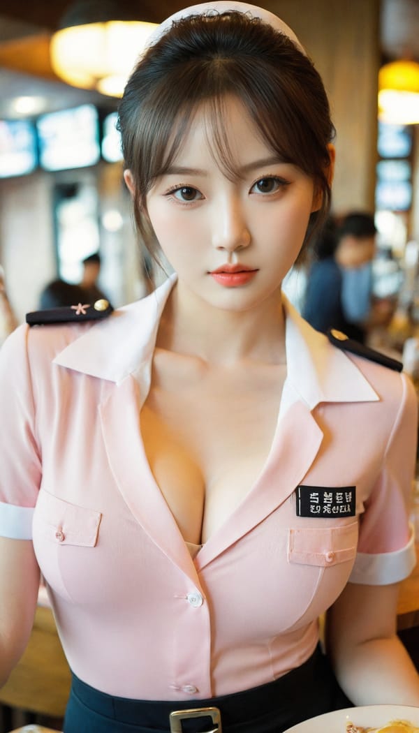 Tags: 21872187, SDXL
{"3": {"inputs": {"seed": 110105385658348, "steps": 32, "cfg": 5.28, "sampler_name": "dpmpp_2m", "scheduler": "karras", "denoise": 1.0, "model": ["27", 0], "positive": ["6", 0], "negative": ["7", 0], "latent_image": ["5", 0]}, "class_type": "KSampler"}, "4": {"inputs": {"ckpt_name": "leosamsHelloworldSDXL_helloworldSDXL32DPO.safetensors"}, "class_type": "CheckpointLoaderSimple"}, "5": {"inputs": {"width": 768, "height": 1344, "batch_size": 1}, "class_type": "EmptyLatentImage"}, "6": {"inputs": {"text": "21 year old girl, (korean:1.04), (double eyelids:1.05), (temptress:1.03), (eyelashes:1.01), (slim:1.11), (detailed face:1.10), (seductive pose:0.98), (sexy lips:1.12), (beautiful eyes:1.09), (cute:0.96), (idol:1.02), (blush:1.02), (pale skin:1.13), (in a seductive pose:1.09), (large perky breasts:1.10), (cleavage:1.04), (thigh gap:1.05), (a waitress in uniform:1.12) working at a restaurant, (natural looking skin:1.08), (portra:1.04), (RAW:1.01), (film:1.03), (textured skin:1.08), (detailed skin:1.08), (soft lighting:1.09), (skin fuzz:1.05), (candid cinema:1.04)", "clip": ["27", 1]}, "class_type": "CLIPTextEncode"}, "7": {"inputs": {"text": "(open mouth:1.14), (distorted:1.07), (low resolution:1.06), (twisted:1.07), (worst quality:1.07), (watermark:1.08), (bad hands:1.11)", "clip": ["27", 1]}, "class_type": "CLIPTextEncode"}, "8": {"inputs": {"samples": ["3", 0], "vae": ["4", 2]}, "class_type": "VAEDecode"}, "25": {"inputs": {"lora_name": "nudify_xl.safetensors", "strength_model": 0.24, "strength_clip": 0.18, "model": ["4", 0], "clip": ["4", 1]}, "class_type": "LoraLoader"}, "26": {"inputs": {"lora_name": "shirtlift_SDXL_v2.safetensors", "strength_model": 0.1, "strength_clip": 0.12, "model": ["25", 0], "clip": ["25", 1]}, "class_type": "LoraLoader"}, "27": {"inputs": {"lora_name": "PerfectEyesXL.safetensors", "strength_model": 0.0, "strength_clip": 0.04, "model": ["26", 0], "clip": ["26", 1]}, "class_type": "LoraLoader"}, "30": {"inputs": {"model_name": "4x_NMKD-Superscale-SP_178000_G.pth"}, "class_type": "UpscaleModelLoader"}, "31": {"inputs": {"upscale_model": ["30", 0], "image": ["8", 0]}, "class_type": "ImageUpscaleWithModel"}, "32": {"inputs": {"upscale_method": "lanczos", "scale_by": 0.5, "image": ["31", 0]}, "class_type": "ImageScaleBy"}, "33": {"inputs": {"pixels": ["32", 0], "vae": ["4", 2]}, "class_type": "VAEEncode"}, "34": {"inputs": {"seed": 110105385658348, "steps": 32, "cfg": 5.28, "sampler_name": "dpmpp_2m", "scheduler": "karras", "denoise": 0.3, "model": ["27", 0], "positive": ["6", 0], "negative": ["7", 0], "latent_image": ["33", 0]}, "class_type": "KSampler"}, "36": {"inputs": {"samples": ["34", 0], "vae": ["4", 2]}, "class_type": "VAEDecode"}, "39": {"inputs": {"filename_prefix": "comfyapi-1707875550642", "images": ["36", 0]}, "class_type": "SaveImage"}}