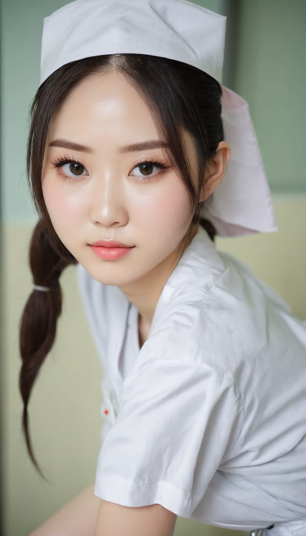 Tags: 21872187, SDXL
{"3": {"inputs": {"seed": 531793923587960, "steps": 32, "cfg": 5.59, "sampler_name": "dpmpp_2m", "scheduler": "karras", "denoise": 1.0, "model": ["27", 0], "positive": ["6", 0], "negative": ["7", 0], "latent_image": ["5", 0]}, "class_type": "KSampler"}, "4": {"inputs": {"ckpt_name": "juggernautxl.safetensors"}, "class_type": "CheckpointLoaderSimple"}, "5": {"inputs": {"width": 768, "height": 1344, "batch_size": 1}, "class_type": "EmptyLatentImage"}, "6": {"inputs": {"text": "21 year old girl, (japanese:0.96), (seductive pose:1.07), (detailed face:0.98), (beautiful eyes:1.13), (slim:1.09), (temptress:0.97), (sexy lips:1.01), (pale skin:1.08), (double eyelids:1.11), (blush:1.00), (eyelashes:1.04), (seductive facial expression:1.08), (idol:1.07), (perky ass:1.09), (exposed ass:1.07), (looking back:1.14), (sexy ass:1.05), (thigh gap:1.04), (nurse in uniform:1.13) working in a hospital ward, (skin fuzz:1.02), (soft lighting:1.00), (detailed skin:1.09), (textured skin:1.01), (candid cinema:1.06), (film:1.02), (portra:1.09), (natural looking skin:1.09), (RAW:1.08)", "clip": ["27", 1]}, "class_type": "CLIPTextEncode"}, "7": {"inputs": {"text": "(bad hands:1.05), (twisted:1.07), (open mouth:1.12), (watermark:1.08), (worst quality:1.09), (distorted:1.05), (low resolution:1.09)", "clip": ["27", 1]}, "class_type": "CLIPTextEncode"}, "8": {"inputs": {"samples": ["3", 0], "vae": ["4", 2]}, "class_type": "VAEDecode"}, "25": {"inputs": {"lora_name": "nudify_xl.safetensors", "strength_model": 0.02, "strength_clip": 0.0, "model": ["4", 0], "clip": ["4", 1]}, "class_type": "LoraLoader"}, "26": {"inputs": {"lora_name": "shirtlift_SDXL_v2.safetensors", "strength_model": 0.02, "strength_clip": 0.11, "model": ["25", 0], "clip": ["25", 1]}, "class_type": "LoraLoader"}, "27": {"inputs": {"lora_name": "PerfectEyesXL.safetensors", "strength_model": 0.12, "strength_clip": 0.09, "model": ["26", 0], "clip": ["26", 1]}, "class_type": "LoraLoader"}, "30": {"inputs": {"model_name": "4x_NMKD-Superscale-SP_178000_G.pth"}, "class_type": "UpscaleModelLoader"}, "31": {"inputs": {"upscale_model": ["30", 0], "image": ["8", 0]}, "class_type": "ImageUpscaleWithModel"}, "32": {"inputs": {"upscale_method": "lanczos", "scale_by": 0.5, "image": ["31", 0]}, "class_type": "ImageScaleBy"}, "33": {"inputs": {"pixels": ["32", 0], "vae": ["4", 2]}, "class_type": "VAEEncode"}, "34": {"inputs": {"seed": 531793923587960, "steps": 32, "cfg": 5.59, "sampler_name": "dpmpp_2m", "scheduler": "karras", "denoise": 0.3, "model": ["27", 0], "positive": ["6", 0], "negative": ["7", 0], "latent_image": ["33", 0]}, "class_type": "KSampler"}, "36": {"inputs": {"samples": ["34", 0], "vae": ["4", 2]}, "class_type": "VAEDecode"}, "39": {"inputs": {"filename_prefix": "comfyapi-1732849563661", "images": ["36", 0]}, "class_type": "SaveImage"}}