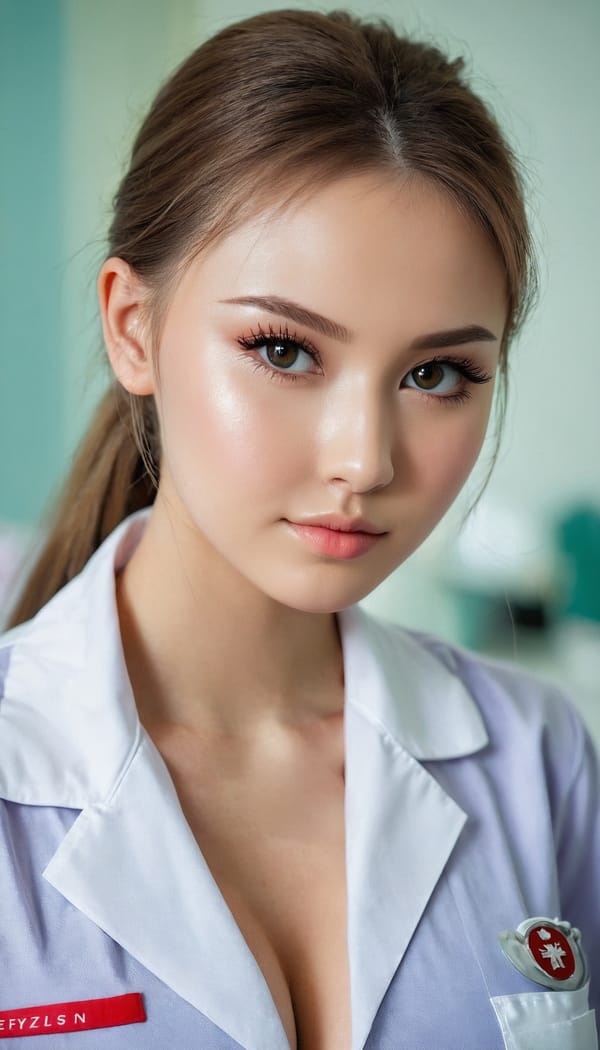 Tags: 21872187, SDXL
{"3": {"inputs": {"seed": 855433177134042, "steps": 64, "cfg": 7.57, "sampler_name": "dpmpp_2m", "scheduler": "karras", "denoise": 1.0, "model": ["27", 0], "positive": ["6", 0], "negative": ["7", 0], "latent_image": ["5", 0]}, "class_type": "KSampler"}, "4": {"inputs": {"ckpt_name": "juggernautxl.safetensors"}, "class_type": "CheckpointLoaderSimple"}, "5": {"inputs": {"width": 768, "height": 1344, "batch_size": 1}, "class_type": "EmptyLatentImage"}, "6": {"inputs": {"text": "22 year old girl, (russian:0.99), (cute:0.98), (blush:1.05), (detailed face:1.10), (eyelashes:1.11), (seductive pose:0.99), (seductive facial expression:0.96), (beautiful eyes:1.04), (sexy lips:0.96), (idol:1.03), (double eyelids:1.02), (temptress:1.07), (slim:1.11), (in a seductive pose:1.00), (large perky breasts:1.09), (cleavage:0.98), (thigh gap:1.04), (nurse in uniform:1.13) working in a hospital ward, (portra:1.01), (soft lighting:1.05), (natural looking skin:1.01), (textured skin:1.09), (RAW:1.00), (detailed skin:1.04), (film:1.06), (skin fuzz:1.04), (candid cinema:1.05)", "clip": ["27", 1]}, "class_type": "CLIPTextEncode"}, "7": {"inputs": {"text": "(twisted:1.08), (distorted:1.14), (open mouth:1.10), (low resolution:1.09), (worst quality:1.11), (bad hands:1.05)", "clip": ["27", 1]}, "class_type": "CLIPTextEncode"}, "8": {"inputs": {"samples": ["3", 0], "vae": ["4", 2]}, "class_type": "VAEDecode"}, "25": {"inputs": {"lora_name": "nudify_xl.safetensors", "strength_model": 0.01, "strength_clip": 0.05, "model": ["4", 0], "clip": ["4", 1]}, "class_type": "LoraLoader"}, "26": {"inputs": {"lora_name": "shirtlift_SDXL_v2.safetensors", "strength_model": 0.03, "strength_clip": 0.11, "model": ["25", 0], "clip": ["25", 1]}, "class_type": "LoraLoader"}, "27": {"inputs": {"lora_name": "PerfectEyesXL.safetensors", "strength_model": 0.11, "strength_clip": 0.05, "model": ["26", 0], "clip": ["26", 1]}, "class_type": "LoraLoader"}, "30": {"inputs": {"model_name": "4x_NMKD-Superscale-SP_178000_G.pth"}, "class_type": "UpscaleModelLoader"}, "31": {"inputs": {"upscale_model": ["30", 0], "image": ["8", 0]}, "class_type": "ImageUpscaleWithModel"}, "32": {"inputs": {"upscale_method": "lanczos", "scale_by": 0.5, "image": ["31", 0]}, "class_type": "ImageScaleBy"}, "33": {"inputs": {"pixels": ["32", 0], "vae": ["4", 2]}, "class_type": "VAEEncode"}, "34": {"inputs": {"seed": 855433177134042, "steps": 64, "cfg": 7.57, "sampler_name": "dpmpp_2m", "scheduler": "karras", "denoise": 0.3, "model": ["27", 0], "positive": ["6", 0], "negative": ["7", 0], "latent_image": ["33", 0]}, "class_type": "KSampler"}, "36": {"inputs": {"samples": ["34", 0], "vae": ["4", 2]}, "class_type": "VAEDecode"}, "39": {"inputs": {"filename_prefix": "comfyapi-1731405662338", "images": ["36", 0]}, "class_type": "SaveImage"}}