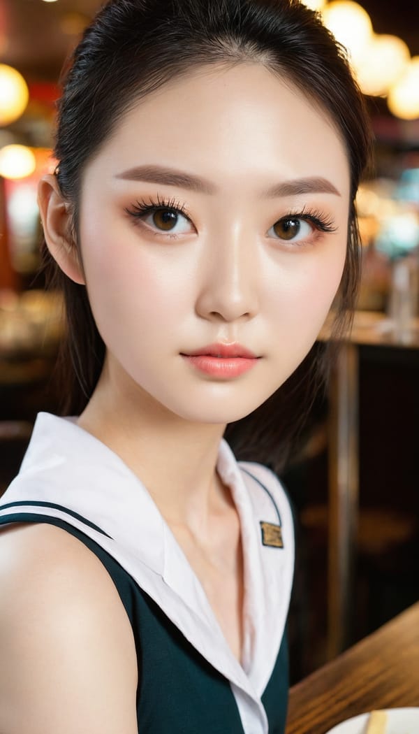 Tags: 21872187, SDXL
{"3": {"inputs": {"seed": 700595927145643, "steps": 64, "cfg": 5.68, "sampler_name": "dpmpp_2m", "scheduler": "karras", "denoise": 1.0, "model": ["27", 0], "positive": ["6", 0], "negative": ["7", 0], "latent_image": ["5", 0]}, "class_type": "KSampler"}, "4": {"inputs": {"ckpt_name": "juggernautxl.safetensors"}, "class_type": "CheckpointLoaderSimple"}, "5": {"inputs": {"width": 768, "height": 1344, "batch_size": 1}, "class_type": "EmptyLatentImage"}, "6": {"inputs": {"text": "19 year old girl, (taiwanese:1.09), (irish:1.06), (eyelashes:0.95), (idol:0.96), (temptress:0.98), (beautiful eyes:1.08), (double eyelids:1.05), (pale skin:1.02), (detailed face:1.11), (blush:0.96), (sexy lips:1.03), (seductive facial expression:1.14), (slim:1.09), (seductive pose:0.97), (cute:1.01), (in a seductive pose:0.98), (large perky breasts:1.09), (cleavage:1.02), (thigh gap:0.98), (a waitress in uniform:1.10) working at a restaurant, (film:1.03), (natural looking skin:1.06), (portra:1.02), (candid cinema:1.02), (skin fuzz:1.07), (soft lighting:1.02), (RAW:1.06), (detailed skin:1.00), (textured skin:1.02)", "clip": ["27", 1]}, "class_type": "CLIPTextEncode"}, "7": {"inputs": {"text": "(distorted:1.09), (bad hands:1.06), (watermark:1.12), (worst quality:1.12), (open mouth:1.13), (low resolution:1.05), (twisted:1.13)", "clip": ["27", 1]}, "class_type": "CLIPTextEncode"}, "8": {"inputs": {"samples": ["3", 0], "vae": ["4", 2]}, "class_type": "VAEDecode"}, "25": {"inputs": {"lora_name": "nudify_xl.safetensors", "strength_model": 0.25, "strength_clip": 0.32, "model": ["4", 0], "clip": ["4", 1]}, "class_type": "LoraLoader"}, "26": {"inputs": {"lora_name": "shirtlift_SDXL_v2.safetensors", "strength_model": 0.16, "strength_clip": 0.14, "model": ["25", 0], "clip": ["25", 1]}, "class_type": "LoraLoader"}, "27": {"inputs": {"lora_name": "PerfectEyesXL.safetensors", "strength_model": 0.05, "strength_clip": 0.03, "model": ["26", 0], "clip": ["26", 1]}, "class_type": "LoraLoader"}, "30": {"inputs": {"model_name": "4x_NMKD-Superscale-SP_178000_G.pth"}, "class_type": "UpscaleModelLoader"}, "31": {"inputs": {"upscale_model": ["30", 0], "image": ["8", 0]}, "class_type": "ImageUpscaleWithModel"}, "32": {"inputs": {"upscale_method": "lanczos", "scale_by": 0.5, "image": ["31", 0]}, "class_type": "ImageScaleBy"}, "33": {"inputs": {"pixels": ["32", 0], "vae": ["4", 2]}, "class_type": "VAEEncode"}, "34": {"inputs": {"seed": 700595927145643, "steps": 64, "cfg": 5.68, "sampler_name": "dpmpp_2m", "scheduler": "karras", "denoise": 0.3, "model": ["27", 0], "positive": ["6", 0], "negative": ["7", 0], "latent_image": ["33", 0]}, "class_type": "KSampler"}, "36": {"inputs": {"samples": ["34", 0], "vae": ["4", 2]}, "class_type": "VAEDecode"}, "39": {"inputs": {"filename_prefix": "comfyapi-1724623642031", "images": ["36", 0]}, "class_type": "SaveImage"}}