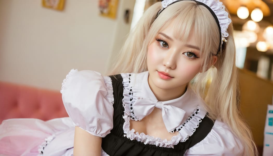 Tags: 21872187, SDXL
{"3": {"inputs": {"seed": 818068416321690, "steps": 32, "cfg": 5.63, "sampler_name": "dpmpp_2m", "scheduler": "karras", "denoise": 1.0, "model": ["27", 0], "positive": ["6", 0], "negative": ["7", 0], "latent_image": ["5", 0]}, "class_type": "KSampler"}, "4": {"inputs": {"ckpt_name": "juggernautxl.safetensors"}, "class_type": "CheckpointLoaderSimple"}, "5": {"inputs": {"width": 1344, "height": 768, "batch_size": 1}, "class_type": "EmptyLatentImage"}, "6": {"inputs": {"text": "21 year old girl, (russian:1.02), (korean:1.00), (cute:1.08), (eyelashes:1.06), (detailed face:0.95), (blush:0.95), (pale skin:1.12), (beautiful eyes:1.04), (idol:1.08), (temptress:1.14), (slim:1.10), (seductive facial expression:1.12), (sexy lips:1.08), (in a seductive pose:1.01), (large perky breasts:1.13), (cleavage:0.97), (thigh gap:1.01), in a (skimpy maid costume:1.13) working at a maid cafe, choker, bowtie, headband, pleated skirt, (natural looking skin:1.01), (RAW:1.07), (candid cinema:1.07), (detailed skin:1.09), (skin fuzz:1.01), (film:1.05), (soft lighting:1.02), (portra:1.04), (textured skin:1.06)", "clip": ["27", 1]}, "class_type": "CLIPTextEncode"}, "7": {"inputs": {"text": "(watermark:1.09), (twisted:1.12), (open mouth:1.14), (bad hands:1.06), (distorted:1.10), (worst quality:1.10), (low resolution:1.09)", "clip": ["27", 1]}, "class_type": "CLIPTextEncode"}, "8": {"inputs": {"samples": ["3", 0], "vae": ["4", 2]}, "class_type": "VAEDecode"}, "25": {"inputs": {"lora_name": "nudify_xl.safetensors", "strength_model": 0.39, "strength_clip": 0.0, "model": ["4", 0], "clip": ["4", 1]}, "class_type": "LoraLoader"}, "26": {"inputs": {"lora_name": "shirtlift_SDXL_v2.safetensors", "strength_model": 0.09, "strength_clip": 0.02, "model": ["25", 0], "clip": ["25", 1]}, "class_type": "LoraLoader"}, "27": {"inputs": {"lora_name": "PerfectEyesXL.safetensors", "strength_model": 0.15, "strength_clip": 0.05, "model": ["26", 0], "clip": ["26", 1]}, "class_type": "LoraLoader"}, "30": {"inputs": {"model_name": "4x_NMKD-Superscale-SP_178000_G.pth"}, "class_type": "UpscaleModelLoader"}, "31": {"inputs": {"upscale_model": ["30", 0], "image": ["8", 0]}, "class_type": "ImageUpscaleWithModel"}, "32": {"inputs": {"upscale_method": "lanczos", "scale_by": 0.5, "image": ["31", 0]}, "class_type": "ImageScaleBy"}, "33": {"inputs": {"pixels": ["32", 0], "vae": ["4", 2]}, "class_type": "VAEEncode"}, "34": {"inputs": {"seed": 818068416321690, "steps": 32, "cfg": 5.63, "sampler_name": "dpmpp_2m", "scheduler": "karras", "denoise": 0.3, "model": ["27", 0], "positive": ["6", 0], "negative": ["7", 0], "latent_image": ["33", 0]}, "class_type": "KSampler"}, "36": {"inputs": {"samples": ["34", 0], "vae": ["4", 2]}, "class_type": "VAEDecode"}, "39": {"inputs": {"filename_prefix": "comfyapi-1732389287932", "images": ["36", 0]}, "class_type": "SaveImage"}}