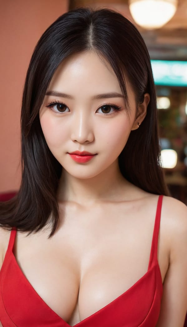 Tags: 21872187, SDXL
{"3": {"inputs": {"seed": 873414447811089, "steps": 64, "cfg": 5.41, "sampler_name": "dpmpp_2m", "scheduler": "karras", "denoise": 1.0, "model": ["27", 0], "positive": ["6", 0], "negative": ["7", 0], "latent_image": ["5", 0]}, "class_type": "KSampler"}, "4": {"inputs": {"ckpt_name": "juggernautXL_v8Rundiffusion.safetensors"}, "class_type": "CheckpointLoaderSimple"}, "5": {"inputs": {"width": 768, "height": 1344, "batch_size": 1}, "class_type": "EmptyLatentImage"}, "6": {"inputs": {"text": "24 year old girl, (irish:0.99), (taiwanese:1.14), (korean:0.96), (japanese:1.07), (double eyelids:0.99), (idol:0.98), (blush:1.11), (slim:1.09), (eyelashes:1.08), (sexy lips:1.05), (cute:1.07), (seductive facial expression:1.08), (seductive pose:1.14), (pale skin:0.99), (detailed face:1.05), (temptress:1.09), (beautiful eyes:1.13), (in a seductive pose:1.02), (large perky breasts:0.97), (cleavage:0.98), (thigh gap:1.01), (wearing a low-cut red dress:1.09) at a ballroom, (RAW:1.07), (skin fuzz:1.01), (film:1.04), (textured skin:1.06), (natural looking skin:1.08), (soft lighting:1.06), (detailed skin:1.00), (candid cinema:1.05), (portra:1.00)", "clip": ["27", 1]}, "class_type": "CLIPTextEncode"}, "7": {"inputs": {"text": "(distorted:1.11), (twisted:1.10), (watermark:1.09), (worst quality:1.11), (low resolution:1.09), (bad hands:1.14), (open mouth:1.13)", "clip": ["27", 1]}, "class_type": "CLIPTextEncode"}, "8": {"inputs": {"samples": ["3", 0], "vae": ["4", 2]}, "class_type": "VAEDecode"}, "25": {"inputs": {"lora_name": "nudify_xl.safetensors", "strength_model": 0.2, "strength_clip": 0.06, "model": ["4", 0], "clip": ["4", 1]}, "class_type": "LoraLoader"}, "26": {"inputs": {"lora_name": "shirtlift_SDXL_v2.safetensors", "strength_model": 0.02, "strength_clip": 0.06, "model": ["25", 0], "clip": ["25", 1]}, "class_type": "LoraLoader"}, "27": {"inputs": {"lora_name": "PerfectEyesXL.safetensors", "strength_model": 0.04, "strength_clip": 0.0, "model": ["26", 0], "clip": ["26", 1]}, "class_type": "LoraLoader"}, "30": {"inputs": {"model_name": "4x_NMKD-Superscale-SP_178000_G.pth"}, "class_type": "UpscaleModelLoader"}, "31": {"inputs": {"upscale_model": ["30", 0], "image": ["8", 0]}, "class_type": "ImageUpscaleWithModel"}, "32": {"inputs": {"upscale_method": "lanczos", "scale_by": 0.5, "image": ["31", 0]}, "class_type": "ImageScaleBy"}, "33": {"inputs": {"pixels": ["32", 0], "vae": ["4", 2]}, "class_type": "VAEEncode"}, "34": {"inputs": {"seed": 873414447811089, "steps": 64, "cfg": 5.41, "sampler_name": "dpmpp_2m", "scheduler": "karras", "denoise": 0.3, "model": ["27", 0], "positive": ["6", 0], "negative": ["7", 0], "latent_image": ["33", 0]}, "class_type": "KSampler"}, "36": {"inputs": {"samples": ["34", 0], "vae": ["4", 2]}, "class_type": "VAEDecode"}, "39": {"inputs": {"filename_prefix": "comfyapi-1707984349431", "images": ["36", 0]}, "class_type": "SaveImage"}}