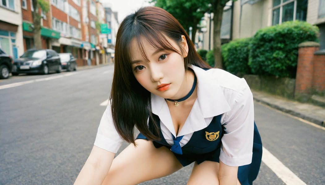 Tags: 21872187, SDXL
{"3": {"inputs": {"seed": 639685791409891, "steps": 64, "cfg": 6.79, "sampler_name": "dpmpp_2m", "scheduler": "karras", "denoise": 1.0, "model": ["27", 0], "positive": ["6", 0], "negative": ["7", 0], "latent_image": ["5", 0]}, "class_type": "KSampler"}, "4": {"inputs": {"ckpt_name": "helloworldxl.safetensors"}, "class_type": "CheckpointLoaderSimple"}, "5": {"inputs": {"width": 1344, "height": 768, "batch_size": 1}, "class_type": "EmptyLatentImage"}, "6": {"inputs": {"text": "23 year old girl, (korean:1.02), (irish:1.11), (idol:1.14), (cute:1.13), (temptress:1.06), (beautiful eyes:1.08), (pale skin:0.96), (seductive facial expression:1.03), (detailed face:1.10), (sexy lips:1.12), (slim:0.95), (eyelashes:1.13), (double eyelids:1.12), (seductive pose:1.10), (blush:1.02), (in a seductive pose:0.97), (large perky breasts:0.98), (cleavage:0.98), (thigh gap:1.03), (school uniform:1.06), choker, busy street, (film:1.07), (soft lighting:1.02), (skin fuzz:1.01), (RAW:1.04), (textured skin:1.07), (detailed skin:1.07), (natural looking skin:1.09), (portra:1.02), (candid cinema:1.07)", "clip": ["27", 1]}, "class_type": "CLIPTextEncode"}, "7": {"inputs": {"text": "(twisted:1.06), (open mouth:1.05), (low resolution:1.07), (watermark:1.12), (distorted:1.08), (worst quality:1.12), (bad hands:1.05)", "clip": ["27", 1]}, "class_type": "CLIPTextEncode"}, "8": {"inputs": {"samples": ["3", 0], "vae": ["4", 2]}, "class_type": "VAEDecode"}, "25": {"inputs": {"lora_name": "nudify_xl.safetensors", "strength_model": 0.13, "strength_clip": 0.23, "model": ["4", 0], "clip": ["4", 1]}, "class_type": "LoraLoader"}, "26": {"inputs": {"lora_name": "shirtlift_SDXL_v2.safetensors", "strength_model": 0.1, "strength_clip": 0.05, "model": ["25", 0], "clip": ["25", 1]}, "class_type": "LoraLoader"}, "27": {"inputs": {"lora_name": "PerfectEyesXL.safetensors", "strength_model": 0.04, "strength_clip": 0.09, "model": ["26", 0], "clip": ["26", 1]}, "class_type": "LoraLoader"}, "30": {"inputs": {"model_name": "4x_NMKD-Superscale-SP_178000_G.pth"}, "class_type": "UpscaleModelLoader"}, "31": {"inputs": {"upscale_model": ["30", 0], "image": ["8", 0]}, "class_type": "ImageUpscaleWithModel"}, "32": {"inputs": {"upscale_method": "lanczos", "scale_by": 0.5, "image": ["31", 0]}, "class_type": "ImageScaleBy"}, "33": {"inputs": {"pixels": ["32", 0], "vae": ["4", 2]}, "class_type": "VAEEncode"}, "34": {"inputs": {"seed": 639685791409891, "steps": 64, "cfg": 6.79, "sampler_name": "dpmpp_2m", "scheduler": "karras", "denoise": 0.3, "model": ["27", 0], "positive": ["6", 0], "negative": ["7", 0], "latent_image": ["33", 0]}, "class_type": "KSampler"}, "36": {"inputs": {"samples": ["34", 0], "vae": ["4", 2]}, "class_type": "VAEDecode"}, "39": {"inputs": {"filename_prefix": "comfyapi-1728139097866", "images": ["36", 0]}, "class_type": "SaveImage"}}