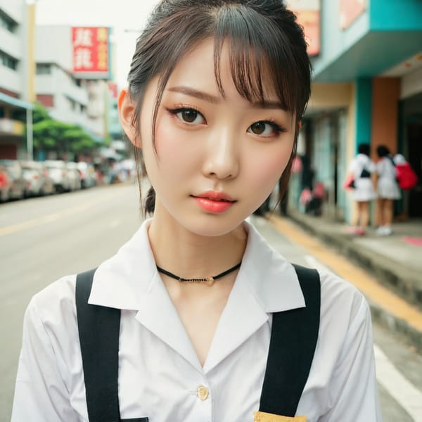 Tags: 21872187, SDXL
{"3": {"inputs": {"seed": 430947903749187, "steps": 32, "cfg": 7.92, "sampler_name": "dpmpp_2m", "scheduler": "karras", "denoise": 1.0, "model": ["27", 0], "positive": ["6", 0], "negative": ["7", 0], "latent_image": ["5", 0]}, "class_type": "KSampler"}, "4": {"inputs": {"ckpt_name": "juggernautxl.safetensors"}, "class_type": "CheckpointLoaderSimple"}, "5": {"inputs": {"width": 1024, "height": 1024, "batch_size": 1}, "class_type": "EmptyLatentImage"}, "6": {"inputs": {"text": "23 year old girl, (taiwanese:1.08), (seductive facial expression:1.13), (detailed face:1.07), (cute:0.95), (slim:1.07), (pale skin:1.14), (blush:0.96), (idol:1.03), (beautiful eyes:1.14), (sexy lips:1.03), (seductive pose:1.11), (eyelashes:0.98), (temptress:1.02), (double eyelids:1.00), (on all fours:0.99), (spreading ass cheeks:1.00), (from behind:1.06), (backboob:0.96), (school uniform:1.13), choker, busy street, (RAW:1.03), (natural looking skin:1.05), (film:1.01), (candid cinema:1.00), (detailed skin:1.04), (textured skin:1.01), (skin fuzz:1.08), (soft lighting:1.01), (portra:1.07)", "clip": ["27", 1]}, "class_type": "CLIPTextEncode"}, "7": {"inputs": {"text": "(watermark:1.09), (distorted:1.07), (bad hands:1.07), (low resolution:1.14), (twisted:1.06), (open mouth:1.12), (worst quality:1.09)", "clip": ["27", 1]}, "class_type": "CLIPTextEncode"}, "8": {"inputs": {"samples": ["3", 0], "vae": ["4", 2]}, "class_type": "VAEDecode"}, "25": {"inputs": {"lora_name": "nudify_xl.safetensors", "strength_model": 0.22, "strength_clip": 0.25, "model": ["4", 0], "clip": ["4", 1]}, "class_type": "LoraLoader"}, "26": {"inputs": {"lora_name": "shirtlift_SDXL_v2.safetensors", "strength_model": 0.15, "strength_clip": 0.15, "model": ["25", 0], "clip": ["25", 1]}, "class_type": "LoraLoader"}, "27": {"inputs": {"lora_name": "PerfectEyesXL.safetensors", "strength_model": 0.15, "strength_clip": 0.05, "model": ["26", 0], "clip": ["26", 1]}, "class_type": "LoraLoader"}, "30": {"inputs": {"model_name": "4x_NMKD-Superscale-SP_178000_G.pth"}, "class_type": "UpscaleModelLoader"}, "31": {"inputs": {"upscale_model": ["30", 0], "image": ["8", 0]}, "class_type": "ImageUpscaleWithModel"}, "32": {"inputs": {"upscale_method": "lanczos", "scale_by": 0.5, "image": ["31", 0]}, "class_type": "ImageScaleBy"}, "33": {"inputs": {"pixels": ["32", 0], "vae": ["4", 2]}, "class_type": "VAEEncode"}, "34": {"inputs": {"seed": 430947903749187, "steps": 32, "cfg": 7.92, "sampler_name": "dpmpp_2m", "scheduler": "karras", "denoise": 0.3, "model": ["27", 0], "positive": ["6", 0], "negative": ["7", 0], "latent_image": ["33", 0]}, "class_type": "KSampler"}, "36": {"inputs": {"samples": ["34", 0], "vae": ["4", 2]}, "class_type": "VAEDecode"}, "39": {"inputs": {"filename_prefix": "comfyapi-1735240889581", "images": ["36", 0]}, "class_type": "SaveImage"}}