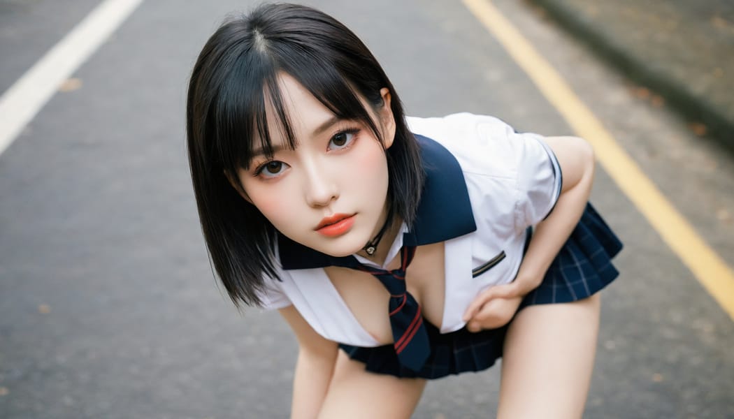 Tags: 21872187, SDXL
{"3": {"inputs": {"seed": 706599747404098, "steps": 32, "cfg": 6.57, "sampler_name": "dpmpp_2m", "scheduler": "karras", "denoise": 1.0, "model": ["27", 0], "positive": ["6", 0], "negative": ["7", 0], "latent_image": ["5", 0]}, "class_type": "KSampler"}, "4": {"inputs": {"ckpt_name": "helloworldxl.safetensors"}, "class_type": "CheckpointLoaderSimple"}, "5": {"inputs": {"width": 1344, "height": 768, "batch_size": 1}, "class_type": "EmptyLatentImage"}, "6": {"inputs": {"text": "28 year old girl, (double eyelids:1.04), (blush:1.02), (eyelashes:1.04), (sexy lips:1.14), (detailed face:1.12), (temptress:1.14), (idol:1.12), (beautiful eyes:1.09), (seductive facial expression:0.97), (slim:0.96), (pale skin:1.05), (seductive pose:1.13), (in a seductive pose:0.98), (large perky breasts:1.01), (cleavage:1.02), (thigh gap:1.13), (school uniform:1.05), choker, busy street, (RAW:1.03), (skin fuzz:1.07), (textured skin:1.02), (natural looking skin:1.08), (portra:1.09), (candid cinema:1.00), (soft lighting:1.01), (detailed skin:1.01), (film:1.02)", "clip": ["27", 1]}, "class_type": "CLIPTextEncode"}, "7": {"inputs": {"text": "(open mouth:1.12), (watermark:1.09), (low resolution:1.14), (worst quality:1.08), (bad hands:1.11), (distorted:1.08), (twisted:1.12)", "clip": ["27", 1]}, "class_type": "CLIPTextEncode"}, "8": {"inputs": {"samples": ["3", 0], "vae": ["4", 2]}, "class_type": "VAEDecode"}, "25": {"inputs": {"lora_name": "nudify_xl.safetensors", "strength_model": 0.26, "strength_clip": 0.31, "model": ["4", 0], "clip": ["4", 1]}, "class_type": "LoraLoader"}, "26": {"inputs": {"lora_name": "shirtlift_SDXL_v2.safetensors", "strength_model": 0.04, "strength_clip": 0.08, "model": ["25", 0], "clip": ["25", 1]}, "class_type": "LoraLoader"}, "27": {"inputs": {"lora_name": "PerfectEyesXL.safetensors", "strength_model": 0.1, "strength_clip": 0.01, "model": ["26", 0], "clip": ["26", 1]}, "class_type": "LoraLoader"}, "30": {"inputs": {"model_name": "4x_NMKD-Superscale-SP_178000_G.pth"}, "class_type": "UpscaleModelLoader"}, "31": {"inputs": {"upscale_model": ["30", 0], "image": ["8", 0]}, "class_type": "ImageUpscaleWithModel"}, "32": {"inputs": {"upscale_method": "lanczos", "scale_by": 0.5, "image": ["31", 0]}, "class_type": "ImageScaleBy"}, "33": {"inputs": {"pixels": ["32", 0], "vae": ["4", 2]}, "class_type": "VAEEncode"}, "34": {"inputs": {"seed": 706599747404098, "steps": 32, "cfg": 6.57, "sampler_name": "dpmpp_2m", "scheduler": "karras", "denoise": 0.3, "model": ["27", 0], "positive": ["6", 0], "negative": ["7", 0], "latent_image": ["33", 0]}, "class_type": "KSampler"}, "36": {"inputs": {"samples": ["34", 0], "vae": ["4", 2]}, "class_type": "VAEDecode"}, "39": {"inputs": {"filename_prefix": "comfyapi-1724999858129", "images": ["36", 0]}, "class_type": "SaveImage"}}