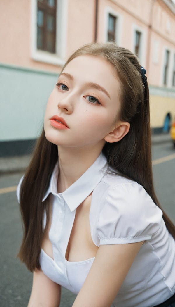 Tags: 21872187, SDXL
{"3": {"inputs": {"seed": 138597149359490, "steps": 64, "cfg": 5.15, "sampler_name": "dpmpp_2m", "scheduler": "karras", "denoise": 1.0, "model": ["27", 0], "positive": ["6", 0], "negative": ["7", 0], "latent_image": ["5", 0]}, "class_type": "KSampler"}, "4": {"inputs": {"ckpt_name": "leosamsHelloworldSDXL_helloworldSDXL32DPO.safetensors"}, "class_type": "CheckpointLoaderSimple"}, "5": {"inputs": {"width": 768, "height": 1344, "batch_size": 1}, "class_type": "EmptyLatentImage"}, "6": {"inputs": {"text": "18 year old girl, (russian:1.03), (cute:0.95), (double eyelids:1.03), (pale skin:1.03), (temptress:1.11), (seductive pose:0.97), (seductive facial expression:1.09), (detailed face:1.14), (eyelashes:1.05), (slim:1.00), (blush:0.98), (sexy lips:1.12), (beautiful eyes:1.00), (idol:1.01), (on all fours:1.00), (spreading ass cheeks:1.02), (from behind:0.96), (backboob:0.99), (school uniform:1.10), choker, busy street, (detailed skin:1.06), (natural looking skin:1.01), (skin fuzz:1.02), (portra:1.02), (candid cinema:1.09), (soft lighting:1.06), (film:1.08), (textured skin:1.05), (RAW:1.01)", "clip": ["27", 1]}, "class_type": "CLIPTextEncode"}, "7": {"inputs": {"text": "(watermark:1.07), (distorted:1.05), (bad hands:1.11), (open mouth:1.10), (worst quality:1.10), (twisted:1.10), (low resolution:1.07)", "clip": ["27", 1]}, "class_type": "CLIPTextEncode"}, "8": {"inputs": {"samples": ["3", 0], "vae": ["4", 2]}, "class_type": "VAEDecode"}, "25": {"inputs": {"lora_name": "nudify_xl.safetensors", "strength_model": 0.02, "strength_clip": 0.05, "model": ["4", 0], "clip": ["4", 1]}, "class_type": "LoraLoader"}, "26": {"inputs": {"lora_name": "shirtlift_SDXL_v2.safetensors", "strength_model": 0.03, "strength_clip": 0.09, "model": ["25", 0], "clip": ["25", 1]}, "class_type": "LoraLoader"}, "27": {"inputs": {"lora_name": "PerfectEyesXL.safetensors", "strength_model": 0.06, "strength_clip": 0.19, "model": ["26", 0], "clip": ["26", 1]}, "class_type": "LoraLoader"}, "30": {"inputs": {"model_name": "4x_NMKD-Superscale-SP_178000_G.pth"}, "class_type": "UpscaleModelLoader"}, "31": {"inputs": {"upscale_model": ["30", 0], "image": ["8", 0]}, "class_type": "ImageUpscaleWithModel"}, "32": {"inputs": {"upscale_method": "lanczos", "scale_by": 0.5, "image": ["31", 0]}, "class_type": "ImageScaleBy"}, "33": {"inputs": {"pixels": ["32", 0], "vae": ["4", 2]}, "class_type": "VAEEncode"}, "34": {"inputs": {"seed": 138597149359490, "steps": 64, "cfg": 5.15, "sampler_name": "dpmpp_2m", "scheduler": "karras", "denoise": 0.3, "model": ["27", 0], "positive": ["6", 0], "negative": ["7", 0], "latent_image": ["33", 0]}, "class_type": "KSampler"}, "36": {"inputs": {"samples": ["34", 0], "vae": ["4", 2]}, "class_type": "VAEDecode"}, "39": {"inputs": {"filename_prefix": "comfyapi-1707529560739", "images": ["36", 0]}, "class_type": "SaveImage"}}