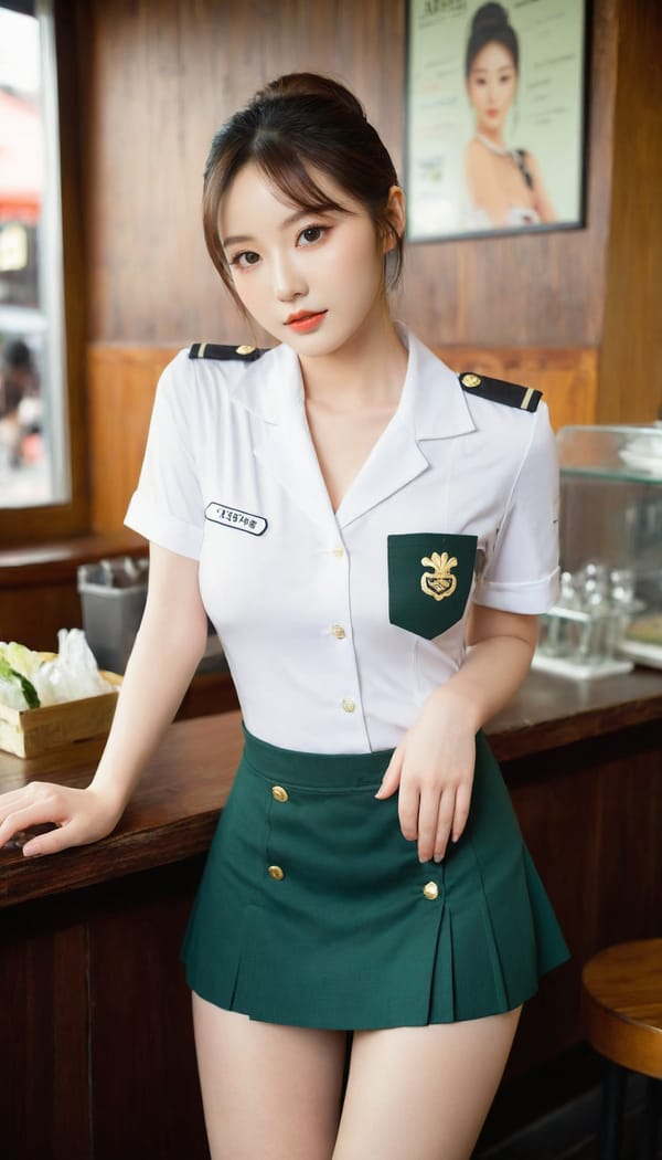 Tags: 21872187, SDXL
{"3": {"inputs": {"seed": 693668182351865, "steps": 64, "cfg": 5.78, "sampler_name": "dpmpp_2m", "scheduler": "karras", "denoise": 1.0, "model": ["27", 0], "positive": ["6", 0], "negative": ["7", 0], "latent_image": ["5", 0]}, "class_type": "KSampler"}, "4": {"inputs": {"ckpt_name": "leosamsHelloworldSDXL_helloworldSDXL32DPO.safetensors"}, "class_type": "CheckpointLoaderSimple"}, "5": {"inputs": {"width": 768, "height": 1344, "batch_size": 1}, "class_type": "EmptyLatentImage"}, "6": {"inputs": {"text": "24 year old girl, (korean:0.96), (irish:1.00), (beautiful eyes:1.03), (pale skin:0.96), (sexy lips:1.01), (seductive facial expression:0.95), (eyelashes:1.05), (slim:1.03), (blush:1.06), (temptress:1.12), (idol:1.06), (detailed face:1.11), (cute:1.03), (double eyelids:1.08), (seductive pose:1.12), (perky ass:1.06), (exposed ass:1.02), (looking back:1.10), (sexy ass:1.12), (thigh gap:1.00), (a waitress in uniform:1.10) working at a restaurant, (portra:1.03), (soft lighting:1.04), (textured skin:1.04), (candid cinema:1.04), (RAW:1.05), (skin fuzz:1.01), (detailed skin:1.03), (film:1.03), (natural looking skin:1.00)", "clip": ["27", 1]}, "class_type": "CLIPTextEncode"}, "7": {"inputs": {"text": "(twisted:1.11), (distorted:1.11), (bad hands:1.10), (watermark:1.06), (low resolution:1.07), (open mouth:1.14), (worst quality:1.14)", "clip": ["27", 1]}, "class_type": "CLIPTextEncode"}, "8": {"inputs": {"samples": ["3", 0], "vae": ["4", 2]}, "class_type": "VAEDecode"}, "25": {"inputs": {"lora_name": "nudify_xl.safetensors", "strength_model": 0.29, "strength_clip": 0.31, "model": ["4", 0], "clip": ["4", 1]}, "class_type": "LoraLoader"}, "26": {"inputs": {"lora_name": "shirtlift_SDXL_v2.safetensors", "strength_model": 0.12, "strength_clip": 0.16, "model": ["25", 0], "clip": ["25", 1]}, "class_type": "LoraLoader"}, "27": {"inputs": {"lora_name": "PerfectEyesXL.safetensors", "strength_model": 0.18, "strength_clip": 0.18, "model": ["26", 0], "clip": ["26", 1]}, "class_type": "LoraLoader"}, "30": {"inputs": {"model_name": "4x_NMKD-Superscale-SP_178000_G.pth"}, "class_type": "UpscaleModelLoader"}, "31": {"inputs": {"upscale_model": ["30", 0], "image": ["8", 0]}, "class_type": "ImageUpscaleWithModel"}, "32": {"inputs": {"upscale_method": "lanczos", "scale_by": 0.5, "image": ["31", 0]}, "class_type": "ImageScaleBy"}, "33": {"inputs": {"pixels": ["32", 0], "vae": ["4", 2]}, "class_type": "VAEEncode"}, "34": {"inputs": {"seed": 693668182351865, "steps": 64, "cfg": 5.78, "sampler_name": "dpmpp_2m", "scheduler": "karras", "denoise": 0.3, "model": ["27", 0], "positive": ["6", 0], "negative": ["7", 0], "latent_image": ["33", 0]}, "class_type": "KSampler"}, "36": {"inputs": {"samples": ["34", 0], "vae": ["4", 2]}, "class_type": "VAEDecode"}, "39": {"inputs": {"filename_prefix": "comfyapi-1707962090876", "images": ["36", 0]}, "class_type": "SaveImage"}}