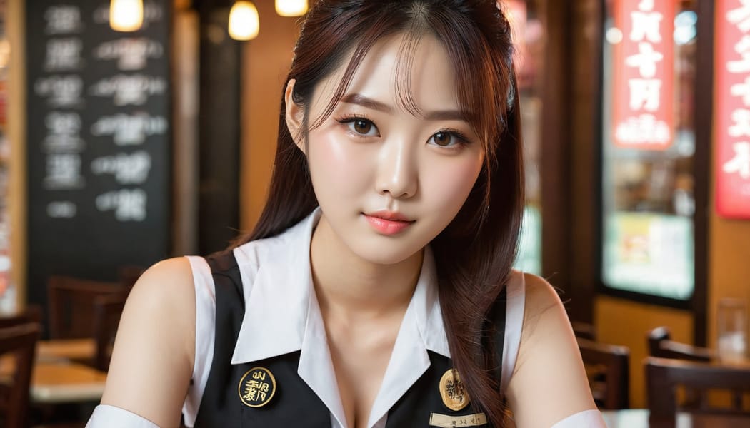 Tags: 21872187, SDXL
{"3": {"inputs": {"seed": 229936427169195, "steps": 64, "cfg": 7.69, "sampler_name": "dpmpp_2m", "scheduler": "karras", "denoise": 1.0, "model": ["27", 0], "positive": ["6", 0], "negative": ["7", 0], "latent_image": ["5", 0]}, "class_type": "KSampler"}, "4": {"inputs": {"ckpt_name": "juggernautxl.safetensors"}, "class_type": "CheckpointLoaderSimple"}, "5": {"inputs": {"width": 1344, "height": 768, "batch_size": 1}, "class_type": "EmptyLatentImage"}, "6": {"inputs": {"text": "28 year old girl, (korean:1.05), (detailed face:1.12), (temptress:1.09), (beautiful eyes:1.03), (slim:1.06), (idol:0.95), (seductive facial expression:1.10), (eyelashes:1.03), (blush:1.07), (double eyelids:0.96), (cute:1.12), (sexy lips:1.13), (seductive pose:1.12), (in a seductive pose:0.99), (large perky breasts:0.96), (cleavage:1.03), (thigh gap:1.04), (a waitress in uniform:1.09) working at a restaurant, (skin fuzz:1.08), (textured skin:1.02), (detailed skin:1.08), (portra:1.07), (natural looking skin:1.02), (film:1.03), (soft lighting:1.06), (RAW:1.07), (candid cinema:1.04)", "clip": ["27", 1]}, "class_type": "CLIPTextEncode"}, "7": {"inputs": {"text": "(distorted:1.10), (watermark:1.07), (twisted:1.06), (worst quality:1.06), (bad hands:1.08), (low resolution:1.09), (open mouth:1.09)", "clip": ["27", 1]}, "class_type": "CLIPTextEncode"}, "8": {"inputs": {"samples": ["3", 0], "vae": ["4", 2]}, "class_type": "VAEDecode"}, "25": {"inputs": {"lora_name": "nudify_xl.safetensors", "strength_model": 0.01, "strength_clip": 0.36, "model": ["4", 0], "clip": ["4", 1]}, "class_type": "LoraLoader"}, "26": {"inputs": {"lora_name": "shirtlift_SDXL_v2.safetensors", "strength_model": 0.16, "strength_clip": 0.09, "model": ["25", 0], "clip": ["25", 1]}, "class_type": "LoraLoader"}, "27": {"inputs": {"lora_name": "PerfectEyesXL.safetensors", "strength_model": 0.03, "strength_clip": 0.04, "model": ["26", 0], "clip": ["26", 1]}, "class_type": "LoraLoader"}, "30": {"inputs": {"model_name": "4x_NMKD-Superscale-SP_178000_G.pth"}, "class_type": "UpscaleModelLoader"}, "31": {"inputs": {"upscale_model": ["30", 0], "image": ["8", 0]}, "class_type": "ImageUpscaleWithModel"}, "32": {"inputs": {"upscale_method": "lanczos", "scale_by": 0.5, "image": ["31", 0]}, "class_type": "ImageScaleBy"}, "33": {"inputs": {"pixels": ["32", 0], "vae": ["4", 2]}, "class_type": "VAEEncode"}, "34": {"inputs": {"seed": 229936427169195, "steps": 64, "cfg": 7.69, "sampler_name": "dpmpp_2m", "scheduler": "karras", "denoise": 0.3, "model": ["27", 0], "positive": ["6", 0], "negative": ["7", 0], "latent_image": ["33", 0]}, "class_type": "KSampler"}, "36": {"inputs": {"samples": ["34", 0], "vae": ["4", 2]}, "class_type": "VAEDecode"}, "39": {"inputs": {"filename_prefix": "comfyapi-1718949731397", "images": ["36", 0]}, "class_type": "SaveImage"}}