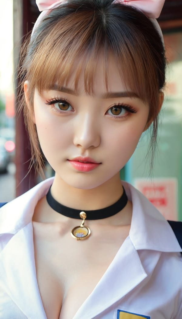 Tags: 21872187, SDXL
{"3": {"inputs": {"seed": 951729727056638, "steps": 64, "cfg": 6.92, "sampler_name": "dpmpp_2m", "scheduler": "karras", "denoise": 1.0, "model": ["27", 0], "positive": ["6", 0], "negative": ["7", 0], "latent_image": ["5", 0]}, "class_type": "KSampler"}, "4": {"inputs": {"ckpt_name": "juggernautxl.safetensors"}, "class_type": "CheckpointLoaderSimple"}, "5": {"inputs": {"width": 768, "height": 1344, "batch_size": 1}, "class_type": "EmptyLatentImage"}, "6": {"inputs": {"text": "21 year old girl, (ukrainian:1.14), (korean:0.96), (slim:0.96), (detailed face:1.06), (sexy lips:1.02), (eyelashes:1.02), (seductive pose:0.96), (pale skin:1.12), (cute:1.01), (temptress:1.06), (blush:1.00), (seductive facial expression:1.09), (idol:1.09), (double eyelids:1.03), (beautiful eyes:0.99), (in a seductive pose:1.00), (large perky breasts:1.12), (cleavage:1.14), (thigh gap:1.02), (school uniform:1.07), choker, busy street, (portra:1.02), (soft lighting:1.00), (film:1.01), (detailed skin:1.05), (RAW:1.00), (skin fuzz:1.00), (natural looking skin:1.07), (candid cinema:1.01), (textured skin:1.08)", "clip": ["27", 1]}, "class_type": "CLIPTextEncode"}, "7": {"inputs": {"text": "(bad hands:1.05), (watermark:1.08), (distorted:1.08), (twisted:1.07), (low resolution:1.14), (open mouth:1.07), (worst quality:1.06)", "clip": ["27", 1]}, "class_type": "CLIPTextEncode"}, "8": {"inputs": {"samples": ["3", 0], "vae": ["4", 2]}, "class_type": "VAEDecode"}, "25": {"inputs": {"lora_name": "nudify_xl.safetensors", "strength_model": 0.26, "strength_clip": 0.06, "model": ["4", 0], "clip": ["4", 1]}, "class_type": "LoraLoader"}, "26": {"inputs": {"lora_name": "shirtlift_SDXL_v2.safetensors", "strength_model": 0.19, "strength_clip": 0.16, "model": ["25", 0], "clip": ["25", 1]}, "class_type": "LoraLoader"}, "27": {"inputs": {"lora_name": "PerfectEyesXL.safetensors", "strength_model": 0.12, "strength_clip": 0.0, "model": ["26", 0], "clip": ["26", 1]}, "class_type": "LoraLoader"}, "30": {"inputs": {"model_name": "4x_NMKD-Superscale-SP_178000_G.pth"}, "class_type": "UpscaleModelLoader"}, "31": {"inputs": {"upscale_model": ["30", 0], "image": ["8", 0]}, "class_type": "ImageUpscaleWithModel"}, "32": {"inputs": {"upscale_method": "lanczos", "scale_by": 0.5, "image": ["31", 0]}, "class_type": "ImageScaleBy"}, "33": {"inputs": {"pixels": ["32", 0], "vae": ["4", 2]}, "class_type": "VAEEncode"}, "34": {"inputs": {"seed": 951729727056638, "steps": 64, "cfg": 6.92, "sampler_name": "dpmpp_2m", "scheduler": "karras", "denoise": 0.3, "model": ["27", 0], "positive": ["6", 0], "negative": ["7", 0], "latent_image": ["33", 0]}, "class_type": "KSampler"}, "36": {"inputs": {"samples": ["34", 0], "vae": ["4", 2]}, "class_type": "VAEDecode"}, "39": {"inputs": {"filename_prefix": "comfyapi-1719001717770", "images": ["36", 0]}, "class_type": "SaveImage"}}