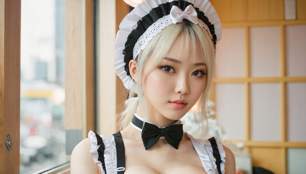 Tags: 21872187, SDXL
{"3": {"inputs": {"seed": 647023614975320, "steps": 64, "cfg": 6.68, "sampler_name": "dpmpp_2m", "scheduler": "karras", "denoise": 1.0, "model": ["27", 0], "positive": ["6", 0], "negative": ["7", 0], "latent_image": ["5", 0]}, "class_type": "KSampler"}, "4": {"inputs": {"ckpt_name": "juggernautxl.safetensors"}, "class_type": "CheckpointLoaderSimple"}, "5": {"inputs": {"width": 1344, "height": 768, "batch_size": 1}, "class_type": "EmptyLatentImage"}, "6": {"inputs": {"text": "25 year old girl, (taiwanese:0.98), (russian:1.00), (japanese:1.04), (ukrainian:1.04), (pale skin:1.11), (detailed face:1.03), (sexy lips:0.99), (seductive facial expression:1.07), (idol:1.11), (cute:1.11), (slim:1.11), (eyelashes:1.02), (beautiful eyes:1.13), (in a seductive pose:0.98), (large perky breasts:0.95), (cleavage:1.11), (thigh gap:0.96), in a (skimpy maid costume:1.11) working at a maid cafe, choker, bowtie, headband, pleated skirt, (candid cinema:1.04), (RAW:1.07), (skin fuzz:1.01), (detailed skin:1.08), (soft lighting:1.05), (natural looking skin:1.08), (textured skin:1.04), (film:1.01), (portra:1.03)", "clip": ["27", 1]}, "class_type": "CLIPTextEncode"}, "7": {"inputs": {"text": "(distorted:1.07), (watermark:1.10), (worst quality:1.11), (twisted:1.13), (bad hands:1.09), (open mouth:1.06), (low resolution:1.12)", "clip": ["27", 1]}, "class_type": "CLIPTextEncode"}, "8": {"inputs": {"samples": ["3", 0], "vae": ["4", 2]}, "class_type": "VAEDecode"}, "25": {"inputs": {"lora_name": "nudify_xl.safetensors", "strength_model": 0.03, "strength_clip": 0.01, "model": ["4", 0], "clip": ["4", 1]}, "class_type": "LoraLoader"}, "26": {"inputs": {"lora_name": "shirtlift_SDXL_v2.safetensors", "strength_model": 0.03, "strength_clip": 0.01, "model": ["25", 0], "clip": ["25", 1]}, "class_type": "LoraLoader"}, "27": {"inputs": {"lora_name": "PerfectEyesXL.safetensors", "strength_model": 0.13, "strength_clip": 0.1, "model": ["26", 0], "clip": ["26", 1]}, "class_type": "LoraLoader"}, "30": {"inputs": {"model_name": "4x_NMKD-Superscale-SP_178000_G.pth"}, "class_type": "UpscaleModelLoader"}, "31": {"inputs": {"upscale_model": ["30", 0], "image": ["8", 0]}, "class_type": "ImageUpscaleWithModel"}, "32": {"inputs": {"upscale_method": "lanczos", "scale_by": 0.5, "image": ["31", 0]}, "class_type": "ImageScaleBy"}, "33": {"inputs": {"pixels": ["32", 0], "vae": ["4", 2]}, "class_type": "VAEEncode"}, "34": {"inputs": {"seed": 647023614975320, "steps": 64, "cfg": 6.68, "sampler_name": "dpmpp_2m", "scheduler": "karras", "denoise": 0.3, "model": ["27", 0], "positive": ["6", 0], "negative": ["7", 0], "latent_image": ["33", 0]}, "class_type": "KSampler"}, "36": {"inputs": {"samples": ["34", 0], "vae": ["4", 2]}, "class_type": "VAEDecode"}, "39": {"inputs": {"filename_prefix": "comfyapi-1715999064260", "images": ["36", 0]}, "class_type": "SaveImage"}}