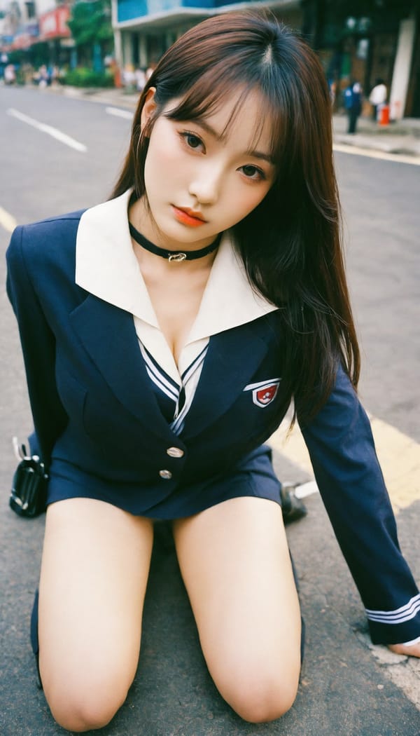 Tags: 21872187, SDXL
{"3": {"inputs": {"seed": 807858162725379, "steps": 64, "cfg": 5.91, "sampler_name": "dpmpp_2m", "scheduler": "karras", "denoise": 1.0, "model": ["27", 0], "positive": ["6", 0], "negative": ["7", 0], "latent_image": ["5", 0]}, "class_type": "KSampler"}, "4": {"inputs": {"ckpt_name": "helloworldxl.safetensors"}, "class_type": "CheckpointLoaderSimple"}, "5": {"inputs": {"width": 768, "height": 1344, "batch_size": 1}, "class_type": "EmptyLatentImage"}, "6": {"inputs": {"text": "26 year old girl, (korean:1.06), (pale skin:1.01), (sexy lips:1.00), (detailed face:0.99), (eyelashes:1.08), (seductive facial expression:1.02), (slim:0.99), (idol:1.08), (double eyelids:1.09), (beautiful eyes:1.13), (cute:1.03), (blush:1.11), (temptress:1.10), (seductive pose:1.10), (in a seductive pose:1.13), (large perky breasts:1.04), (cleavage:1.05), (thigh gap:1.11), (school uniform:1.03), choker, busy street, (RAW:1.05), (portra:1.00), (candid cinema:1.03), (skin fuzz:1.06), (textured skin:1.06), (detailed skin:1.07), (soft lighting:1.08), (film:1.05), (natural looking skin:1.06)", "clip": ["27", 1]}, "class_type": "CLIPTextEncode"}, "7": {"inputs": {"text": "(low resolution:1.06), (worst quality:1.05), (open mouth:1.08), (distorted:1.06), (bad hands:1.11), (twisted:1.08), (watermark:1.09)", "clip": ["27", 1]}, "class_type": "CLIPTextEncode"}, "8": {"inputs": {"samples": ["3", 0], "vae": ["4", 2]}, "class_type": "VAEDecode"}, "25": {"inputs": {"lora_name": "nudify_xl.safetensors", "strength_model": 0.18, "strength_clip": 0.22, "model": ["4", 0], "clip": ["4", 1]}, "class_type": "LoraLoader"}, "26": {"inputs": {"lora_name": "shirtlift_SDXL_v2.safetensors", "strength_model": 0.11, "strength_clip": 0.11, "model": ["25", 0], "clip": ["25", 1]}, "class_type": "LoraLoader"}, "27": {"inputs": {"lora_name": "PerfectEyesXL.safetensors", "strength_model": 0.06, "strength_clip": 0.14, "model": ["26", 0], "clip": ["26", 1]}, "class_type": "LoraLoader"}, "30": {"inputs": {"model_name": "4x_NMKD-Superscale-SP_178000_G.pth"}, "class_type": "UpscaleModelLoader"}, "31": {"inputs": {"upscale_model": ["30", 0], "image": ["8", 0]}, "class_type": "ImageUpscaleWithModel"}, "32": {"inputs": {"upscale_method": "lanczos", "scale_by": 0.5, "image": ["31", 0]}, "class_type": "ImageScaleBy"}, "33": {"inputs": {"pixels": ["32", 0], "vae": ["4", 2]}, "class_type": "VAEEncode"}, "34": {"inputs": {"seed": 807858162725379, "steps": 64, "cfg": 5.91, "sampler_name": "dpmpp_2m", "scheduler": "karras", "denoise": 0.3, "model": ["27", 0], "positive": ["6", 0], "negative": ["7", 0], "latent_image": ["33", 0]}, "class_type": "KSampler"}, "36": {"inputs": {"samples": ["34", 0], "vae": ["4", 2]}, "class_type": "VAEDecode"}, "39": {"inputs": {"filename_prefix": "comfyapi-1714424289043", "images": ["36", 0]}, "class_type": "SaveImage"}}