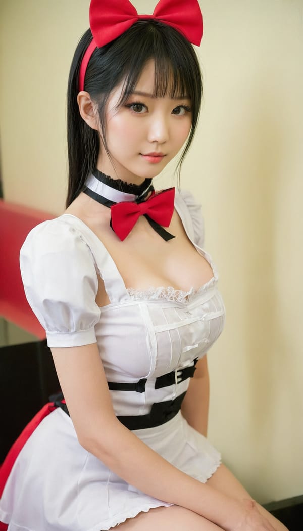 Tags: 21872187, SDXL
{"3": {"inputs": {"seed": 118761635810061, "steps": 64, "cfg": 5.2, "sampler_name": "dpmpp_2m", "scheduler": "karras", "denoise": 1.0, "model": ["27", 0], "positive": ["6", 0], "negative": ["7", 0], "latent_image": ["5", 0]}, "class_type": "KSampler"}, "4": {"inputs": {"ckpt_name": "juggernautxl.safetensors"}, "class_type": "CheckpointLoaderSimple"}, "5": {"inputs": {"width": 768, "height": 1344, "batch_size": 1}, "class_type": "EmptyLatentImage"}, "6": {"inputs": {"text": "22 year old girl, (taiwanese:1.14), (blush:0.95), (beautiful eyes:1.03), (sexy lips:1.07), (seductive facial expression:1.12), (eyelashes:1.02), (temptress:1.02), (pale skin:1.01), (slim:1.09), (cute:1.12), (detailed face:1.12), (seductive pose:1.11), (idol:0.95), (in a seductive pose:1.00), (large perky breasts:0.95), (cleavage:1.06), (thigh gap:0.97), in a (skimpy maid costume:1.02) working at a maid cafe, choker, bowtie, headband, pleated skirt, (RAW:1.03), (soft lighting:1.07), (detailed skin:1.06), (portra:1.00), (film:1.04), (textured skin:1.09), (skin fuzz:1.05), (natural looking skin:1.07), (candid cinema:1.02)", "clip": ["27", 1]}, "class_type": "CLIPTextEncode"}, "7": {"inputs": {"text": "(low resolution:1.05), (twisted:1.08), (open mouth:1.13), (distorted:1.09), (worst quality:1.13), (watermark:1.11), (bad hands:1.07)", "clip": ["27", 1]}, "class_type": "CLIPTextEncode"}, "8": {"inputs": {"samples": ["3", 0], "vae": ["4", 2]}, "class_type": "VAEDecode"}, "25": {"inputs": {"lora_name": "nudify_xl.safetensors", "strength_model": 0.31, "strength_clip": 0.29, "model": ["4", 0], "clip": ["4", 1]}, "class_type": "LoraLoader"}, "26": {"inputs": {"lora_name": "shirtlift_SDXL_v2.safetensors", "strength_model": 0.15, "strength_clip": 0.15, "model": ["25", 0], "clip": ["25", 1]}, "class_type": "LoraLoader"}, "27": {"inputs": {"lora_name": "PerfectEyesXL.safetensors", "strength_model": 0.19, "strength_clip": 0.06, "model": ["26", 0], "clip": ["26", 1]}, "class_type": "LoraLoader"}, "30": {"inputs": {"model_name": "4x_NMKD-Superscale-SP_178000_G.pth"}, "class_type": "UpscaleModelLoader"}, "31": {"inputs": {"upscale_model": ["30", 0], "image": ["8", 0]}, "class_type": "ImageUpscaleWithModel"}, "32": {"inputs": {"upscale_method": "lanczos", "scale_by": 0.5, "image": ["31", 0]}, "class_type": "ImageScaleBy"}, "33": {"inputs": {"pixels": ["32", 0], "vae": ["4", 2]}, "class_type": "VAEEncode"}, "34": {"inputs": {"seed": 118761635810061, "steps": 64, "cfg": 5.2, "sampler_name": "dpmpp_2m", "scheduler": "karras", "denoise": 0.3, "model": ["27", 0], "positive": ["6", 0], "negative": ["7", 0], "latent_image": ["33", 0]}, "class_type": "KSampler"}, "36": {"inputs": {"samples": ["34", 0], "vae": ["4", 2]}, "class_type": "VAEDecode"}, "39": {"inputs": {"filename_prefix": "comfyapi-1731273851053", "images": ["36", 0]}, "class_type": "SaveImage"}}