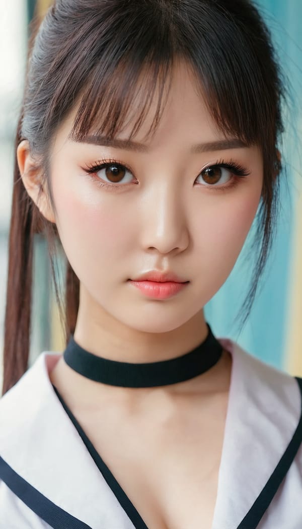 Tags: 21872187, SDXL
{"3": {"inputs": {"seed": 230301777983513, "steps": 32, "cfg": 5.78, "sampler_name": "dpmpp_2m", "scheduler": "karras", "denoise": 1.0, "model": ["27", 0], "positive": ["6", 0], "negative": ["7", 0], "latent_image": ["5", 0]}, "class_type": "KSampler"}, "4": {"inputs": {"ckpt_name": "juggernautxl.safetensors"}, "class_type": "CheckpointLoaderSimple"}, "5": {"inputs": {"width": 768, "height": 1344, "batch_size": 1}, "class_type": "EmptyLatentImage"}, "6": {"inputs": {"text": "26 year old girl, (chinese:0.96), (seductive facial expression:1.03), (eyelashes:1.13), (detailed face:1.01), (idol:1.12), (blush:1.12), (seductive pose:1.05), (double eyelids:0.95), (temptress:1.11), (slim:0.98), (beautiful eyes:0.98), (sexy lips:0.98), (cute:1.11), (pale skin:1.00), (in a seductive pose:1.07), (large perky breasts:1.07), (cleavage:0.97), (thigh gap:0.97), (school uniform:0.99), choker, busy street, (textured skin:1.00), (portra:1.09), (RAW:1.02), (natural looking skin:1.00), (film:1.03), (skin fuzz:1.06), (candid cinema:1.05), (soft lighting:1.08), (detailed skin:1.00)", "clip": ["27", 1]}, "class_type": "CLIPTextEncode"}, "7": {"inputs": {"text": "(open mouth:1.10), (low resolution:1.08), (bad hands:1.13), (worst quality:1.14), (twisted:1.12), (distorted:1.08), (watermark:1.13)", "clip": ["27", 1]}, "class_type": "CLIPTextEncode"}, "8": {"inputs": {"samples": ["3", 0], "vae": ["4", 2]}, "class_type": "VAEDecode"}, "25": {"inputs": {"lora_name": "nudify_xl.safetensors", "strength_model": 0.13, "strength_clip": 0.09, "model": ["4", 0], "clip": ["4", 1]}, "class_type": "LoraLoader"}, "26": {"inputs": {"lora_name": "shirtlift_SDXL_v2.safetensors", "strength_model": 0.08, "strength_clip": 0.18, "model": ["25", 0], "clip": ["25", 1]}, "class_type": "LoraLoader"}, "27": {"inputs": {"lora_name": "PerfectEyesXL.safetensors", "strength_model": 0.19, "strength_clip": 0.17, "model": ["26", 0], "clip": ["26", 1]}, "class_type": "LoraLoader"}, "30": {"inputs": {"model_name": "4x_NMKD-Superscale-SP_178000_G.pth"}, "class_type": "UpscaleModelLoader"}, "31": {"inputs": {"upscale_model": ["30", 0], "image": ["8", 0]}, "class_type": "ImageUpscaleWithModel"}, "32": {"inputs": {"upscale_method": "lanczos", "scale_by": 0.5, "image": ["31", 0]}, "class_type": "ImageScaleBy"}, "33": {"inputs": {"pixels": ["32", 0], "vae": ["4", 2]}, "class_type": "VAEEncode"}, "34": {"inputs": {"seed": 230301777983513, "steps": 32, "cfg": 5.78, "sampler_name": "dpmpp_2m", "scheduler": "karras", "denoise": 0.3, "model": ["27", 0], "positive": ["6", 0], "negative": ["7", 0], "latent_image": ["33", 0]}, "class_type": "KSampler"}, "36": {"inputs": {"samples": ["34", 0], "vae": ["4", 2]}, "class_type": "VAEDecode"}, "39": {"inputs": {"filename_prefix": "comfyapi-1734618026375", "images": ["36", 0]}, "class_type": "SaveImage"}}