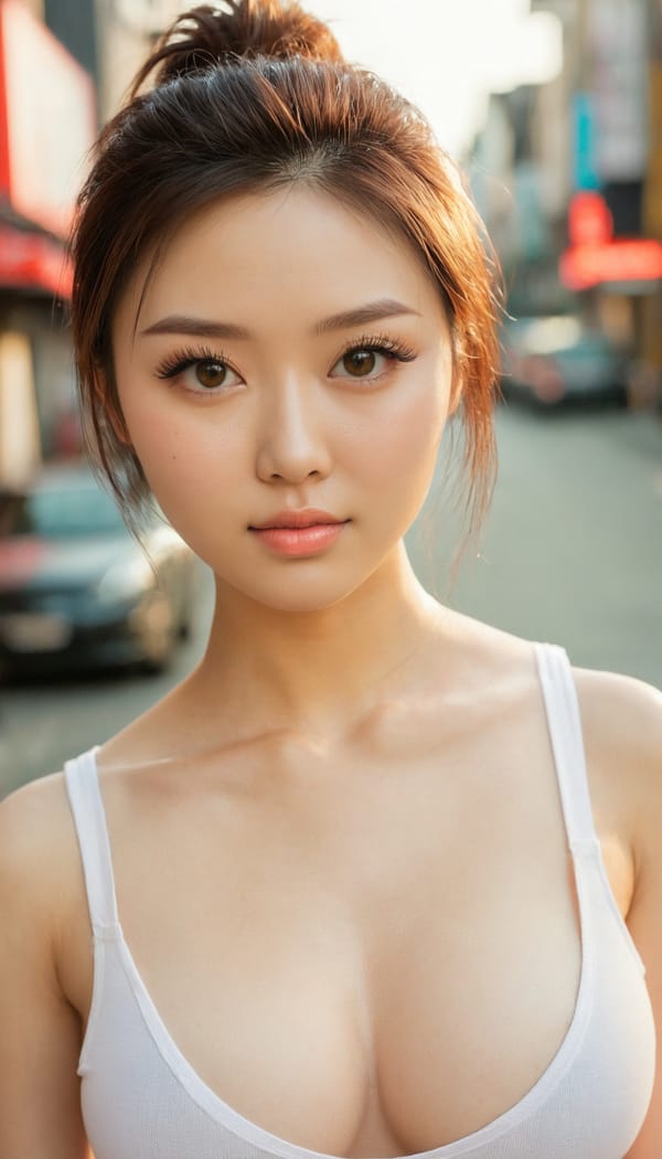 Tags: 21872187, SDXL
{"3": {"inputs": {"seed": 415100745492335, "steps": 64, "cfg": 5.1, "sampler_name": "dpmpp_2m", "scheduler": "karras", "denoise": 1.0, "model": ["27", 0], "positive": ["6", 0], "negative": ["7", 0], "latent_image": ["5", 0]}, "class_type": "KSampler"}, "4": {"inputs": {"ckpt_name": "juggernautxl.safetensors"}, "class_type": "CheckpointLoaderSimple"}, "5": {"inputs": {"width": 768, "height": 1344, "batch_size": 1}, "class_type": "EmptyLatentImage"}, "6": {"inputs": {"text": "26 year old girl, (taiwanese:1.02), (ukrainian:1.00), (irish:0.97), (cute:1.00), (seductive facial expression:1.08), (beautiful eyes:1.01), (sexy lips:1.09), (double eyelids:1.03), (eyelashes:1.14), (detailed face:1.03), (slim:1.06), (seductive pose:0.98), (blush:1.02), (pale skin:1.07), (temptress:1.09), (idol:1.06), (in a seductive pose:0.98), (large perky breasts:1.00), (cleavage:0.99), (thigh gap:1.00), (white tanktop:1.12), busy street, (film:1.06), (detailed skin:1.04), (soft lighting:1.02), (natural looking skin:1.04), (portra:1.00), (RAW:1.08), (textured skin:1.00), (candid cinema:1.06), (skin fuzz:1.02)", "clip": ["27", 1]}, "class_type": "CLIPTextEncode"}, "7": {"inputs": {"text": "(low resolution:1.14), (twisted:1.13), (worst quality:1.06), (open mouth:1.06), (watermark:1.05), (distorted:1.11), (bad hands:1.08)", "clip": ["27", 1]}, "class_type": "CLIPTextEncode"}, "8": {"inputs": {"samples": ["3", 0], "vae": ["4", 2]}, "class_type": "VAEDecode"}, "25": {"inputs": {"lora_name": "nudify_xl.safetensors", "strength_model": 0.33, "strength_clip": 0.28, "model": ["4", 0], "clip": ["4", 1]}, "class_type": "LoraLoader"}, "26": {"inputs": {"lora_name": "shirtlift_SDXL_v2.safetensors", "strength_model": 0.06, "strength_clip": 0.03, "model": ["25", 0], "clip": ["25", 1]}, "class_type": "LoraLoader"}, "27": {"inputs": {"lora_name": "PerfectEyesXL.safetensors", "strength_model": 0.19, "strength_clip": 0.06, "model": ["26", 0], "clip": ["26", 1]}, "class_type": "LoraLoader"}, "30": {"inputs": {"model_name": "4x_NMKD-Superscale-SP_178000_G.pth"}, "class_type": "UpscaleModelLoader"}, "31": {"inputs": {"upscale_model": ["30", 0], "image": ["8", 0]}, "class_type": "ImageUpscaleWithModel"}, "32": {"inputs": {"upscale_method": "lanczos", "scale_by": 0.5, "image": ["31", 0]}, "class_type": "ImageScaleBy"}, "33": {"inputs": {"pixels": ["32", 0], "vae": ["4", 2]}, "class_type": "VAEEncode"}, "34": {"inputs": {"seed": 415100745492335, "steps": 64, "cfg": 5.1, "sampler_name": "dpmpp_2m", "scheduler": "karras", "denoise": 0.3, "model": ["27", 0], "positive": ["6", 0], "negative": ["7", 0], "latent_image": ["33", 0]}, "class_type": "KSampler"}, "36": {"inputs": {"samples": ["34", 0], "vae": ["4", 2]}, "class_type": "VAEDecode"}, "39": {"inputs": {"filename_prefix": "comfyapi-1734070706667", "images": ["36", 0]}, "class_type": "SaveImage"}}