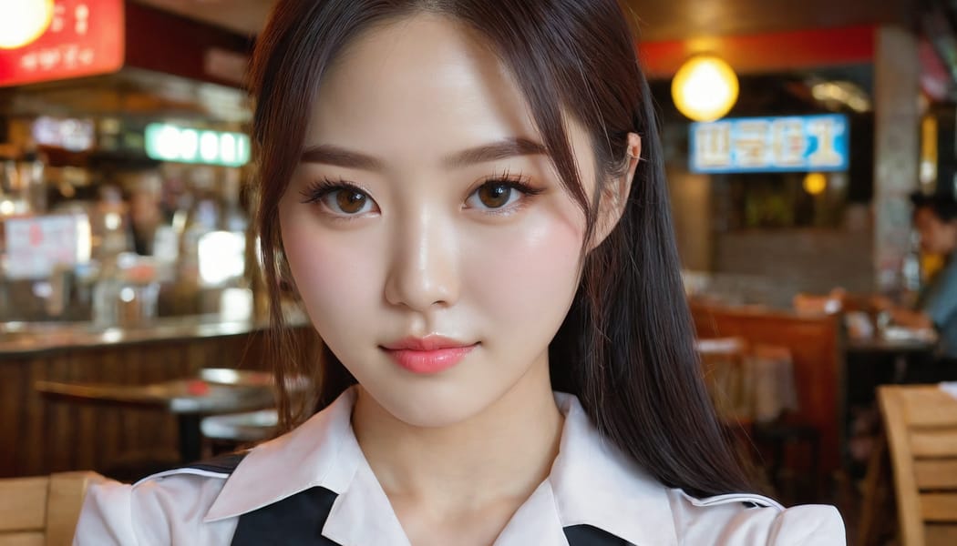 Tags: 21872187, SDXL
{"3": {"inputs": {"seed": 664424066873237, "steps": 64, "cfg": 5.03, "sampler_name": "dpmpp_2m", "scheduler": "karras", "denoise": 1.0, "model": ["27", 0], "positive": ["6", 0], "negative": ["7", 0], "latent_image": ["5", 0]}, "class_type": "KSampler"}, "4": {"inputs": {"ckpt_name": "juggernautxl.safetensors"}, "class_type": "CheckpointLoaderSimple"}, "5": {"inputs": {"width": 1344, "height": 768, "batch_size": 1}, "class_type": "EmptyLatentImage"}, "6": {"inputs": {"text": "26 year old girl, (korean:1.10), (beautiful eyes:1.09), (eyelashes:1.14), (seductive facial expression:0.98), (cute:1.04), (slim:1.03), (temptress:1.12), (pale skin:1.00), (seductive pose:1.09), (sexy lips:1.08), (idol:1.11), (detailed face:1.03), (perky ass:1.04), (exposed ass:1.08), (looking back:1.09), (sexy ass:1.07), (thigh gap:0.98), (a waitress in uniform:1.11) working at a restaurant, (skin fuzz:1.04), (RAW:1.06), (film:1.01), (soft lighting:1.09), (natural looking skin:1.07), (candid cinema:1.06), (detailed skin:1.05), (portra:1.03), (textured skin:1.06)", "clip": ["27", 1]}, "class_type": "CLIPTextEncode"}, "7": {"inputs": {"text": "(bad hands:1.07), (distorted:1.12), (open mouth:1.05), (twisted:1.06), (watermark:1.10), (worst quality:1.11), (low resolution:1.06)", "clip": ["27", 1]}, "class_type": "CLIPTextEncode"}, "8": {"inputs": {"samples": ["3", 0], "vae": ["4", 2]}, "class_type": "VAEDecode"}, "25": {"inputs": {"lora_name": "nudify_xl.safetensors", "strength_model": 0.02, "strength_clip": 0.33, "model": ["4", 0], "clip": ["4", 1]}, "class_type": "LoraLoader"}, "26": {"inputs": {"lora_name": "shirtlift_SDXL_v2.safetensors", "strength_model": 0.02, "strength_clip": 0.04, "model": ["25", 0], "clip": ["25", 1]}, "class_type": "LoraLoader"}, "27": {"inputs": {"lora_name": "PerfectEyesXL.safetensors", "strength_model": 0.02, "strength_clip": 0.1, "model": ["26", 0], "clip": ["26", 1]}, "class_type": "LoraLoader"}, "30": {"inputs": {"model_name": "4x_NMKD-Superscale-SP_178000_G.pth"}, "class_type": "UpscaleModelLoader"}, "31": {"inputs": {"upscale_model": ["30", 0], "image": ["8", 0]}, "class_type": "ImageUpscaleWithModel"}, "32": {"inputs": {"upscale_method": "lanczos", "scale_by": 0.5, "image": ["31", 0]}, "class_type": "ImageScaleBy"}, "33": {"inputs": {"pixels": ["32", 0], "vae": ["4", 2]}, "class_type": "VAEEncode"}, "34": {"inputs": {"seed": 664424066873237, "steps": 64, "cfg": 5.03, "sampler_name": "dpmpp_2m", "scheduler": "karras", "denoise": 0.3, "model": ["27", 0], "positive": ["6", 0], "negative": ["7", 0], "latent_image": ["33", 0]}, "class_type": "KSampler"}, "36": {"inputs": {"samples": ["34", 0], "vae": ["4", 2]}, "class_type": "VAEDecode"}, "39": {"inputs": {"filename_prefix": "comfyapi-1717045662439", "images": ["36", 0]}, "class_type": "SaveImage"}}