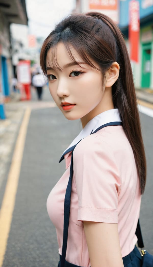 Tags: 21872187, SDXL
{"3": {"inputs": {"seed": 483929579904930, "steps": 64, "cfg": 7.82, "sampler_name": "dpmpp_2m", "scheduler": "karras", "denoise": 1.0, "model": ["27", 0], "positive": ["6", 0], "negative": ["7", 0], "latent_image": ["5", 0]}, "class_type": "KSampler"}, "4": {"inputs": {"ckpt_name": "leosamsHelloworldSDXL_helloworldSDXL32DPO.safetensors"}, "class_type": "CheckpointLoaderSimple"}, "5": {"inputs": {"width": 768, "height": 1344, "batch_size": 1}, "class_type": "EmptyLatentImage"}, "6": {"inputs": {"text": "20 year old girl, (korean:1.11), (japanese:0.95), (blush:1.14), (double eyelids:0.98), (beautiful eyes:1.06), (seductive pose:0.96), (pale skin:1.11), (detailed face:0.96), (cute:1.14), (sexy lips:1.05), (eyelashes:1.13), (seductive facial expression:1.06), (temptress:1.13), (slim:1.03), (idol:1.14), (perky ass:1.14), (exposed ass:1.11), (looking back:1.09), (sexy ass:1.10), (thigh gap:1.00), (school uniform:1.13), choker, busy street, (candid cinema:1.04), (natural looking skin:1.07), (RAW:1.06), (portra:1.01), (soft lighting:1.02), (film:1.02), (skin fuzz:1.02), (textured skin:1.00), (detailed skin:1.06)", "clip": ["27", 1]}, "class_type": "CLIPTextEncode"}, "7": {"inputs": {"text": "(twisted:1.08), (distorted:1.13), (open mouth:1.05), (bad hands:1.08), (watermark:1.12), (low resolution:1.12), (worst quality:1.10)", "clip": ["27", 1]}, "class_type": "CLIPTextEncode"}, "8": {"inputs": {"samples": ["3", 0], "vae": ["4", 2]}, "class_type": "VAEDecode"}, "25": {"inputs": {"lora_name": "nudify_xl.safetensors", "strength_model": 0.22, "strength_clip": 0.06, "model": ["4", 0], "clip": ["4", 1]}, "class_type": "LoraLoader"}, "26": {"inputs": {"lora_name": "shirtlift_SDXL_v2.safetensors", "strength_model": 0.09, "strength_clip": 0.17, "model": ["25", 0], "clip": ["25", 1]}, "class_type": "LoraLoader"}, "27": {"inputs": {"lora_name": "PerfectEyesXL.safetensors", "strength_model": 0.04, "strength_clip": 0.06, "model": ["26", 0], "clip": ["26", 1]}, "class_type": "LoraLoader"}, "30": {"inputs": {"model_name": "4x_NMKD-Superscale-SP_178000_G.pth"}, "class_type": "UpscaleModelLoader"}, "31": {"inputs": {"upscale_model": ["30", 0], "image": ["8", 0]}, "class_type": "ImageUpscaleWithModel"}, "32": {"inputs": {"upscale_method": "lanczos", "scale_by": 0.5, "image": ["31", 0]}, "class_type": "ImageScaleBy"}, "33": {"inputs": {"pixels": ["32", 0], "vae": ["4", 2]}, "class_type": "VAEEncode"}, "34": {"inputs": {"seed": 483929579904930, "steps": 64, "cfg": 7.82, "sampler_name": "dpmpp_2m", "scheduler": "karras", "denoise": 0.3, "model": ["27", 0], "positive": ["6", 0], "negative": ["7", 0], "latent_image": ["33", 0]}, "class_type": "KSampler"}, "36": {"inputs": {"samples": ["34", 0], "vae": ["4", 2]}, "class_type": "VAEDecode"}, "39": {"inputs": {"filename_prefix": "comfyapi-1708081099562", "images": ["36", 0]}, "class_type": "SaveImage"}}