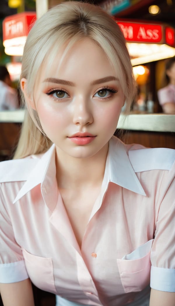 Tags: 21872187, SDXL
{"3": {"inputs": {"seed": 430976333159540, "steps": 64, "cfg": 7.87, "sampler_name": "dpmpp_2m", "scheduler": "karras", "denoise": 1.0, "model": ["27", 0], "positive": ["6", 0], "negative": ["7", 0], "latent_image": ["5", 0]}, "class_type": "KSampler"}, "4": {"inputs": {"ckpt_name": "juggernautxl.safetensors"}, "class_type": "CheckpointLoaderSimple"}, "5": {"inputs": {"width": 768, "height": 1344, "batch_size": 1}, "class_type": "EmptyLatentImage"}, "6": {"inputs": {"text": "22 year old girl, (russian:1.12), (double eyelids:1.08), (slim:0.97), (eyelashes:1.12), (seductive pose:1.07), (sexy lips:0.95), (pale skin:1.07), (idol:0.96), (cute:0.99), (seductive facial expression:1.02), (detailed face:1.02), (blush:1.12), (perky ass:1.07), (exposed ass:1.08), (looking back:1.04), (sexy ass:1.06), (thigh gap:1.03), (a waitress in uniform:1.01) working at a restaurant, (skin fuzz:1.03), (RAW:1.09), (textured skin:1.03), (detailed skin:1.08), (film:1.01), (natural looking skin:1.02), (portra:1.08), (soft lighting:1.05), (candid cinema:1.03)", "clip": ["27", 1]}, "class_type": "CLIPTextEncode"}, "7": {"inputs": {"text": "(twisted:1.11), (watermark:1.05), (open mouth:1.05), (worst quality:1.06), (bad hands:1.09), (distorted:1.05), (low resolution:1.07)", "clip": ["27", 1]}, "class_type": "CLIPTextEncode"}, "8": {"inputs": {"samples": ["3", 0], "vae": ["4", 2]}, "class_type": "VAEDecode"}, "25": {"inputs": {"lora_name": "nudify_xl.safetensors", "strength_model": 0.16, "strength_clip": 0.01, "model": ["4", 0], "clip": ["4", 1]}, "class_type": "LoraLoader"}, "26": {"inputs": {"lora_name": "shirtlift_SDXL_v2.safetensors", "strength_model": 0.08, "strength_clip": 0.05, "model": ["25", 0], "clip": ["25", 1]}, "class_type": "LoraLoader"}, "27": {"inputs": {"lora_name": "PerfectEyesXL.safetensors", "strength_model": 0.0, "strength_clip": 0.05, "model": ["26", 0], "clip": ["26", 1]}, "class_type": "LoraLoader"}, "30": {"inputs": {"model_name": "4x_NMKD-Superscale-SP_178000_G.pth"}, "class_type": "UpscaleModelLoader"}, "31": {"inputs": {"upscale_model": ["30", 0], "image": ["8", 0]}, "class_type": "ImageUpscaleWithModel"}, "32": {"inputs": {"upscale_method": "lanczos", "scale_by": 0.5, "image": ["31", 0]}, "class_type": "ImageScaleBy"}, "33": {"inputs": {"pixels": ["32", 0], "vae": ["4", 2]}, "class_type": "VAEEncode"}, "34": {"inputs": {"seed": 430976333159540, "steps": 64, "cfg": 7.87, "sampler_name": "dpmpp_2m", "scheduler": "karras", "denoise": 0.3, "model": ["27", 0], "positive": ["6", 0], "negative": ["7", 0], "latent_image": ["33", 0]}, "class_type": "KSampler"}, "36": {"inputs": {"samples": ["34", 0], "vae": ["4", 2]}, "class_type": "VAEDecode"}, "39": {"inputs": {"filename_prefix": "comfyapi-1726912890093", "images": ["36", 0]}, "class_type": "SaveImage"}}