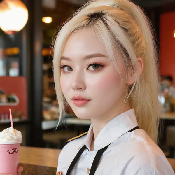 Tags: 21872187, SDXL
{"3": {"inputs": {"seed": 170249818418142, "steps": 64, "cfg": 5.39, "sampler_name": "dpmpp_2m", "scheduler": "karras", "denoise": 1.0, "model": ["27", 0], "positive": ["6", 0], "negative": ["7", 0], "latent_image": ["5", 0]}, "class_type": "KSampler"}, "4": {"inputs": {"ckpt_name": "juggernautxl.safetensors"}, "class_type": "CheckpointLoaderSimple"}, "5": {"inputs": {"width": 1024, "height": 1024, "batch_size": 1}, "class_type": "EmptyLatentImage"}, "6": {"inputs": {"text": "20 year old girl, (cute:1.08), (seductive pose:0.99), (temptress:1.12), (idol:1.03), (sexy lips:0.96), (seductive facial expression:1.04), (detailed face:1.11), (slim:1.09), (eyelashes:0.97), (double eyelids:0.98), (pale skin:1.06), (beautiful eyes:1.09), (blush:1.08), (perky ass:1.11), (exposed ass:0.95), (looking back:1.05), (sexy ass:1.06), (thigh gap:0.99), (a waitress in uniform:1.04) working at a restaurant, (soft lighting:1.04), (natural looking skin:1.06), (skin fuzz:1.04), (portra:1.05), (textured skin:1.07), (detailed skin:1.08), (film:1.02), (candid cinema:1.00), (RAW:1.00)", "clip": ["27", 1]}, "class_type": "CLIPTextEncode"}, "7": {"inputs": {"text": "(low resolution:1.05), (worst quality:1.06), (distorted:1.10), (bad hands:1.13), (watermark:1.08), (twisted:1.08)", "clip": ["27", 1]}, "class_type": "CLIPTextEncode"}, "8": {"inputs": {"samples": ["3", 0], "vae": ["4", 2]}, "class_type": "VAEDecode"}, "25": {"inputs": {"lora_name": "nudify_xl.safetensors", "strength_model": 0.11, "strength_clip": 0.31, "model": ["4", 0], "clip": ["4", 1]}, "class_type": "LoraLoader"}, "26": {"inputs": {"lora_name": "shirtlift_SDXL_v2.safetensors", "strength_model": 0.0, "strength_clip": 0.08, "model": ["25", 0], "clip": ["25", 1]}, "class_type": "LoraLoader"}, "27": {"inputs": {"lora_name": "PerfectEyesXL.safetensors", "strength_model": 0.16, "strength_clip": 0.19, "model": ["26", 0], "clip": ["26", 1]}, "class_type": "LoraLoader"}, "30": {"inputs": {"model_name": "4x_NMKD-Superscale-SP_178000_G.pth"}, "class_type": "UpscaleModelLoader"}, "31": {"inputs": {"upscale_model": ["30", 0], "image": ["8", 0]}, "class_type": "ImageUpscaleWithModel"}, "32": {"inputs": {"upscale_method": "lanczos", "scale_by": 0.5, "image": ["31", 0]}, "class_type": "ImageScaleBy"}, "33": {"inputs": {"pixels": ["32", 0], "vae": ["4", 2]}, "class_type": "VAEEncode"}, "34": {"inputs": {"seed": 170249818418142, "steps": 64, "cfg": 5.39, "sampler_name": "dpmpp_2m", "scheduler": "karras", "denoise": 0.3, "model": ["27", 0], "positive": ["6", 0], "negative": ["7", 0], "latent_image": ["33", 0]}, "class_type": "KSampler"}, "36": {"inputs": {"samples": ["34", 0], "vae": ["4", 2]}, "class_type": "VAEDecode"}, "39": {"inputs": {"filename_prefix": "comfyapi-1726599623045", "images": ["36", 0]}, "class_type": "SaveImage"}}