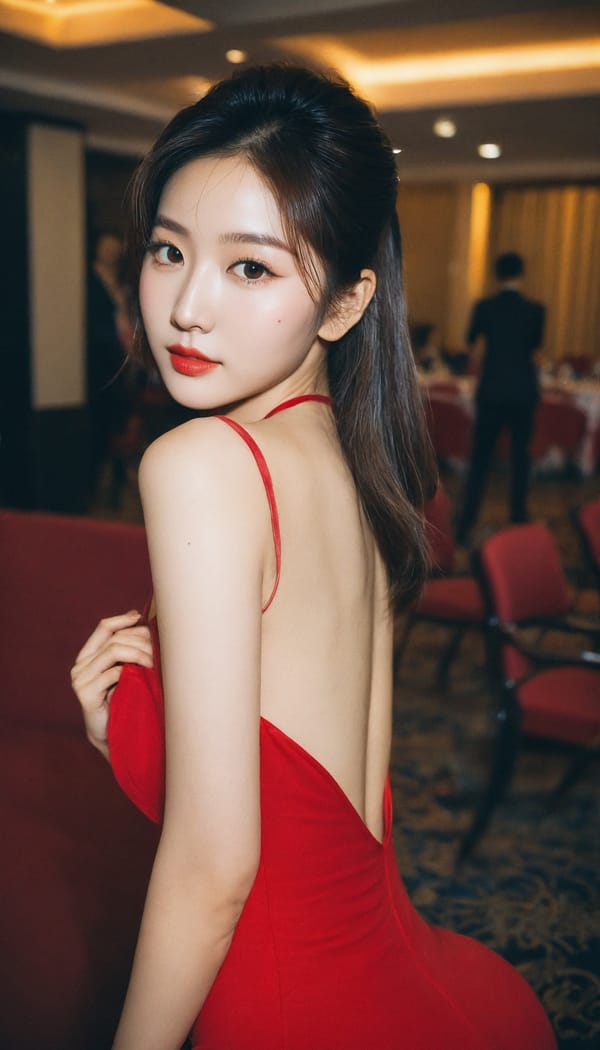 Tags: 21872187, SDXL
{"3": {"inputs": {"seed": 859867679989481, "steps": 32, "cfg": 5.73, "sampler_name": "dpmpp_2m", "scheduler": "karras", "denoise": 1.0, "model": ["27", 0], "positive": ["6", 0], "negative": ["7", 0], "latent_image": ["5", 0]}, "class_type": "KSampler"}, "4": {"inputs": {"ckpt_name": "helloworldxl.safetensors"}, "class_type": "CheckpointLoaderSimple"}, "5": {"inputs": {"width": 768, "height": 1344, "batch_size": 1}, "class_type": "EmptyLatentImage"}, "6": {"inputs": {"text": "27 year old girl, (korean:0.99), (eyelashes:1.08), (temptress:1.12), (seductive pose:1.01), (blush:0.97), (slim:0.96), (seductive facial expression:1.02), (idol:0.96), (sexy lips:1.07), (double eyelids:0.98), (beautiful eyes:0.97), (cute:1.09), (perky ass:1.11), (exposed ass:1.09), (looking back:1.09), (sexy ass:0.95), (thigh gap:0.98), (wearing a low-cut red dress:1.02) at a ballroom, (natural looking skin:1.08), (skin fuzz:1.01), (portra:1.01), (film:1.05), (candid cinema:1.05), (RAW:1.09), (textured skin:1.09), (soft lighting:1.07)", "clip": ["27", 1]}, "class_type": "CLIPTextEncode"}, "7": {"inputs": {"text": "(open mouth:1.11), (distorted:1.12), (watermark:1.07), (twisted:1.11), (low resolution:1.11), (bad hands:1.11), (worst quality:1.07)", "clip": ["27", 1]}, "class_type": "CLIPTextEncode"}, "8": {"inputs": {"samples": ["3", 0], "vae": ["4", 2]}, "class_type": "VAEDecode"}, "25": {"inputs": {"lora_name": "nudify_xl.safetensors", "strength_model": 0.06, "strength_clip": 0.09, "model": ["4", 0], "clip": ["4", 1]}, "class_type": "LoraLoader"}, "26": {"inputs": {"lora_name": "shirtlift_SDXL_v2.safetensors", "strength_model": 0.03, "strength_clip": 0.13, "model": ["25", 0], "clip": ["25", 1]}, "class_type": "LoraLoader"}, "27": {"inputs": {"lora_name": "PerfectEyesXL.safetensors", "strength_model": 0.12, "strength_clip": 0.05, "model": ["26", 0], "clip": ["26", 1]}, "class_type": "LoraLoader"}, "30": {"inputs": {"model_name": "4x_NMKD-Superscale-SP_178000_G.pth"}, "class_type": "UpscaleModelLoader"}, "31": {"inputs": {"upscale_model": ["30", 0], "image": ["8", 0]}, "class_type": "ImageUpscaleWithModel"}, "32": {"inputs": {"upscale_method": "lanczos", "scale_by": 0.5, "image": ["31", 0]}, "class_type": "ImageScaleBy"}, "33": {"inputs": {"pixels": ["32", 0], "vae": ["4", 2]}, "class_type": "VAEEncode"}, "34": {"inputs": {"seed": 859867679989481, "steps": 32, "cfg": 5.73, "sampler_name": "dpmpp_2m", "scheduler": "karras", "denoise": 0.3, "model": ["27", 0], "positive": ["6", 0], "negative": ["7", 0], "latent_image": ["33", 0]}, "class_type": "KSampler"}, "36": {"inputs": {"samples": ["34", 0], "vae": ["4", 2]}, "class_type": "VAEDecode"}, "39": {"inputs": {"filename_prefix": "comfyapi-1713988010487", "images": ["36", 0]}, "class_type": "SaveImage"}}