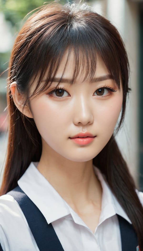 Tags: 21872187, SDXL
{"3": {"inputs": {"seed": 354290734615192, "steps": 32, "cfg": 5.87, "sampler_name": "dpmpp_2m", "scheduler": "karras", "denoise": 1.0, "model": ["27", 0], "positive": ["6", 0], "negative": ["7", 0], "latent_image": ["5", 0]}, "class_type": "KSampler"}, "4": {"inputs": {"ckpt_name": "juggernautxl.safetensors"}, "class_type": "CheckpointLoaderSimple"}, "5": {"inputs": {"width": 768, "height": 1344, "batch_size": 1}, "class_type": "EmptyLatentImage"}, "6": {"inputs": {"text": "28 year old girl, (taiwanese:1.12), (chinese:1.03), (korean:1.07), (ukrainian:1.08), (eyelashes:0.99), (seductive pose:1.11), (double eyelids:0.99), (cute:1.14), (detailed face:1.12), (temptress:0.98), (seductive facial expression:1.11), (sexy lips:1.14), (slim:0.99), (pale skin:0.96), (blush:0.95), (beautiful eyes:0.97), (in a seductive pose:1.02), (large perky breasts:1.11), (cleavage:1.10), (thigh gap:0.95), (school uniform:1.12), choker, busy street, (detailed skin:1.03), (RAW:1.07), (skin fuzz:1.04), (portra:1.00), (natural looking skin:1.07), (textured skin:1.03), (soft lighting:1.09), (film:1.05), (candid cinema:1.01)", "clip": ["27", 1]}, "class_type": "CLIPTextEncode"}, "7": {"inputs": {"text": "(watermark:1.07), (distorted:1.14), (twisted:1.06), (low resolution:1.05), (bad hands:1.06), (open mouth:1.14), (worst quality:1.07)", "clip": ["27", 1]}, "class_type": "CLIPTextEncode"}, "8": {"inputs": {"samples": ["3", 0], "vae": ["4", 2]}, "class_type": "VAEDecode"}, "25": {"inputs": {"lora_name": "nudify_xl.safetensors", "strength_model": 0.22, "strength_clip": 0.04, "model": ["4", 0], "clip": ["4", 1]}, "class_type": "LoraLoader"}, "26": {"inputs": {"lora_name": "shirtlift_SDXL_v2.safetensors", "strength_model": 0.0, "strength_clip": 0.11, "model": ["25", 0], "clip": ["25", 1]}, "class_type": "LoraLoader"}, "27": {"inputs": {"lora_name": "PerfectEyesXL.safetensors", "strength_model": 0.03, "strength_clip": 0.17, "model": ["26", 0], "clip": ["26", 1]}, "class_type": "LoraLoader"}, "30": {"inputs": {"model_name": "4x_NMKD-Superscale-SP_178000_G.pth"}, "class_type": "UpscaleModelLoader"}, "31": {"inputs": {"upscale_model": ["30", 0], "image": ["8", 0]}, "class_type": "ImageUpscaleWithModel"}, "32": {"inputs": {"upscale_method": "lanczos", "scale_by": 0.5, "image": ["31", 0]}, "class_type": "ImageScaleBy"}, "33": {"inputs": {"pixels": ["32", 0], "vae": ["4", 2]}, "class_type": "VAEEncode"}, "34": {"inputs": {"seed": 354290734615192, "steps": 32, "cfg": 5.87, "sampler_name": "dpmpp_2m", "scheduler": "karras", "denoise": 0.3, "model": ["27", 0], "positive": ["6", 0], "negative": ["7", 0], "latent_image": ["33", 0]}, "class_type": "KSampler"}, "36": {"inputs": {"samples": ["34", 0], "vae": ["4", 2]}, "class_type": "VAEDecode"}, "39": {"inputs": {"filename_prefix": "comfyapi-1726977995081", "images": ["36", 0]}, "class_type": "SaveImage"}}