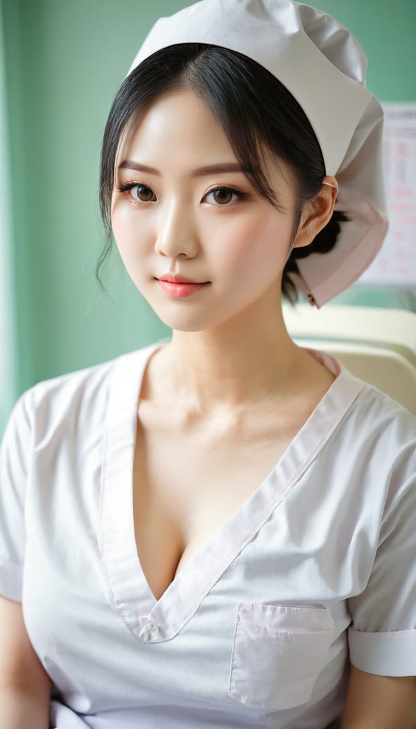 Tags: 21872187, SDXL
{"3": {"inputs": {"seed": 156140393406277, "steps": 64, "cfg": 7.38, "sampler_name": "dpmpp_2m", "scheduler": "karras", "denoise": 1.0, "model": ["27", 0], "positive": ["6", 0], "negative": ["7", 0], "latent_image": ["5", 0]}, "class_type": "KSampler"}, "4": {"inputs": {"ckpt_name": "juggernautxl.safetensors"}, "class_type": "CheckpointLoaderSimple"}, "5": {"inputs": {"width": 768, "height": 1344, "batch_size": 1}, "class_type": "EmptyLatentImage"}, "6": {"inputs": {"text": "24 year old girl, (taiwanese:1.04), (cute:1.12), (detailed face:1.14), (blush:1.11), (seductive facial expression:1.11), (temptress:1.10), (beautiful eyes:0.95), (eyelashes:1.06), (pale skin:0.98), (seductive pose:1.00), (idol:1.12), (slim:0.98), (double eyelids:1.03), (in a seductive pose:1.13), (large perky breasts:1.02), (cleavage:1.08), (thigh gap:0.97), (nurse in uniform:1.02) working in a hospital ward, (skin fuzz:1.06), (portra:1.09), (textured skin:1.07), (detailed skin:1.08), (soft lighting:1.08), (film:1.07), (candid cinema:1.05), (natural looking skin:1.09), (RAW:1.01)", "clip": ["27", 1]}, "class_type": "CLIPTextEncode"}, "7": {"inputs": {"text": "(watermark:1.05), (open mouth:1.05), (bad hands:1.09), (low resolution:1.11), (worst quality:1.06), (distorted:1.05), (twisted:1.11)", "clip": ["27", 1]}, "class_type": "CLIPTextEncode"}, "8": {"inputs": {"samples": ["3", 0], "vae": ["4", 2]}, "class_type": "VAEDecode"}, "25": {"inputs": {"lora_name": "nudify_xl.safetensors", "strength_model": 0.05, "strength_clip": 0.16, "model": ["4", 0], "clip": ["4", 1]}, "class_type": "LoraLoader"}, "26": {"inputs": {"lora_name": "shirtlift_SDXL_v2.safetensors", "strength_model": 0.0, "strength_clip": 0.03, "model": ["25", 0], "clip": ["25", 1]}, "class_type": "LoraLoader"}, "27": {"inputs": {"lora_name": "PerfectEyesXL.safetensors", "strength_model": 0.08, "strength_clip": 0.18, "model": ["26", 0], "clip": ["26", 1]}, "class_type": "LoraLoader"}, "30": {"inputs": {"model_name": "4x_NMKD-Superscale-SP_178000_G.pth"}, "class_type": "UpscaleModelLoader"}, "31": {"inputs": {"upscale_model": ["30", 0], "image": ["8", 0]}, "class_type": "ImageUpscaleWithModel"}, "32": {"inputs": {"upscale_method": "lanczos", "scale_by": 0.5, "image": ["31", 0]}, "class_type": "ImageScaleBy"}, "33": {"inputs": {"pixels": ["32", 0], "vae": ["4", 2]}, "class_type": "VAEEncode"}, "34": {"inputs": {"seed": 156140393406277, "steps": 64, "cfg": 7.38, "sampler_name": "dpmpp_2m", "scheduler": "karras", "denoise": 0.3, "model": ["27", 0], "positive": ["6", 0], "negative": ["7", 0], "latent_image": ["33", 0]}, "class_type": "KSampler"}, "36": {"inputs": {"samples": ["34", 0], "vae": ["4", 2]}, "class_type": "VAEDecode"}, "39": {"inputs": {"filename_prefix": "comfyapi-1733144608817", "images": ["36", 0]}, "class_type": "SaveImage"}}