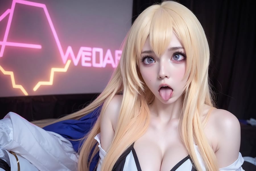 Tags: 21872187
<lora:taiwanDollLikeness_v20:0.23>, <lora:YaeMiko_Test:0.50>, (ukrainian:0.97), (cosplay:1.14), cosplay exhibition, comiket, posing for camera, <lora:ahegao-x-v4:0.68>, ahegao face, pleasure, extremely detailed eyes, extremely detailed face, cute, sexy lips, seductive smile, double eyelids, eyelashes, pale skin, perky breasts, full body portrait, textured skin, best quality, sharp, hyper realistic, (long slim legs:1.10), blush, 1girl, (dramatic:1.00)
Negative prompt: sketches, paintings, anime, (worst quality:2.02)
Steps: 32, Sampler: DPM++ 2M Karras, CFG scale: 5.77, Seed: 1130864115, Size: 768x512, Model hash: fc2511737a, Model: chilloutmix_NiPrunedFp32Fix, Seed resize from: -1x-1, Denoising strength: 0.4, Version: v1.2.1, Hires upscale: 2.5, Hires steps: 48, Hires upscaler: ESRGAN_4x