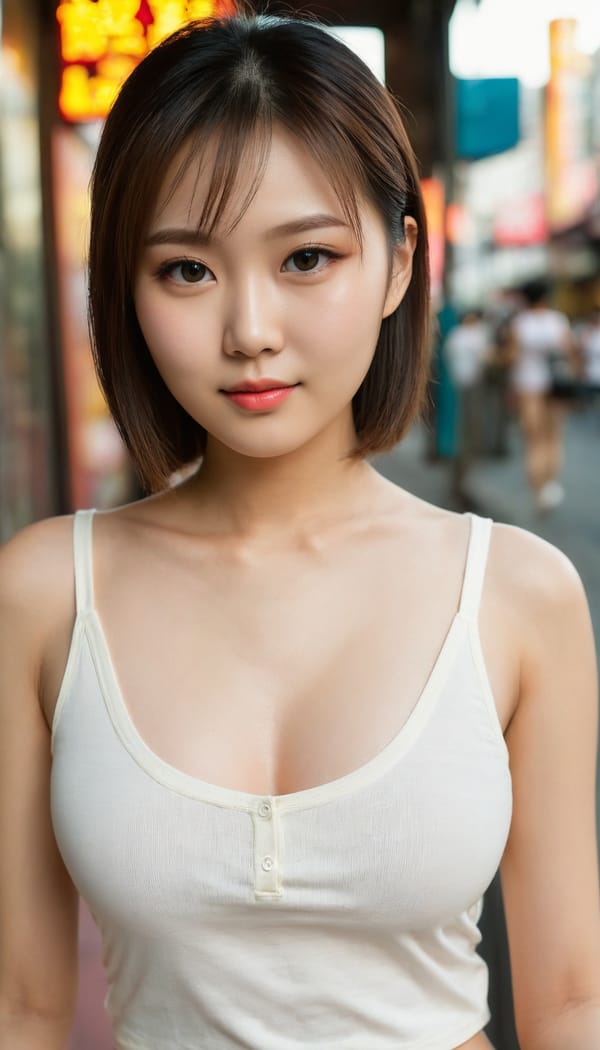 Tags: 21872187, SDXL
{"3": {"inputs": {"seed": 610636105512156, "steps": 32, "cfg": 7.07, "sampler_name": "dpmpp_2m", "scheduler": "karras", "denoise": 1.0, "model": ["27", 0], "positive": ["6", 0], "negative": ["7", 0], "latent_image": ["5", 0]}, "class_type": "KSampler"}, "4": {"inputs": {"ckpt_name": "juggernautXL_v8Rundiffusion.safetensors"}, "class_type": "CheckpointLoaderSimple"}, "5": {"inputs": {"width": 768, "height": 1344, "batch_size": 1}, "class_type": "EmptyLatentImage"}, "6": {"inputs": {"text": "25 year old girl, (taiwanese:0.99), (russian:1.08), (cute:1.09), (slim:0.98), (detailed face:1.13), (double eyelids:1.11), (eyelashes:0.96), (sexy lips:0.96), (seductive pose:1.02), (blush:0.99), (pale skin:1.04), (idol:1.01), (beautiful eyes:1.14), (seductive facial expression:1.00), (temptress:1.11), (in a seductive pose:1.10), (large perky breasts:0.99), (cleavage:1.07), (thigh gap:0.95), (white tanktop:1.11), busy street, (skin fuzz:1.09), (candid cinema:1.04), (portra:1.03), (natural looking skin:1.09), (soft lighting:1.07), (film:1.01), (RAW:1.05), (textured skin:1.00), (detailed skin:1.08)", "clip": ["27", 1]}, "class_type": "CLIPTextEncode"}, "7": {"inputs": {"text": "(open mouth:1.05), (distorted:1.14), (watermark:1.07), (worst quality:1.07), (low resolution:1.07), (twisted:1.08), (bad hands:1.14)", "clip": ["27", 1]}, "class_type": "CLIPTextEncode"}, "8": {"inputs": {"samples": ["3", 0], "vae": ["4", 2]}, "class_type": "VAEDecode"}, "25": {"inputs": {"lora_name": "nudify_xl.safetensors", "strength_model": 0.28, "strength_clip": 0.24, "model": ["4", 0], "clip": ["4", 1]}, "class_type": "LoraLoader"}, "26": {"inputs": {"lora_name": "shirtlift_SDXL_v2.safetensors", "strength_model": 0.16, "strength_clip": 0.02, "model": ["25", 0], "clip": ["25", 1]}, "class_type": "LoraLoader"}, "27": {"inputs": {"lora_name": "PerfectEyesXL.safetensors", "strength_model": 0.01, "strength_clip": 0.17, "model": ["26", 0], "clip": ["26", 1]}, "class_type": "LoraLoader"}, "30": {"inputs": {"model_name": "4x_NMKD-Superscale-SP_178000_G.pth"}, "class_type": "UpscaleModelLoader"}, "31": {"inputs": {"upscale_model": ["30", 0], "image": ["8", 0]}, "class_type": "ImageUpscaleWithModel"}, "32": {"inputs": {"upscale_method": "lanczos", "scale_by": 0.5, "image": ["31", 0]}, "class_type": "ImageScaleBy"}, "33": {"inputs": {"pixels": ["32", 0], "vae": ["4", 2]}, "class_type": "VAEEncode"}, "34": {"inputs": {"seed": 610636105512156, "steps": 32, "cfg": 7.07, "sampler_name": "dpmpp_2m", "scheduler": "karras", "denoise": 0.3, "model": ["27", 0], "positive": ["6", 0], "negative": ["7", 0], "latent_image": ["33", 0]}, "class_type": "KSampler"}, "36": {"inputs": {"samples": ["34", 0], "vae": ["4", 2]}, "class_type": "VAEDecode"}, "39": {"inputs": {"filename_prefix": "comfyapi-1707873670957", "images": ["36", 0]}, "class_type": "SaveImage"}}