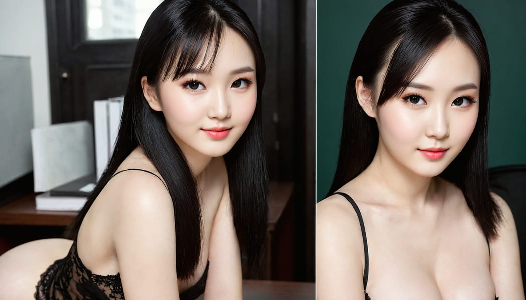 Tags: 21872187, SDXL
{"3": {"inputs": {"seed": 444887403519335, "steps": 32, "cfg": 7.66, "sampler_name": "dpmpp_2m", "scheduler": "karras", "denoise": 1.0, "model": ["27", 0], "positive": ["6", 0], "negative": ["7", 0], "latent_image": ["5", 0]}, "class_type": "KSampler"}, "4": {"inputs": {"ckpt_name": "juggernautXL_v8Rundiffusion.safetensors"}, "class_type": "CheckpointLoaderSimple"}, "5": {"inputs": {"width": 1344, "height": 768, "batch_size": 1}, "class_type": "EmptyLatentImage"}, "6": {"inputs": {"text": "25 year old girl, (ukrainian:0.96), (chinese:1.00), (seductive pose:0.99), (slim:1.01), (pale skin:1.01), (eyelashes:1.00), (seductive facial expression:0.98), (blush:1.04), (temptress:0.98), (detailed face:1.13), (sexy lips:1.13), (idol:0.98), (cute:1.13), (in a seductive pose:0.97), (large perky breasts:0.99), (cleavage:0.96), (thigh gap:0.96), (an office lady:1.13), (detailed skin:1.09), (RAW:1.04), (film:1.02), (soft lighting:1.08), (natural looking skin:1.04), (textured skin:1.02), (candid cinema:1.05), (skin fuzz:1.00), (portra:1.00)", "clip": ["27", 1]}, "class_type": "CLIPTextEncode"}, "7": {"inputs": {"text": "(distorted:1.05), (worst quality:1.14), (open mouth:1.10), (watermark:1.06), (low resolution:1.08), (bad hands:1.10), (twisted:1.11)", "clip": ["27", 1]}, "class_type": "CLIPTextEncode"}, "8": {"inputs": {"samples": ["3", 0], "vae": ["4", 2]}, "class_type": "VAEDecode"}, "25": {"inputs": {"lora_name": "nudify_xl.safetensors", "strength_model": 0.33, "strength_clip": 0.15, "model": ["4", 0], "clip": ["4", 1]}, "class_type": "LoraLoader"}, "26": {"inputs": {"lora_name": "shirtlift_SDXL_v2.safetensors", "strength_model": 0.02, "strength_clip": 0.11, "model": ["25", 0], "clip": ["25", 1]}, "class_type": "LoraLoader"}, "27": {"inputs": {"lora_name": "PerfectEyesXL.safetensors", "strength_model": 0.13, "strength_clip": 0.15, "model": ["26", 0], "clip": ["26", 1]}, "class_type": "LoraLoader"}, "30": {"inputs": {"model_name": "4x_NMKD-Superscale-SP_178000_G.pth"}, "class_type": "UpscaleModelLoader"}, "31": {"inputs": {"upscale_model": ["30", 0], "image": ["8", 0]}, "class_type": "ImageUpscaleWithModel"}, "32": {"inputs": {"upscale_method": "lanczos", "scale_by": 0.5, "image": ["31", 0]}, "class_type": "ImageScaleBy"}, "33": {"inputs": {"pixels": ["32", 0], "vae": ["4", 2]}, "class_type": "VAEEncode"}, "34": {"inputs": {"seed": 444887403519335, "steps": 32, "cfg": 7.66, "sampler_name": "dpmpp_2m", "scheduler": "karras", "denoise": 0.3, "model": ["27", 0], "positive": ["6", 0], "negative": ["7", 0], "latent_image": ["33", 0]}, "class_type": "KSampler"}, "36": {"inputs": {"samples": ["34", 0], "vae": ["4", 2]}, "class_type": "VAEDecode"}, "39": {"inputs": {"filename_prefix": "comfyapi-1707501938779", "images": ["36", 0]}, "class_type": "SaveImage"}}